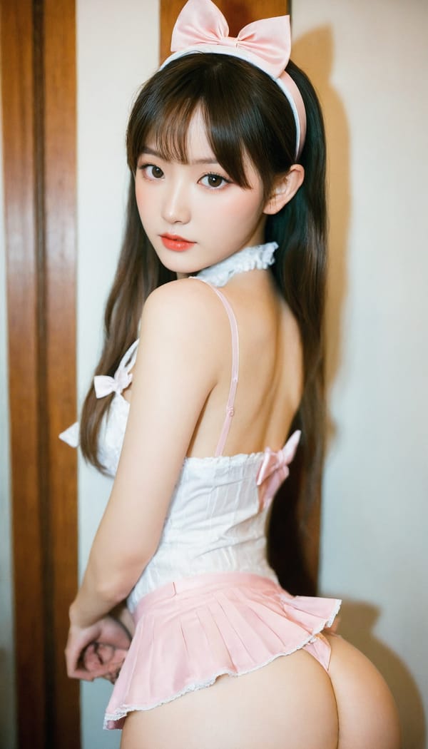 Tags: 21872187, SDXL
{"3": {"inputs": {"seed": 477254403974552, "steps": 64, "cfg": 5.55, "sampler_name": "dpmpp_2m", "scheduler": "karras", "denoise": 1.0, "model": ["27", 0], "positive": ["6", 0], "negative": ["7", 0], "latent_image": ["5", 0]}, "class_type": "KSampler"}, "4": {"inputs": {"ckpt_name": "leosamsHelloworldSDXL_helloworldSDXL32DPO.safetensors"}, "class_type": "CheckpointLoaderSimple"}, "5": {"inputs": {"width": 768, "height": 1344, "batch_size": 1}, "class_type": "EmptyLatentImage"}, "6": {"inputs": {"text": "23 year old girl, (chinese:1.07), (russian:1.04), (double eyelids:1.12), (eyelashes:0.99), (blush:1.14), (pale skin:1.00), (seductive pose:1.14), (idol:1.03), (beautiful eyes:1.12), (sexy lips:1.00), (seductive facial expression:1.12), (cute:1.05), (detailed face:1.09), (slim:1.13), (temptress:1.11), (perky ass:1.10), (exposed ass:0.96), (looking back:1.01), (sexy ass:0.97), (thigh gap:1.11), in a (skimpy maid costume:1.04) working at a maid cafe, choker, bowtie, headband, pleated skirt, (natural looking skin:1.07), (skin fuzz:1.08), (portra:1.07), (detailed skin:1.02), (film:1.00), (RAW:1.06), (candid cinema:1.02), (textured skin:1.01), (soft lighting:1.00)", "clip": ["27", 1]}, "class_type": "CLIPTextEncode"}, "7": {"inputs": {"text": "(low resolution:1.05), (open mouth:1.10), (twisted:1.09), (watermark:1.14), (distorted:1.14), (worst quality:1.08), (bad hands:1.11)", "clip": ["27", 1]}, "class_type": "CLIPTextEncode"}, "8": {"inputs": {"samples": ["3", 0], "vae": ["4", 2]}, "class_type": "VAEDecode"}, "25": {"inputs": {"lora_name": "nudify_xl.safetensors", "strength_model": 0.12, "strength_clip": 0.06, "model": ["4", 0], "clip": ["4", 1]}, "class_type": "LoraLoader"}, "26": {"inputs": {"lora_name": "shirtlift_SDXL_v2.safetensors", "strength_model": 0.09, "strength_clip": 0.02, "model": ["25", 0], "clip": ["25", 1]}, "class_type": "LoraLoader"}, "27": {"inputs": {"lora_name": "PerfectEyesXL.safetensors", "strength_model": 0.16, "strength_clip": 0.07, "model": ["26", 0], "clip": ["26", 1]}, "class_type": "LoraLoader"}, "30": {"inputs": {"model_name": "4x_NMKD-Superscale-SP_178000_G.pth"}, "class_type": "UpscaleModelLoader"}, "31": {"inputs": {"upscale_model": ["30", 0], "image": ["8", 0]}, "class_type": "ImageUpscaleWithModel"}, "32": {"inputs": {"upscale_method": "lanczos", "scale_by": 0.5, "image": ["31", 0]}, "class_type": "ImageScaleBy"}, "33": {"inputs": {"pixels": ["32", 0], "vae": ["4", 2]}, "class_type": "VAEEncode"}, "34": {"inputs": {"seed": 477254403974552, "steps": 64, "cfg": 5.55, "sampler_name": "dpmpp_2m", "scheduler": "karras", "denoise": 0.3, "model": ["27", 0], "positive": ["6", 0], "negative": ["7", 0], "latent_image": ["33", 0]}, "class_type": "KSampler"}, "36": {"inputs": {"samples": ["34", 0], "vae": ["4", 2]}, "class_type": "VAEDecode"}, "39": {"inputs": {"filename_prefix": "comfyapi-1708112390740", "images": ["36", 0]}, "class_type": "SaveImage"}}