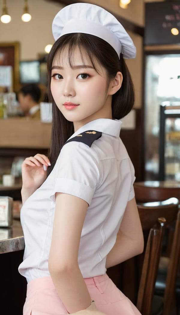 Tags: 21872187, SDXL
{"3": {"inputs": {"seed": 140013077870586, "steps": 32, "cfg": 6.07, "sampler_name": "dpmpp_2m", "scheduler": "karras", "denoise": 1.0, "model": ["27", 0], "positive": ["6", 0], "negative": ["7", 0], "latent_image": ["5", 0]}, "class_type": "KSampler"}, "4": {"inputs": {"ckpt_name": "juggernautXL_v8Rundiffusion.safetensors"}, "class_type": "CheckpointLoaderSimple"}, "5": {"inputs": {"width": 768, "height": 1344, "batch_size": 1}, "class_type": "EmptyLatentImage"}, "6": {"inputs": {"text": "18 year old girl, (korean:1.08), (seductive facial expression:1.12), (pale skin:1.02), (idol:0.99), (slim:1.07), (sexy lips:0.97), (temptress:1.02), (detailed face:0.98), (seductive pose:1.09), (double eyelids:1.03), (eyelashes:0.98), (beautiful eyes:1.00), (cute:0.98), (blush:0.96), (perky ass:1.08), (exposed ass:1.14), (looking back:1.08), (sexy ass:1.07), (thigh gap:1.01), (a waitress in uniform:1.04) working at a restaurant, (film:1.02), (detailed skin:1.08), (soft lighting:1.03), (skin fuzz:1.08), (natural looking skin:1.05), (textured skin:1.06), (RAW:1.09), (candid cinema:1.07), (portra:1.08)", "clip": ["27", 1]}, "class_type": "CLIPTextEncode"}, "7": {"inputs": {"text": "(worst quality:1.14), (watermark:1.06), (low resolution:1.10), (open mouth:1.12), (twisted:1.05), (bad hands:1.12), (distorted:1.08)", "clip": ["27", 1]}, "class_type": "CLIPTextEncode"}, "8": {"inputs": {"samples": ["3", 0], "vae": ["4", 2]}, "class_type": "VAEDecode"}, "25": {"inputs": {"lora_name": "nudify_xl.safetensors", "strength_model": 0.13, "strength_clip": 0.19, "model": ["4", 0], "clip": ["4", 1]}, "class_type": "LoraLoader"}, "26": {"inputs": {"lora_name": "shirtlift_SDXL_v2.safetensors", "strength_model": 0.1, "strength_clip": 0.15, "model": ["25", 0], "clip": ["25", 1]}, "class_type": "LoraLoader"}, "27": {"inputs": {"lora_name": "PerfectEyesXL.safetensors", "strength_model": 0.08, "strength_clip": 0.16, "model": ["26", 0], "clip": ["26", 1]}, "class_type": "LoraLoader"}, "30": {"inputs": {"model_name": "4x_NMKD-Superscale-SP_178000_G.pth"}, "class_type": "UpscaleModelLoader"}, "31": {"inputs": {"upscale_model": ["30", 0], "image": ["8", 0]}, "class_type": "ImageUpscaleWithModel"}, "32": {"inputs": {"upscale_method": "lanczos", "scale_by": 0.5, "image": ["31", 0]}, "class_type": "ImageScaleBy"}, "33": {"inputs": {"pixels": ["32", 0], "vae": ["4", 2]}, "class_type": "VAEEncode"}, "34": {"inputs": {"seed": 140013077870586, "steps": 32, "cfg": 6.07, "sampler_name": "dpmpp_2m", "scheduler": "karras", "denoise": 0.3, "model": ["27", 0], "positive": ["6", 0], "negative": ["7", 0], "latent_image": ["33", 0]}, "class_type": "KSampler"}, "36": {"inputs": {"samples": ["34", 0], "vae": ["4", 2]}, "class_type": "VAEDecode"}, "39": {"inputs": {"filename_prefix": "comfyapi-1707544993635", "images": ["36", 0]}, "class_type": "SaveImage"}}