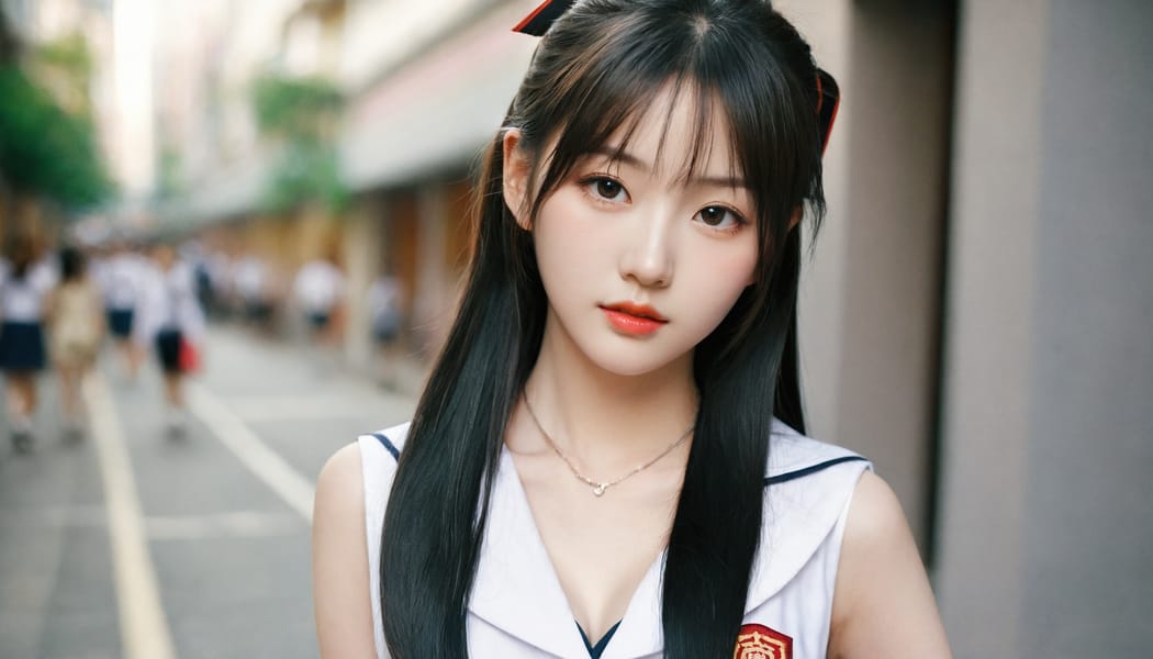 Tags: 21872187, SDXL
{"3": {"inputs": {"seed": 306984412351070, "steps": 32, "cfg": 5.75, "sampler_name": "dpmpp_2m", "scheduler": "karras", "denoise": 1.0, "model": ["27", 0], "positive": ["6", 0], "negative": ["7", 0], "latent_image": ["5", 0]}, "class_type": "KSampler"}, "4": {"inputs": {"ckpt_name": "leosamsHelloworldSDXL_helloworldSDXL32DPO.safetensors"}, "class_type": "CheckpointLoaderSimple"}, "5": {"inputs": {"width": 1344, "height": 768, "batch_size": 1}, "class_type": "EmptyLatentImage"}, "6": {"inputs": {"text": "18 year old girl, (chinese:1.14), (cute:1.12), (slim:1.02), (pale skin:1.08), (idol:1.10), (eyelashes:0.99), (double eyelids:1.00), (beautiful eyes:1.08), (sexy lips:0.96), (blush:1.00), (seductive pose:1.02), (seductive facial expression:1.03), (detailed face:1.12), (temptress:1.05), (in a seductive pose:1.05), (large perky breasts:1.05), (cleavage:1.09), (thigh gap:1.12), (school uniform:1.09), choker, busy street, (detailed skin:1.00), (soft lighting:1.08), (portra:1.03), (skin fuzz:1.01), (RAW:1.05), (candid cinema:1.04), (natural looking skin:1.06), (film:1.03), (textured skin:1.07)", "clip": ["27", 1]}, "class_type": "CLIPTextEncode"}, "7": {"inputs": {"text": "(worst quality:1.09), (low resolution:1.05), (open mouth:1.13), (watermark:1.11), (distorted:1.12), (bad hands:1.06)", "clip": ["27", 1]}, "class_type": "CLIPTextEncode"}, "8": {"inputs": {"samples": ["3", 0], "vae": ["4", 2]}, "class_type": "VAEDecode"}, "25": {"inputs": {"lora_name": "nudify_xl.safetensors", "strength_model": 0.14, "strength_clip": 0.03, "model": ["4", 0], "clip": ["4", 1]}, "class_type": "LoraLoader"}, "26": {"inputs": {"lora_name": "shirtlift_SDXL_v2.safetensors", "strength_model": 0.04, "strength_clip": 0.06, "model": ["25", 0], "clip": ["25", 1]}, "class_type": "LoraLoader"}, "27": {"inputs": {"lora_name": "PerfectEyesXL.safetensors", "strength_model": 0.03, "strength_clip": 0.19, "model": ["26", 0], "clip": ["26", 1]}, "class_type": "LoraLoader"}, "30": {"inputs": {"model_name": "4x_NMKD-Superscale-SP_178000_G.pth"}, "class_type": "UpscaleModelLoader"}, "31": {"inputs": {"upscale_model": ["30", 0], "image": ["8", 0]}, "class_type": "ImageUpscaleWithModel"}, "32": {"inputs": {"upscale_method": "lanczos", "scale_by": 0.5, "image": ["31", 0]}, "class_type": "ImageScaleBy"}, "33": {"inputs": {"pixels": ["32", 0], "vae": ["4", 2]}, "class_type": "VAEEncode"}, "34": {"inputs": {"seed": 306984412351070, "steps": 32, "cfg": 5.75, "sampler_name": "dpmpp_2m", "scheduler": "karras", "denoise": 0.3, "model": ["27", 0], "positive": ["6", 0], "negative": ["7", 0], "latent_image": ["33", 0]}, "class_type": "KSampler"}, "36": {"inputs": {"samples": ["34", 0], "vae": ["4", 2]}, "class_type": "VAEDecode"}, "39": {"inputs": {"filename_prefix": "comfyapi-1707579584052", "images": ["36", 0]}, "class_type": "SaveImage"}}