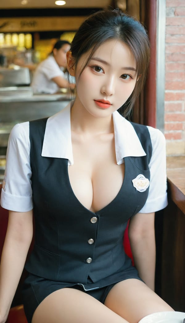 Tags: 21872187, SDXL
{"3": {"inputs": {"seed": 853549335285182, "steps": 32, "cfg": 5.1, "sampler_name": "dpmpp_2m", "scheduler": "karras", "denoise": 1.0, "model": ["27", 0], "positive": ["6", 0], "negative": ["7", 0], "latent_image": ["5", 0]}, "class_type": "KSampler"}, "4": {"inputs": {"ckpt_name": "leosamsHelloworldSDXL_helloworldSDXL32DPO.safetensors"}, "class_type": "CheckpointLoaderSimple"}, "5": {"inputs": {"width": 768, "height": 1344, "batch_size": 1}, "class_type": "EmptyLatentImage"}, "6": {"inputs": {"text": "22 year old girl, (korean:1.08), (taiwanese:1.08), (idol:1.10), (beautiful eyes:1.05), (pale skin:0.98), (cute:1.09), (double eyelids:0.95), (temptress:1.04), (seductive facial expression:1.09), (slim:1.04), (detailed face:1.00), (sexy lips:1.13), (in a seductive pose:1.05), (large perky breasts:1.01), (cleavage:1.11), (thigh gap:1.14), (a waitress in uniform:0.99) working at a restaurant, (detailed skin:1.00), (RAW:1.01), (candid cinema:1.03), (portra:1.02), (film:1.05), (skin fuzz:1.08), (textured skin:1.09), (soft lighting:1.09), (natural looking skin:1.05)", "clip": ["27", 1]}, "class_type": "CLIPTextEncode"}, "7": {"inputs": {"text": "(distorted:1.06), (open mouth:1.05), (bad hands:1.07), (watermark:1.05), (twisted:1.14), (worst quality:1.10), (low resolution:1.07)", "clip": ["27", 1]}, "class_type": "CLIPTextEncode"}, "8": {"inputs": {"samples": ["3", 0], "vae": ["4", 2]}, "class_type": "VAEDecode"}, "25": {"inputs": {"lora_name": "nudify_xl.safetensors", "strength_model": 0.11, "strength_clip": 0.03, "model": ["4", 0], "clip": ["4", 1]}, "class_type": "LoraLoader"}, "26": {"inputs": {"lora_name": "shirtlift_SDXL_v2.safetensors", "strength_model": 0.18, "strength_clip": 0.04, "model": ["25", 0], "clip": ["25", 1]}, "class_type": "LoraLoader"}, "27": {"inputs": {"lora_name": "PerfectEyesXL.safetensors", "strength_model": 0.13, "strength_clip": 0.19, "model": ["26", 0], "clip": ["26", 1]}, "class_type": "LoraLoader"}, "30": {"inputs": {"model_name": "4x_NMKD-Superscale-SP_178000_G.pth"}, "class_type": "UpscaleModelLoader"}, "31": {"inputs": {"upscale_model": ["30", 0], "image": ["8", 0]}, "class_type": "ImageUpscaleWithModel"}, "32": {"inputs": {"upscale_method": "lanczos", "scale_by": 0.5, "image": ["31", 0]}, "class_type": "ImageScaleBy"}, "33": {"inputs": {"pixels": ["32", 0], "vae": ["4", 2]}, "class_type": "VAEEncode"}, "34": {"inputs": {"seed": 853549335285182, "steps": 32, "cfg": 5.1, "sampler_name": "dpmpp_2m", "scheduler": "karras", "denoise": 0.3, "model": ["27", 0], "positive": ["6", 0], "negative": ["7", 0], "latent_image": ["33", 0]}, "class_type": "KSampler"}, "36": {"inputs": {"samples": ["34", 0], "vae": ["4", 2]}, "class_type": "VAEDecode"}, "39": {"inputs": {"filename_prefix": "comfyapi-1705877563535", "images": ["36", 0]}, "class_type": "SaveImage"}}