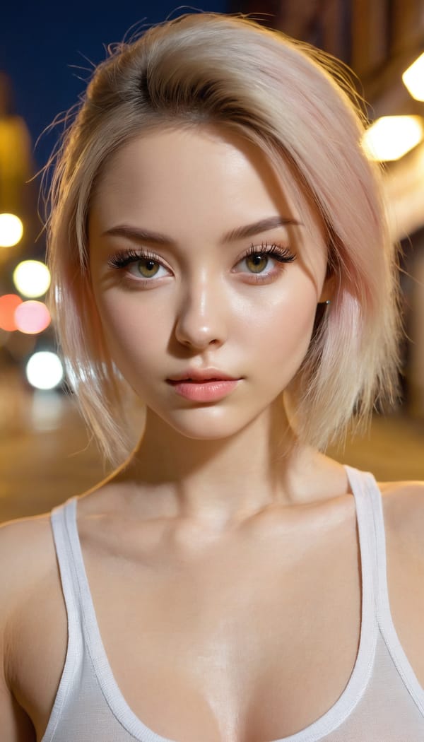 Tags: 21872187, SDXL
{"3": {"inputs": {"seed": 635446106450577, "steps": 64, "cfg": 7.59, "sampler_name": "dpmpp_2m", "scheduler": "karras", "denoise": 1.0, "model": ["27", 0], "positive": ["6", 0], "negative": ["7", 0], "latent_image": ["5", 0]}, "class_type": "KSampler"}, "4": {"inputs": {"ckpt_name": "juggernautxl.safetensors"}, "class_type": "CheckpointLoaderSimple"}, "5": {"inputs": {"width": 768, "height": 1344, "batch_size": 1}, "class_type": "EmptyLatentImage"}, "6": {"inputs": {"text": "25 year old girl, (ukrainian:1.11), (seductive pose:1.09), (double eyelids:1.04), (detailed face:1.01), (idol:1.01), (beautiful eyes:0.95), (eyelashes:1.14), (blush:1.13), (temptress:1.01), (pale skin:0.95), (slim:1.10), (cute:0.96), (sexy lips:1.14), (perky ass:1.05), (exposed ass:1.00), (looking back:1.10), (sexy ass:1.14), (thigh gap:1.06), (white tanktop:1.11), busy street, (soft lighting:1.05), (film:1.04), (skin fuzz:1.00), (candid cinema:1.04), (portra:1.09), (natural looking skin:1.05), (textured skin:1.02), (detailed skin:1.02), (RAW:1.01)", "clip": ["27", 1]}, "class_type": "CLIPTextEncode"}, "7": {"inputs": {"text": "(worst quality:1.14), (bad hands:1.14), (open mouth:1.07), (low resolution:1.13), (watermark:1.13), (twisted:1.07)", "clip": ["27", 1]}, "class_type": "CLIPTextEncode"}, "8": {"inputs": {"samples": ["3", 0], "vae": ["4", 2]}, "class_type": "VAEDecode"}, "25": {"inputs": {"lora_name": "nudify_xl.safetensors", "strength_model": 0.1, "strength_clip": 0.26, "model": ["4", 0], "clip": ["4", 1]}, "class_type": "LoraLoader"}, "26": {"inputs": {"lora_name": "shirtlift_SDXL_v2.safetensors", "strength_model": 0.03, "strength_clip": 0.04, "model": ["25", 0], "clip": ["25", 1]}, "class_type": "LoraLoader"}, "27": {"inputs": {"lora_name": "PerfectEyesXL.safetensors", "strength_model": 0.14, "strength_clip": 0.06, "model": ["26", 0], "clip": ["26", 1]}, "class_type": "LoraLoader"}, "30": {"inputs": {"model_name": "4x_NMKD-Superscale-SP_178000_G.pth"}, "class_type": "UpscaleModelLoader"}, "31": {"inputs": {"upscale_model": ["30", 0], "image": ["8", 0]}, "class_type": "ImageUpscaleWithModel"}, "32": {"inputs": {"upscale_method": "lanczos", "scale_by": 0.5, "image": ["31", 0]}, "class_type": "ImageScaleBy"}, "33": {"inputs": {"pixels": ["32", 0], "vae": ["4", 2]}, "class_type": "VAEEncode"}, "34": {"inputs": {"seed": 635446106450577, "steps": 64, "cfg": 7.59, "sampler_name": "dpmpp_2m", "scheduler": "karras", "denoise": 0.3, "model": ["27", 0], "positive": ["6", 0], "negative": ["7", 0], "latent_image": ["33", 0]}, "class_type": "KSampler"}, "36": {"inputs": {"samples": ["34", 0], "vae": ["4", 2]}, "class_type": "VAEDecode"}, "39": {"inputs": {"filename_prefix": "comfyapi-1714515335667", "images": ["36", 0]}, "class_type": "SaveImage"}}