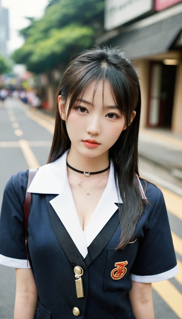 Tags: 21872187, SDXL
{"3": {"inputs": {"seed": 832289536035133, "steps": 64, "cfg": 7.72, "sampler_name": "dpmpp_2m", "scheduler": "karras", "denoise": 1.0, "model": ["27", 0], "positive": ["6", 0], "negative": ["7", 0], "latent_image": ["5", 0]}, "class_type": "KSampler"}, "4": {"inputs": {"ckpt_name": "leosamsHelloworldSDXL_helloworldSDXL32DPO.safetensors"}, "class_type": "CheckpointLoaderSimple"}, "5": {"inputs": {"width": 768, "height": 1344, "batch_size": 1}, "class_type": "EmptyLatentImage"}, "6": {"inputs": {"text": "25 year old girl, (japanese:0.97), (chinese:1.09), (taiwanese:1.13), (cute:1.14), (blush:1.04), (seductive pose:0.99), (sexy lips:1.03), (temptress:0.96), (detailed face:0.98), (seductive facial expression:1.00), (idol:0.95), (pale skin:1.03), (double eyelids:1.08), (slim:1.11), (beautiful eyes:1.00), (in a seductive pose:1.14), (large perky breasts:1.01), (cleavage:0.95), (thigh gap:1.01), (school uniform:1.12), choker, busy street, (portra:1.02), (soft lighting:1.00), (candid cinema:1.08), (RAW:1.05), (skin fuzz:1.08), (detailed skin:1.00), (film:1.04), (textured skin:1.03), (natural looking skin:1.03)", "clip": ["27", 1]}, "class_type": "CLIPTextEncode"}, "7": {"inputs": {"text": "(bad hands:1.14), (open mouth:1.12), (low resolution:1.14), (twisted:1.12), (distorted:1.11), (worst quality:1.05), (watermark:1.12)", "clip": ["27", 1]}, "class_type": "CLIPTextEncode"}, "8": {"inputs": {"samples": ["3", 0], "vae": ["4", 2]}, "class_type": "VAEDecode"}, "25": {"inputs": {"lora_name": "nudify_xl.safetensors", "strength_model": 0.08, "strength_clip": 0.22, "model": ["4", 0], "clip": ["4", 1]}, "class_type": "LoraLoader"}, "26": {"inputs": {"lora_name": "shirtlift_SDXL_v2.safetensors", "strength_model": 0.01, "strength_clip": 0.16, "model": ["25", 0], "clip": ["25", 1]}, "class_type": "LoraLoader"}, "27": {"inputs": {"lora_name": "PerfectEyesXL.safetensors", "strength_model": 0.16, "strength_clip": 0.12, "model": ["26", 0], "clip": ["26", 1]}, "class_type": "LoraLoader"}, "30": {"inputs": {"model_name": "4x_NMKD-Superscale-SP_178000_G.pth"}, "class_type": "UpscaleModelLoader"}, "31": {"inputs": {"upscale_model": ["30", 0], "image": ["8", 0]}, "class_type": "ImageUpscaleWithModel"}, "32": {"inputs": {"upscale_method": "lanczos", "scale_by": 0.5, "image": ["31", 0]}, "class_type": "ImageScaleBy"}, "33": {"inputs": {"pixels": ["32", 0], "vae": ["4", 2]}, "class_type": "VAEEncode"}, "34": {"inputs": {"seed": 832289536035133, "steps": 64, "cfg": 7.72, "sampler_name": "dpmpp_2m", "scheduler": "karras", "denoise": 0.3, "model": ["27", 0], "positive": ["6", 0], "negative": ["7", 0], "latent_image": ["33", 0]}, "class_type": "KSampler"}, "36": {"inputs": {"samples": ["34", 0], "vae": ["4", 2]}, "class_type": "VAEDecode"}, "39": {"inputs": {"filename_prefix": "comfyapi-1707406486312", "images": ["36", 0]}, "class_type": "SaveImage"}}