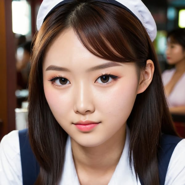 Tags: 21872187, SDXL
{"3": {"inputs": {"seed": 924898438322542, "steps": 64, "cfg": 7.88, "sampler_name": "dpmpp_2m", "scheduler": "karras", "denoise": 1.0, "model": ["27", 0], "positive": ["6", 0], "negative": ["7", 0], "latent_image": ["5", 0]}, "class_type": "KSampler"}, "4": {"inputs": {"ckpt_name": "juggernautXL_v8Rundiffusion.safetensors"}, "class_type": "CheckpointLoaderSimple"}, "5": {"inputs": {"width": 1024, "height": 1024, "batch_size": 1}, "class_type": "EmptyLatentImage"}, "6": {"inputs": {"text": "20 year old girl, (taiwanese:0.99), (korean:0.95), (russian:1.11), (double eyelids:1.00), (sexy lips:1.09), (slim:1.07), (idol:1.05), (temptress:1.03), (cute:1.11), (blush:1.08), (eyelashes:0.99), (detailed face:1.03), (beautiful eyes:1.11), (seductive facial expression:1.00), (in a seductive pose:1.10), (large perky breasts:1.08), (cleavage:1.07), (thigh gap:1.06), (a waitress in uniform:1.13) working at a restaurant, (film:1.01), (natural looking skin:1.00), (candid cinema:1.03), (skin fuzz:1.04), (textured skin:1.01), (portra:1.02), (RAW:1.03), (soft lighting:1.02), (detailed skin:1.05)", "clip": ["27", 1]}, "class_type": "CLIPTextEncode"}, "7": {"inputs": {"text": "(worst quality:1.12), (low resolution:1.06), (twisted:1.09), (distorted:1.13), (watermark:1.05), (bad hands:1.06), (open mouth:1.13)", "clip": ["27", 1]}, "class_type": "CLIPTextEncode"}, "8": {"inputs": {"samples": ["3", 0], "vae": ["4", 2]}, "class_type": "VAEDecode"}, "25": {"inputs": {"lora_name": "nudify_xl.safetensors", "strength_model": 0.15, "strength_clip": 0.39, "model": ["4", 0], "clip": ["4", 1]}, "class_type": "LoraLoader"}, "26": {"inputs": {"lora_name": "shirtlift_SDXL_v2.safetensors", "strength_model": 0.19, "strength_clip": 0.02, "model": ["25", 0], "clip": ["25", 1]}, "class_type": "LoraLoader"}, "27": {"inputs": {"lora_name": "PerfectEyesXL.safetensors", "strength_model": 0.05, "strength_clip": 0.09, "model": ["26", 0], "clip": ["26", 1]}, "class_type": "LoraLoader"}, "30": {"inputs": {"model_name": "4x_NMKD-Superscale-SP_178000_G.pth"}, "class_type": "UpscaleModelLoader"}, "31": {"inputs": {"upscale_model": ["30", 0], "image": ["8", 0]}, "class_type": "ImageUpscaleWithModel"}, "32": {"inputs": {"upscale_method": "lanczos", "scale_by": 0.5, "image": ["31", 0]}, "class_type": "ImageScaleBy"}, "33": {"inputs": {"pixels": ["32", 0], "vae": ["4", 2]}, "class_type": "VAEEncode"}, "34": {"inputs": {"seed": 924898438322542, "steps": 64, "cfg": 7.88, "sampler_name": "dpmpp_2m", "scheduler": "karras", "denoise": 0.3, "model": ["27", 0], "positive": ["6", 0], "negative": ["7", 0], "latent_image": ["33", 0]}, "class_type": "KSampler"}, "36": {"inputs": {"samples": ["34", 0], "vae": ["4", 2]}, "class_type": "VAEDecode"}, "39": {"inputs": {"filename_prefix": "comfyapi-1707253288028", "images": ["36", 0]}, "class_type": "SaveImage"}}