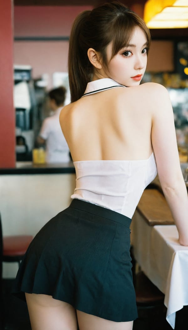 Tags: 21872187, SDXL
{"3": {"inputs": {"seed": 612143848341753, "steps": 32, "cfg": 5.22, "sampler_name": "dpmpp_2m", "scheduler": "karras", "denoise": 1.0, "model": ["27", 0], "positive": ["6", 0], "negative": ["7", 0], "latent_image": ["5", 0]}, "class_type": "KSampler"}, "4": {"inputs": {"ckpt_name": "helloworldxl.safetensors"}, "class_type": "CheckpointLoaderSimple"}, "5": {"inputs": {"width": 768, "height": 1344, "batch_size": 1}, "class_type": "EmptyLatentImage"}, "6": {"inputs": {"text": "24 year old girl, (irish:1.04), (slim:1.03), (blush:1.07), (detailed face:0.98), (sexy lips:0.97), (pale skin:1.14), (cute:0.97), (idol:1.12), (temptress:1.00), (beautiful eyes:1.05), (seductive facial expression:1.08), (seductive pose:1.00), (double eyelids:1.08), (eyelashes:0.99), (on all fours:1.11), (spreading ass cheeks:1.04), (from behind:1.05), (backboob:0.96), (a waitress in uniform:1.14) working at a restaurant, (film:1.00), (soft lighting:1.00), (skin fuzz:1.05), (candid cinema:1.09), (natural looking skin:1.06), (detailed skin:1.03), (textured skin:1.04), (portra:1.04), (RAW:1.05)", "clip": ["27", 1]}, "class_type": "CLIPTextEncode"}, "7": {"inputs": {"text": "(worst quality:1.11), (low resolution:1.11), (bad hands:1.12), (twisted:1.13), (distorted:1.05), (watermark:1.08), (open mouth:1.08)", "clip": ["27", 1]}, "class_type": "CLIPTextEncode"}, "8": {"inputs": {"samples": ["3", 0], "vae": ["4", 2]}, "class_type": "VAEDecode"}, "25": {"inputs": {"lora_name": "nudify_xl.safetensors", "strength_model": 0.34, "strength_clip": 0.13, "model": ["4", 0], "clip": ["4", 1]}, "class_type": "LoraLoader"}, "26": {"inputs": {"lora_name": "shirtlift_SDXL_v2.safetensors", "strength_model": 0.02, "strength_clip": 0.17, "model": ["25", 0], "clip": ["25", 1]}, "class_type": "LoraLoader"}, "27": {"inputs": {"lora_name": "PerfectEyesXL.safetensors", "strength_model": 0.07, "strength_clip": 0.08, "model": ["26", 0], "clip": ["26", 1]}, "class_type": "LoraLoader"}, "30": {"inputs": {"model_name": "4x_NMKD-Superscale-SP_178000_G.pth"}, "class_type": "UpscaleModelLoader"}, "31": {"inputs": {"upscale_model": ["30", 0], "image": ["8", 0]}, "class_type": "ImageUpscaleWithModel"}, "32": {"inputs": {"upscale_method": "lanczos", "scale_by": 0.5, "image": ["31", 0]}, "class_type": "ImageScaleBy"}, "33": {"inputs": {"pixels": ["32", 0], "vae": ["4", 2]}, "class_type": "VAEEncode"}, "34": {"inputs": {"seed": 612143848341753, "steps": 32, "cfg": 5.22, "sampler_name": "dpmpp_2m", "scheduler": "karras", "denoise": 0.3, "model": ["27", 0], "positive": ["6", 0], "negative": ["7", 0], "latent_image": ["33", 0]}, "class_type": "KSampler"}, "36": {"inputs": {"samples": ["34", 0], "vae": ["4", 2]}, "class_type": "VAEDecode"}, "39": {"inputs": {"filename_prefix": "comfyapi-1723618357069", "images": ["36", 0]}, "class_type": "SaveImage"}}