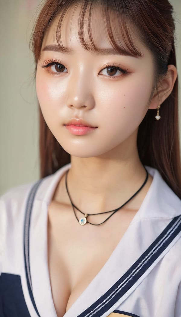 Tags: 21872187, SDXL
{"3": {"inputs": {"seed": 980310849279900, "steps": 64, "cfg": 7.23, "sampler_name": "dpmpp_2m", "scheduler": "karras", "denoise": 1.0, "model": ["27", 0], "positive": ["6", 0], "negative": ["7", 0], "latent_image": ["5", 0]}, "class_type": "KSampler"}, "4": {"inputs": {"ckpt_name": "juggernautxl.safetensors"}, "class_type": "CheckpointLoaderSimple"}, "5": {"inputs": {"width": 768, "height": 1344, "batch_size": 1}, "class_type": "EmptyLatentImage"}, "6": {"inputs": {"text": "21 year old girl, (korean:1.05), (eyelashes:1.09), (detailed face:1.01), (slim:0.98), (seductive facial expression:1.14), (blush:1.04), (cute:1.06), (double eyelids:1.10), (seductive pose:1.04), (pale skin:1.13), (idol:1.07), (sexy lips:0.95), (in a seductive pose:1.13), (large perky breasts:0.99), (cleavage:1.13), (thigh gap:1.06), (school uniform:1.13), choker, busy street, (portra:1.02), (skin fuzz:1.07), (candid cinema:1.04), (soft lighting:1.06), (film:1.07), (detailed skin:1.05), (textured skin:1.07), (natural looking skin:1.04), (RAW:1.03)", "clip": ["27", 1]}, "class_type": "CLIPTextEncode"}, "7": {"inputs": {"text": "(distorted:1.08), (worst quality:1.12), (twisted:1.08), (open mouth:1.06), (low resolution:1.05), (watermark:1.10), (bad hands:1.11)", "clip": ["27", 1]}, "class_type": "CLIPTextEncode"}, "8": {"inputs": {"samples": ["3", 0], "vae": ["4", 2]}, "class_type": "VAEDecode"}, "25": {"inputs": {"lora_name": "nudify_xl.safetensors", "strength_model": 0.01, "strength_clip": 0.1, "model": ["4", 0], "clip": ["4", 1]}, "class_type": "LoraLoader"}, "26": {"inputs": {"lora_name": "shirtlift_SDXL_v2.safetensors", "strength_model": 0.03, "strength_clip": 0.17, "model": ["25", 0], "clip": ["25", 1]}, "class_type": "LoraLoader"}, "27": {"inputs": {"lora_name": "PerfectEyesXL.safetensors", "strength_model": 0.04, "strength_clip": 0.0, "model": ["26", 0], "clip": ["26", 1]}, "class_type": "LoraLoader"}, "30": {"inputs": {"model_name": "4x_NMKD-Superscale-SP_178000_G.pth"}, "class_type": "UpscaleModelLoader"}, "31": {"inputs": {"upscale_model": ["30", 0], "image": ["8", 0]}, "class_type": "ImageUpscaleWithModel"}, "32": {"inputs": {"upscale_method": "lanczos", "scale_by": 0.5, "image": ["31", 0]}, "class_type": "ImageScaleBy"}, "33": {"inputs": {"pixels": ["32", 0], "vae": ["4", 2]}, "class_type": "VAEEncode"}, "34": {"inputs": {"seed": 980310849279900, "steps": 64, "cfg": 7.23, "sampler_name": "dpmpp_2m", "scheduler": "karras", "denoise": 0.3, "model": ["27", 0], "positive": ["6", 0], "negative": ["7", 0], "latent_image": ["33", 0]}, "class_type": "KSampler"}, "36": {"inputs": {"samples": ["34", 0], "vae": ["4", 2]}, "class_type": "VAEDecode"}, "39": {"inputs": {"filename_prefix": "comfyapi-1718878564326", "images": ["36", 0]}, "class_type": "SaveImage"}}