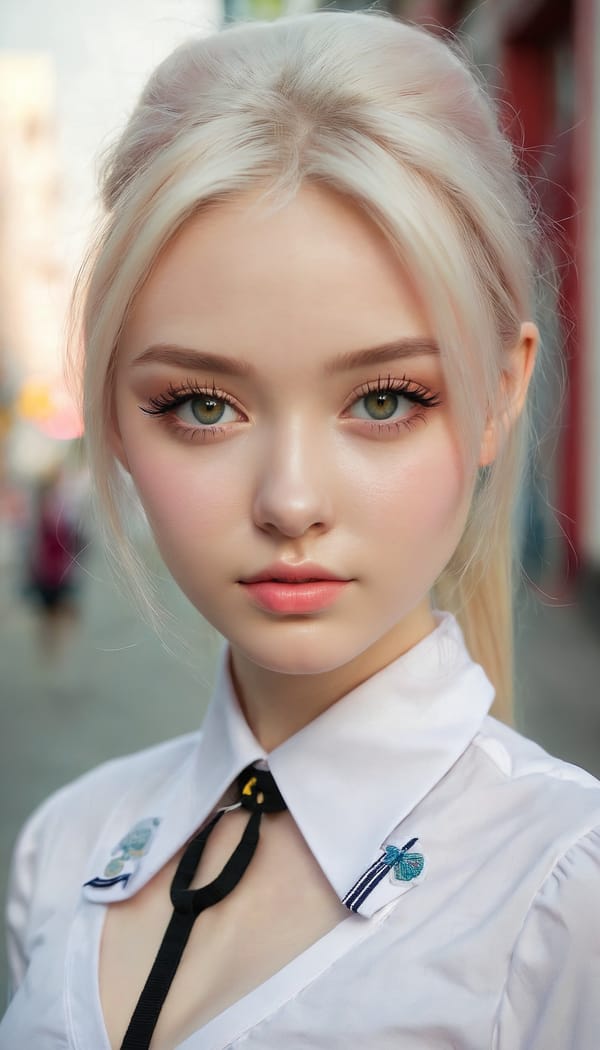 Tags: 21872187, SDXL
{"3": {"inputs": {"seed": 107446470046892, "steps": 64, "cfg": 7.47, "sampler_name": "dpmpp_2m", "scheduler": "karras", "denoise": 1.0, "model": ["27", 0], "positive": ["6", 0], "negative": ["7", 0], "latent_image": ["5", 0]}, "class_type": "KSampler"}, "4": {"inputs": {"ckpt_name": "juggernautxl.safetensors"}, "class_type": "CheckpointLoaderSimple"}, "5": {"inputs": {"width": 768, "height": 1344, "batch_size": 1}, "class_type": "EmptyLatentImage"}, "6": {"inputs": {"text": "19 year old girl, (ukrainian:1.12), (cute:1.02), (temptress:0.95), (eyelashes:0.98), (double eyelids:1.07), (blush:1.12), (sexy lips:1.05), (pale skin:1.08), (idol:1.10), (slim:0.98), (detailed face:1.07), (seductive facial expression:1.03), (seductive pose:1.02), (in a seductive pose:1.12), (large perky breasts:0.98), (cleavage:1.06), (thigh gap:1.07), (school uniform:1.07), choker, busy street, (film:1.02), (soft lighting:1.03), (natural looking skin:1.05), (RAW:1.06), (textured skin:1.08), (portra:1.02), (candid cinema:1.05), (skin fuzz:1.03), (detailed skin:1.04)", "clip": ["27", 1]}, "class_type": "CLIPTextEncode"}, "7": {"inputs": {"text": "(distorted:1.13), (worst quality:1.09), (twisted:1.13), (bad hands:1.06), (watermark:1.09), (low resolution:1.07), (open mouth:1.14)", "clip": ["27", 1]}, "class_type": "CLIPTextEncode"}, "8": {"inputs": {"samples": ["3", 0], "vae": ["4", 2]}, "class_type": "VAEDecode"}, "25": {"inputs": {"lora_name": "nudify_xl.safetensors", "strength_model": 0.28, "strength_clip": 0.07, "model": ["4", 0], "clip": ["4", 1]}, "class_type": "LoraLoader"}, "26": {"inputs": {"lora_name": "shirtlift_SDXL_v2.safetensors", "strength_model": 0.01, "strength_clip": 0.12, "model": ["25", 0], "clip": ["25", 1]}, "class_type": "LoraLoader"}, "27": {"inputs": {"lora_name": "PerfectEyesXL.safetensors", "strength_model": 0.04, "strength_clip": 0.03, "model": ["26", 0], "clip": ["26", 1]}, "class_type": "LoraLoader"}, "30": {"inputs": {"model_name": "4x_NMKD-Superscale-SP_178000_G.pth"}, "class_type": "UpscaleModelLoader"}, "31": {"inputs": {"upscale_model": ["30", 0], "image": ["8", 0]}, "class_type": "ImageUpscaleWithModel"}, "32": {"inputs": {"upscale_method": "lanczos", "scale_by": 0.5, "image": ["31", 0]}, "class_type": "ImageScaleBy"}, "33": {"inputs": {"pixels": ["32", 0], "vae": ["4", 2]}, "class_type": "VAEEncode"}, "34": {"inputs": {"seed": 107446470046892, "steps": 64, "cfg": 7.47, "sampler_name": "dpmpp_2m", "scheduler": "karras", "denoise": 0.3, "model": ["27", 0], "positive": ["6", 0], "negative": ["7", 0], "latent_image": ["33", 0]}, "class_type": "KSampler"}, "36": {"inputs": {"samples": ["34", 0], "vae": ["4", 2]}, "class_type": "VAEDecode"}, "39": {"inputs": {"filename_prefix": "comfyapi-1716337188979", "images": ["36", 0]}, "class_type": "SaveImage"}}