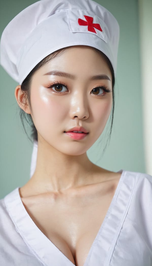 Tags: 21872187, SDXL
{"3": {"inputs": {"seed": 664172275111631, "steps": 64, "cfg": 6.62, "sampler_name": "dpmpp_2m", "scheduler": "karras", "denoise": 1.0, "model": ["27", 0], "positive": ["6", 0], "negative": ["7", 0], "latent_image": ["5", 0]}, "class_type": "KSampler"}, "4": {"inputs": {"ckpt_name": "juggernautxl.safetensors"}, "class_type": "CheckpointLoaderSimple"}, "5": {"inputs": {"width": 768, "height": 1344, "batch_size": 1}, "class_type": "EmptyLatentImage"}, "6": {"inputs": {"text": "22 year old girl, (korean:1.01), (japanese:0.99), (slim:0.95), (double eyelids:1.05), (temptress:1.03), (blush:1.06), (eyelashes:1.10), (seductive facial expression:1.14), (sexy lips:1.07), (beautiful eyes:1.06), (seductive pose:0.97), (detailed face:1.04), (cute:1.01), (pale skin:0.96), (idol:1.05), (in a seductive pose:1.08), (large perky breasts:0.97), (cleavage:1.09), (thigh gap:1.12), (nurse in uniform:0.99) working in a hospital ward, (portra:1.07), (soft lighting:1.01), (detailed skin:1.00), (skin fuzz:1.08), (natural looking skin:1.07), (candid cinema:1.03), (textured skin:1.01), (RAW:1.00), (film:1.07)", "clip": ["27", 1]}, "class_type": "CLIPTextEncode"}, "7": {"inputs": {"text": "(worst quality:1.05), (bad hands:1.14), (watermark:1.09), (low resolution:1.14), (twisted:1.08), (open mouth:1.05), (distorted:1.09)", "clip": ["27", 1]}, "class_type": "CLIPTextEncode"}, "8": {"inputs": {"samples": ["3", 0], "vae": ["4", 2]}, "class_type": "VAEDecode"}, "25": {"inputs": {"lora_name": "nudify_xl.safetensors", "strength_model": 0.07, "strength_clip": 0.02, "model": ["4", 0], "clip": ["4", 1]}, "class_type": "LoraLoader"}, "26": {"inputs": {"lora_name": "shirtlift_SDXL_v2.safetensors", "strength_model": 0.02, "strength_clip": 0.1, "model": ["25", 0], "clip": ["25", 1]}, "class_type": "LoraLoader"}, "27": {"inputs": {"lora_name": "PerfectEyesXL.safetensors", "strength_model": 0.05, "strength_clip": 0.02, "model": ["26", 0], "clip": ["26", 1]}, "class_type": "LoraLoader"}, "30": {"inputs": {"model_name": "4x_NMKD-Superscale-SP_178000_G.pth"}, "class_type": "UpscaleModelLoader"}, "31": {"inputs": {"upscale_model": ["30", 0], "image": ["8", 0]}, "class_type": "ImageUpscaleWithModel"}, "32": {"inputs": {"upscale_method": "lanczos", "scale_by": 0.5, "image": ["31", 0]}, "class_type": "ImageScaleBy"}, "33": {"inputs": {"pixels": ["32", 0], "vae": ["4", 2]}, "class_type": "VAEEncode"}, "34": {"inputs": {"seed": 664172275111631, "steps": 64, "cfg": 6.62, "sampler_name": "dpmpp_2m", "scheduler": "karras", "denoise": 0.3, "model": ["27", 0], "positive": ["6", 0], "negative": ["7", 0], "latent_image": ["33", 0]}, "class_type": "KSampler"}, "36": {"inputs": {"samples": ["34", 0], "vae": ["4", 2]}, "class_type": "VAEDecode"}, "39": {"inputs": {"filename_prefix": "comfyapi-1731421558246", "images": ["36", 0]}, "class_type": "SaveImage"}}