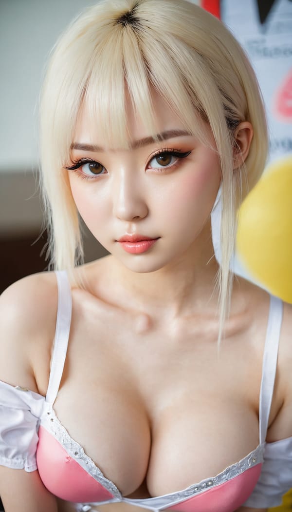 Tags: 21872187, SDXL
{"3": {"inputs": {"seed": 483326389319257, "steps": 32, "cfg": 7.17, "sampler_name": "dpmpp_2m", "scheduler": "karras", "denoise": 1.0, "model": ["27", 0], "positive": ["6", 0], "negative": ["7", 0], "latent_image": ["5", 0]}, "class_type": "KSampler"}, "4": {"inputs": {"ckpt_name": "juggernautxl.safetensors"}, "class_type": "CheckpointLoaderSimple"}, "5": {"inputs": {"width": 768, "height": 1344, "batch_size": 1}, "class_type": "EmptyLatentImage"}, "6": {"inputs": {"text": "22 year old girl, (ukrainian:1.01), (korean:0.97), (sexy lips:1.14), (seductive pose:1.06), (cute:0.98), (eyelashes:1.12), (slim:1.08), (beautiful eyes:0.97), (blush:1.05), (seductive facial expression:1.05), (detailed face:1.14), (temptress:1.02), (double eyelids:0.99), (idol:1.06), (pale skin:1.08), (in a seductive pose:1.04), (large perky breasts:0.96), (cleavage:0.97), (thigh gap:1.02), (in a cosplay:1.00) at comiket posing for camera, (RAW:1.06), (portra:1.05), (candid cinema:1.07), (soft lighting:1.06), (natural looking skin:1.05), (detailed skin:1.07), (skin fuzz:1.04), (film:1.03), (textured skin:1.01)", "clip": ["27", 1]}, "class_type": "CLIPTextEncode"}, "7": {"inputs": {"text": "(low resolution:1.06), (bad hands:1.08), (worst quality:1.12), (open mouth:1.09), (watermark:1.08), (twisted:1.13), (distorted:1.08)", "clip": ["27", 1]}, "class_type": "CLIPTextEncode"}, "8": {"inputs": {"samples": ["3", 0], "vae": ["4", 2]}, "class_type": "VAEDecode"}, "25": {"inputs": {"lora_name": "nudify_xl.safetensors", "strength_model": 0.1, "strength_clip": 0.3, "model": ["4", 0], "clip": ["4", 1]}, "class_type": "LoraLoader"}, "26": {"inputs": {"lora_name": "shirtlift_SDXL_v2.safetensors", "strength_model": 0.07, "strength_clip": 0.0, "model": ["25", 0], "clip": ["25", 1]}, "class_type": "LoraLoader"}, "27": {"inputs": {"lora_name": "PerfectEyesXL.safetensors", "strength_model": 0.15, "strength_clip": 0.01, "model": ["26", 0], "clip": ["26", 1]}, "class_type": "LoraLoader"}, "30": {"inputs": {"model_name": "4x_NMKD-Superscale-SP_178000_G.pth"}, "class_type": "UpscaleModelLoader"}, "31": {"inputs": {"upscale_model": ["30", 0], "image": ["8", 0]}, "class_type": "ImageUpscaleWithModel"}, "32": {"inputs": {"upscale_method": "lanczos", "scale_by": 0.5, "image": ["31", 0]}, "class_type": "ImageScaleBy"}, "33": {"inputs": {"pixels": ["32", 0], "vae": ["4", 2]}, "class_type": "VAEEncode"}, "34": {"inputs": {"seed": 483326389319257, "steps": 32, "cfg": 7.17, "sampler_name": "dpmpp_2m", "scheduler": "karras", "denoise": 0.3, "model": ["27", 0], "positive": ["6", 0], "negative": ["7", 0], "latent_image": ["33", 0]}, "class_type": "KSampler"}, "36": {"inputs": {"samples": ["34", 0], "vae": ["4", 2]}, "class_type": "VAEDecode"}, "39": {"inputs": {"filename_prefix": "comfyapi-1724523411883", "images": ["36", 0]}, "class_type": "SaveImage"}}