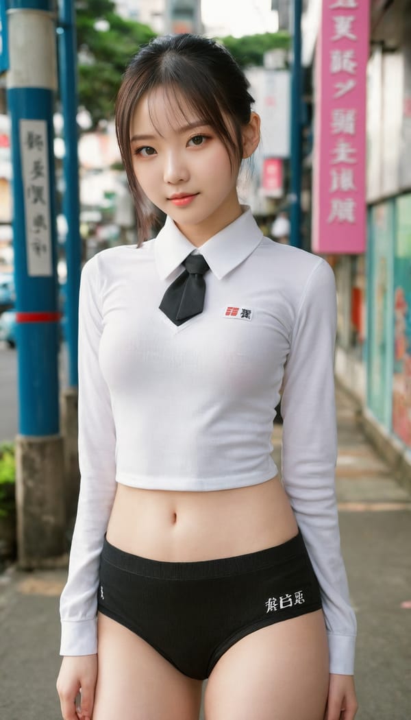 Tags: 21872187, SDXL
{"3": {"inputs": {"seed": 218412531334261, "steps": 32, "cfg": 5.26, "sampler_name": "dpmpp_2m", "scheduler": "karras", "denoise": 1.0, "model": ["27", 0], "positive": ["6", 0], "negative": ["7", 0], "latent_image": ["5", 0]}, "class_type": "KSampler"}, "4": {"inputs": {"ckpt_name": "juggernautxl.safetensors"}, "class_type": "CheckpointLoaderSimple"}, "5": {"inputs": {"width": 768, "height": 1344, "batch_size": 1}, "class_type": "EmptyLatentImage"}, "6": {"inputs": {"text": "20 year old girl, (taiwanese:0.98), (slim:1.13), (seductive facial expression:0.98), (idol:1.01), (eyelashes:0.99), (sexy lips:1.04), (temptress:1.03), (double eyelids:0.95), (pale skin:1.12), (detailed face:0.96), (beautiful eyes:1.13), (blush:1.10), (cute:1.10), (perky ass:0.96), (exposed ass:1.12), (looking back:0.98), (sexy ass:1.07), (thigh gap:0.99), (school uniform:1.05), choker, busy street, (portra:1.07), (RAW:1.00), (soft lighting:1.06), (candid cinema:1.04), (film:1.04), (detailed skin:1.05), (textured skin:1.02), (skin fuzz:1.08), (natural looking skin:1.09)", "clip": ["27", 1]}, "class_type": "CLIPTextEncode"}, "7": {"inputs": {"text": "(low resolution:1.08), (distorted:1.09), (watermark:1.13), (bad hands:1.08), (worst quality:1.09), (twisted:1.08), (open mouth:1.05)", "clip": ["27", 1]}, "class_type": "CLIPTextEncode"}, "8": {"inputs": {"samples": ["3", 0], "vae": ["4", 2]}, "class_type": "VAEDecode"}, "25": {"inputs": {"lora_name": "nudify_xl.safetensors", "strength_model": 0.23, "strength_clip": 0.34, "model": ["4", 0], "clip": ["4", 1]}, "class_type": "LoraLoader"}, "26": {"inputs": {"lora_name": "shirtlift_SDXL_v2.safetensors", "strength_model": 0.17, "strength_clip": 0.04, "model": ["25", 0], "clip": ["25", 1]}, "class_type": "LoraLoader"}, "27": {"inputs": {"lora_name": "PerfectEyesXL.safetensors", "strength_model": 0.04, "strength_clip": 0.11, "model": ["26", 0], "clip": ["26", 1]}, "class_type": "LoraLoader"}, "30": {"inputs": {"model_name": "4x_NMKD-Superscale-SP_178000_G.pth"}, "class_type": "UpscaleModelLoader"}, "31": {"inputs": {"upscale_model": ["30", 0], "image": ["8", 0]}, "class_type": "ImageUpscaleWithModel"}, "32": {"inputs": {"upscale_method": "lanczos", "scale_by": 0.5, "image": ["31", 0]}, "class_type": "ImageScaleBy"}, "33": {"inputs": {"pixels": ["32", 0], "vae": ["4", 2]}, "class_type": "VAEEncode"}, "34": {"inputs": {"seed": 218412531334261, "steps": 32, "cfg": 5.26, "sampler_name": "dpmpp_2m", "scheduler": "karras", "denoise": 0.3, "model": ["27", 0], "positive": ["6", 0], "negative": ["7", 0], "latent_image": ["33", 0]}, "class_type": "KSampler"}, "36": {"inputs": {"samples": ["34", 0], "vae": ["4", 2]}, "class_type": "VAEDecode"}, "39": {"inputs": {"filename_prefix": "comfyapi-1728234115943", "images": ["36", 0]}, "class_type": "SaveImage"}}