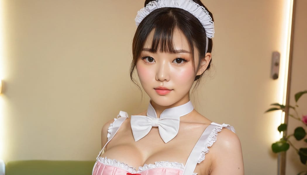 Tags: 21872187, SDXL
{"3": {"inputs": {"seed": 758890957681200, "steps": 64, "cfg": 6.01, "sampler_name": "dpmpp_2m", "scheduler": "karras", "denoise": 1.0, "model": ["27", 0], "positive": ["6", 0], "negative": ["7", 0], "latent_image": ["5", 0]}, "class_type": "KSampler"}, "4": {"inputs": {"ckpt_name": "juggernautxl.safetensors"}, "class_type": "CheckpointLoaderSimple"}, "5": {"inputs": {"width": 1344, "height": 768, "batch_size": 1}, "class_type": "EmptyLatentImage"}, "6": {"inputs": {"text": "24 year old girl, (korean:1.06), (irish:1.04), (ukrainian:0.95), (sexy lips:1.14), (temptress:0.97), (double eyelids:1.05), (slim:1.07), (eyelashes:0.98), (seductive facial expression:1.09), (seductive pose:1.11), (cute:1.07), (detailed face:1.05), (idol:1.03), (blush:1.04), (pale skin:1.08), (in a seductive pose:1.11), (large perky breasts:0.97), (cleavage:1.03), (thigh gap:1.00), in a (skimpy maid costume:0.95) working at a maid cafe, choker, bowtie, headband, pleated skirt, (natural looking skin:1.02), (portra:1.03), (candid cinema:1.02), (soft lighting:1.07), (skin fuzz:1.00), (textured skin:1.02), (detailed skin:1.03), (film:1.02), (RAW:1.06)", "clip": ["27", 1]}, "class_type": "CLIPTextEncode"}, "7": {"inputs": {"text": "(open mouth:1.05), (distorted:1.07), (twisted:1.12), (bad hands:1.14), (worst quality:1.08), (watermark:1.14), (low resolution:1.13)", "clip": ["27", 1]}, "class_type": "CLIPTextEncode"}, "8": {"inputs": {"samples": ["3", 0], "vae": ["4", 2]}, "class_type": "VAEDecode"}, "25": {"inputs": {"lora_name": "nudify_xl.safetensors", "strength_model": 0.12, "strength_clip": 0.19, "model": ["4", 0], "clip": ["4", 1]}, "class_type": "LoraLoader"}, "26": {"inputs": {"lora_name": "shirtlift_SDXL_v2.safetensors", "strength_model": 0.19, "strength_clip": 0.18, "model": ["25", 0], "clip": ["25", 1]}, "class_type": "LoraLoader"}, "27": {"inputs": {"lora_name": "PerfectEyesXL.safetensors", "strength_model": 0.04, "strength_clip": 0.15, "model": ["26", 0], "clip": ["26", 1]}, "class_type": "LoraLoader"}, "30": {"inputs": {"model_name": "4x_NMKD-Superscale-SP_178000_G.pth"}, "class_type": "UpscaleModelLoader"}, "31": {"inputs": {"upscale_model": ["30", 0], "image": ["8", 0]}, "class_type": "ImageUpscaleWithModel"}, "32": {"inputs": {"upscale_method": "lanczos", "scale_by": 0.5, "image": ["31", 0]}, "class_type": "ImageScaleBy"}, "33": {"inputs": {"pixels": ["32", 0], "vae": ["4", 2]}, "class_type": "VAEEncode"}, "34": {"inputs": {"seed": 758890957681200, "steps": 64, "cfg": 6.01, "sampler_name": "dpmpp_2m", "scheduler": "karras", "denoise": 0.3, "model": ["27", 0], "positive": ["6", 0], "negative": ["7", 0], "latent_image": ["33", 0]}, "class_type": "KSampler"}, "36": {"inputs": {"samples": ["34", 0], "vae": ["4", 2]}, "class_type": "VAEDecode"}, "39": {"inputs": {"filename_prefix": "comfyapi-1714763639814", "images": ["36", 0]}, "class_type": "SaveImage"}}