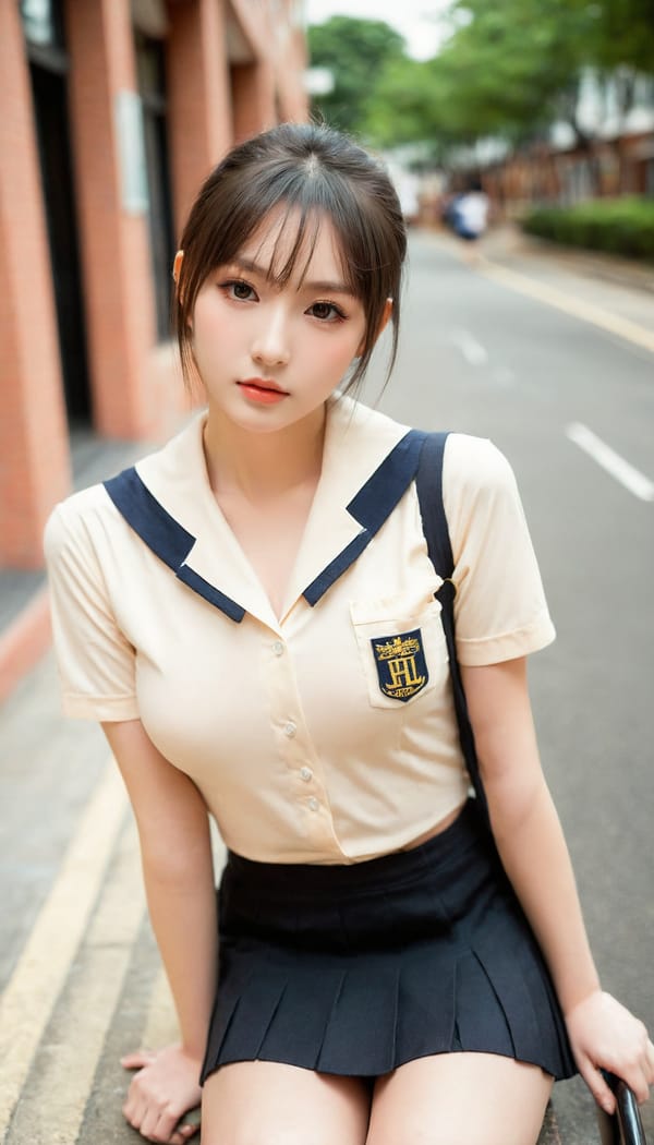 Tags: 21872187, SDXL
{"3": {"inputs": {"seed": 492516891792749, "steps": 64, "cfg": 6.49, "sampler_name": "dpmpp_2m", "scheduler": "karras", "denoise": 1.0, "model": ["27", 0], "positive": ["6", 0], "negative": ["7", 0], "latent_image": ["5", 0]}, "class_type": "KSampler"}, "4": {"inputs": {"ckpt_name": "leosamsHelloworldSDXL_helloworldSDXL32DPO.safetensors"}, "class_type": "CheckpointLoaderSimple"}, "5": {"inputs": {"width": 768, "height": 1344, "batch_size": 1}, "class_type": "EmptyLatentImage"}, "6": {"inputs": {"text": "26 year old girl, (temptress:1.07), (detailed face:0.96), (seductive pose:1.12), (sexy lips:1.08), (beautiful eyes:1.14), (pale skin:0.98), (blush:1.09), (eyelashes:1.14), (seductive facial expression:1.01), (idol:1.03), (slim:0.98), (double eyelids:0.96), (in a seductive pose:1.04), (large perky breasts:1.07), (cleavage:1.05), (thigh gap:1.13), (school uniform:1.10), choker, busy street, (natural looking skin:1.00), (film:1.04), (skin fuzz:1.02), (soft lighting:1.06), (detailed skin:1.04), (RAW:1.04), (candid cinema:1.00), (portra:1.09), (textured skin:1.01)", "clip": ["27", 1]}, "class_type": "CLIPTextEncode"}, "7": {"inputs": {"text": "(worst quality:1.11), (distorted:1.08), (low resolution:1.13), (watermark:1.13), (bad hands:1.05), (twisted:1.11), (open mouth:1.07)", "clip": ["27", 1]}, "class_type": "CLIPTextEncode"}, "8": {"inputs": {"samples": ["3", 0], "vae": ["4", 2]}, "class_type": "VAEDecode"}, "25": {"inputs": {"lora_name": "nudify_xl.safetensors", "strength_model": 0.29, "strength_clip": 0.14, "model": ["4", 0], "clip": ["4", 1]}, "class_type": "LoraLoader"}, "26": {"inputs": {"lora_name": "shirtlift_SDXL_v2.safetensors", "strength_model": 0.0, "strength_clip": 0.12, "model": ["25", 0], "clip": ["25", 1]}, "class_type": "LoraLoader"}, "27": {"inputs": {"lora_name": "PerfectEyesXL.safetensors", "strength_model": 0.14, "strength_clip": 0.05, "model": ["26", 0], "clip": ["26", 1]}, "class_type": "LoraLoader"}, "30": {"inputs": {"model_name": "4x_NMKD-Superscale-SP_178000_G.pth"}, "class_type": "UpscaleModelLoader"}, "31": {"inputs": {"upscale_model": ["30", 0], "image": ["8", 0]}, "class_type": "ImageUpscaleWithModel"}, "32": {"inputs": {"upscale_method": "lanczos", "scale_by": 0.5, "image": ["31", 0]}, "class_type": "ImageScaleBy"}, "33": {"inputs": {"pixels": ["32", 0], "vae": ["4", 2]}, "class_type": "VAEEncode"}, "34": {"inputs": {"seed": 492516891792749, "steps": 64, "cfg": 6.49, "sampler_name": "dpmpp_2m", "scheduler": "karras", "denoise": 0.3, "model": ["27", 0], "positive": ["6", 0], "negative": ["7", 0], "latent_image": ["33", 0]}, "class_type": "KSampler"}, "36": {"inputs": {"samples": ["34", 0], "vae": ["4", 2]}, "class_type": "VAEDecode"}, "39": {"inputs": {"filename_prefix": "comfyapi-1707867344642", "images": ["36", 0]}, "class_type": "SaveImage"}}