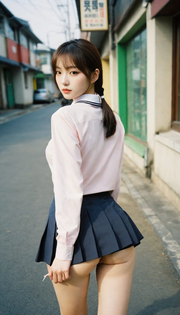 Tags: 21872187, SDXL
{"3": {"inputs": {"seed": 699012410424086, "steps": 64, "cfg": 6.99, "sampler_name": "dpmpp_2m", "scheduler": "karras", "denoise": 1.0, "model": ["27", 0], "positive": ["6", 0], "negative": ["7", 0], "latent_image": ["5", 0]}, "class_type": "KSampler"}, "4": {"inputs": {"ckpt_name": "helloworldxl.safetensors"}, "class_type": "CheckpointLoaderSimple"}, "5": {"inputs": {"width": 768, "height": 1344, "batch_size": 1}, "class_type": "EmptyLatentImage"}, "6": {"inputs": {"text": "22 year old girl, (korean:1.07), (temptress:0.96), (seductive facial expression:1.12), (blush:1.03), (beautiful eyes:0.95), (slim:0.95), (sexy lips:1.11), (cute:0.95), (eyelashes:1.03), (seductive pose:0.97), (idol:1.01), (pale skin:1.13), (double eyelids:1.04), (detailed face:1.05), (perky ass:0.96), (exposed ass:1.13), (looking back:1.06), (sexy ass:1.13), (thigh gap:1.01), (school uniform:1.11), choker, busy street, (RAW:1.04), (candid cinema:1.08), (textured skin:1.04), (natural looking skin:1.04), (soft lighting:1.09), (skin fuzz:1.08), (detailed skin:1.08), (film:1.08), (portra:1.08)", "clip": ["27", 1]}, "class_type": "CLIPTextEncode"}, "7": {"inputs": {"text": "(low resolution:1.06), (bad hands:1.08), (worst quality:1.14), (watermark:1.06), (open mouth:1.08), (distorted:1.05), (twisted:1.14)", "clip": ["27", 1]}, "class_type": "CLIPTextEncode"}, "8": {"inputs": {"samples": ["3", 0], "vae": ["4", 2]}, "class_type": "VAEDecode"}, "25": {"inputs": {"lora_name": "nudify_xl.safetensors", "strength_model": 0.06, "strength_clip": 0.1, "model": ["4", 0], "clip": ["4", 1]}, "class_type": "LoraLoader"}, "26": {"inputs": {"lora_name": "shirtlift_SDXL_v2.safetensors", "strength_model": 0.06, "strength_clip": 0.0, "model": ["25", 0], "clip": ["25", 1]}, "class_type": "LoraLoader"}, "27": {"inputs": {"lora_name": "PerfectEyesXL.safetensors", "strength_model": 0.08, "strength_clip": 0.09, "model": ["26", 0], "clip": ["26", 1]}, "class_type": "LoraLoader"}, "30": {"inputs": {"model_name": "4x_NMKD-Superscale-SP_178000_G.pth"}, "class_type": "UpscaleModelLoader"}, "31": {"inputs": {"upscale_model": ["30", 0], "image": ["8", 0]}, "class_type": "ImageUpscaleWithModel"}, "32": {"inputs": {"upscale_method": "lanczos", "scale_by": 0.5, "image": ["31", 0]}, "class_type": "ImageScaleBy"}, "33": {"inputs": {"pixels": ["32", 0], "vae": ["4", 2]}, "class_type": "VAEEncode"}, "34": {"inputs": {"seed": 699012410424086, "steps": 64, "cfg": 6.99, "sampler_name": "dpmpp_2m", "scheduler": "karras", "denoise": 0.3, "model": ["27", 0], "positive": ["6", 0], "negative": ["7", 0], "latent_image": ["33", 0]}, "class_type": "KSampler"}, "36": {"inputs": {"samples": ["34", 0], "vae": ["4", 2]}, "class_type": "VAEDecode"}, "39": {"inputs": {"filename_prefix": "comfyapi-1725382197903", "images": ["36", 0]}, "class_type": "SaveImage"}}