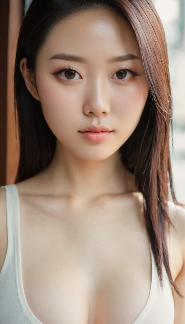 Tags: 21872187, SDXL
{"3": {"inputs": {"seed": 608864809099008, "steps": 64, "cfg": 5.12, "sampler_name": "dpmpp_2m", "scheduler": "karras", "denoise": 1.0, "model": ["27", 0], "positive": ["6", 0], "negative": ["7", 0], "latent_image": ["5", 0]}, "class_type": "KSampler"}, "4": {"inputs": {"ckpt_name": "juggernautxl.safetensors"}, "class_type": "CheckpointLoaderSimple"}, "5": {"inputs": {"width": 768, "height": 1344, "batch_size": 1}, "class_type": "EmptyLatentImage"}, "6": {"inputs": {"text": "27 year old girl, (chinese:1.11), (taiwanese:1.05), (pale skin:1.02), (seductive pose:1.08), (temptress:1.12), (seductive facial expression:1.04), (idol:1.09), (slim:1.02), (sexy lips:1.14), (detailed face:1.09), (double eyelids:1.05), (cute:1.06), (beautiful eyes:1.14), (blush:1.08), (eyelashes:0.99), (in a seductive pose:0.98), (large perky breasts:0.98), (cleavage:1.06), (thigh gap:1.14), (white tanktop:1.12), busy street, (film:1.08), (portra:1.04), (natural looking skin:1.07), (soft lighting:1.01), (detailed skin:1.06), (skin fuzz:1.03), (candid cinema:1.08), (textured skin:1.02), (RAW:1.05)", "clip": ["27", 1]}, "class_type": "CLIPTextEncode"}, "7": {"inputs": {"text": "(low resolution:1.05), (worst quality:1.07), (open mouth:1.09), (distorted:1.08), (bad hands:1.08), (watermark:1.10), (twisted:1.08)", "clip": ["27", 1]}, "class_type": "CLIPTextEncode"}, "8": {"inputs": {"samples": ["3", 0], "vae": ["4", 2]}, "class_type": "VAEDecode"}, "25": {"inputs": {"lora_name": "nudify_xl.safetensors", "strength_model": 0.09, "strength_clip": 0.0, "model": ["4", 0], "clip": ["4", 1]}, "class_type": "LoraLoader"}, "26": {"inputs": {"lora_name": "shirtlift_SDXL_v2.safetensors", "strength_model": 0.05, "strength_clip": 0.14, "model": ["25", 0], "clip": ["25", 1]}, "class_type": "LoraLoader"}, "27": {"inputs": {"lora_name": "PerfectEyesXL.safetensors", "strength_model": 0.0, "strength_clip": 0.14, "model": ["26", 0], "clip": ["26", 1]}, "class_type": "LoraLoader"}, "30": {"inputs": {"model_name": "4x_NMKD-Superscale-SP_178000_G.pth"}, "class_type": "UpscaleModelLoader"}, "31": {"inputs": {"upscale_model": ["30", 0], "image": ["8", 0]}, "class_type": "ImageUpscaleWithModel"}, "32": {"inputs": {"upscale_method": "lanczos", "scale_by": 0.5, "image": ["31", 0]}, "class_type": "ImageScaleBy"}, "33": {"inputs": {"pixels": ["32", 0], "vae": ["4", 2]}, "class_type": "VAEEncode"}, "34": {"inputs": {"seed": 608864809099008, "steps": 64, "cfg": 5.12, "sampler_name": "dpmpp_2m", "scheduler": "karras", "denoise": 0.3, "model": ["27", 0], "positive": ["6", 0], "negative": ["7", 0], "latent_image": ["33", 0]}, "class_type": "KSampler"}, "36": {"inputs": {"samples": ["34", 0], "vae": ["4", 2]}, "class_type": "VAEDecode"}, "39": {"inputs": {"filename_prefix": "comfyapi-1725131565876", "images": ["36", 0]}, "class_type": "SaveImage"}}