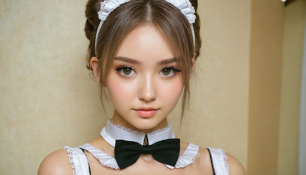 Tags: 21872187, SDXL
{"3": {"inputs": {"seed": 602894582239053, "steps": 32, "cfg": 5.05, "sampler_name": "dpmpp_2m", "scheduler": "karras", "denoise": 1.0, "model": ["27", 0], "positive": ["6", 0], "negative": ["7", 0], "latent_image": ["5", 0]}, "class_type": "KSampler"}, "4": {"inputs": {"ckpt_name": "juggernautxl.safetensors"}, "class_type": "CheckpointLoaderSimple"}, "5": {"inputs": {"width": 1344, "height": 768, "batch_size": 1}, "class_type": "EmptyLatentImage"}, "6": {"inputs": {"text": "18 year old girl, (ukrainian:0.99), (eyelashes:1.14), (idol:1.11), (seductive pose:0.96), (beautiful eyes:1.09), (sexy lips:1.01), (double eyelids:0.97), (temptress:0.99), (seductive facial expression:1.08), (blush:1.04), (cute:1.04), (slim:0.97), (detailed face:0.95), (in a seductive pose:1.11), (large perky breasts:0.96), (cleavage:1.06), (thigh gap:1.09), in a (skimpy maid costume:0.97) working at a maid cafe, choker, bowtie, headband, pleated skirt, (skin fuzz:1.03), (portra:1.02), (film:1.03), (detailed skin:1.00), (textured skin:1.09), (RAW:1.07), (candid cinema:1.04), (natural looking skin:1.03), (soft lighting:1.00)", "clip": ["27", 1]}, "class_type": "CLIPTextEncode"}, "7": {"inputs": {"text": "(bad hands:1.13), (watermark:1.12), (worst quality:1.09), (twisted:1.12), (open mouth:1.14), (low resolution:1.10), (distorted:1.09)", "clip": ["27", 1]}, "class_type": "CLIPTextEncode"}, "8": {"inputs": {"samples": ["3", 0], "vae": ["4", 2]}, "class_type": "VAEDecode"}, "25": {"inputs": {"lora_name": "nudify_xl.safetensors", "strength_model": 0.2, "strength_clip": 0.23, "model": ["4", 0], "clip": ["4", 1]}, "class_type": "LoraLoader"}, "26": {"inputs": {"lora_name": "shirtlift_SDXL_v2.safetensors", "strength_model": 0.13, "strength_clip": 0.04, "model": ["25", 0], "clip": ["25", 1]}, "class_type": "LoraLoader"}, "27": {"inputs": {"lora_name": "PerfectEyesXL.safetensors", "strength_model": 0.16, "strength_clip": 0.04, "model": ["26", 0], "clip": ["26", 1]}, "class_type": "LoraLoader"}, "30": {"inputs": {"model_name": "4x_NMKD-Superscale-SP_178000_G.pth"}, "class_type": "UpscaleModelLoader"}, "31": {"inputs": {"upscale_model": ["30", 0], "image": ["8", 0]}, "class_type": "ImageUpscaleWithModel"}, "32": {"inputs": {"upscale_method": "lanczos", "scale_by": 0.5, "image": ["31", 0]}, "class_type": "ImageScaleBy"}, "33": {"inputs": {"pixels": ["32", 0], "vae": ["4", 2]}, "class_type": "VAEEncode"}, "34": {"inputs": {"seed": 602894582239053, "steps": 32, "cfg": 5.05, "sampler_name": "dpmpp_2m", "scheduler": "karras", "denoise": 0.3, "model": ["27", 0], "positive": ["6", 0], "negative": ["7", 0], "latent_image": ["33", 0]}, "class_type": "KSampler"}, "36": {"inputs": {"samples": ["34", 0], "vae": ["4", 2]}, "class_type": "VAEDecode"}, "39": {"inputs": {"filename_prefix": "comfyapi-1731633921508", "images": ["36", 0]}, "class_type": "SaveImage"}}