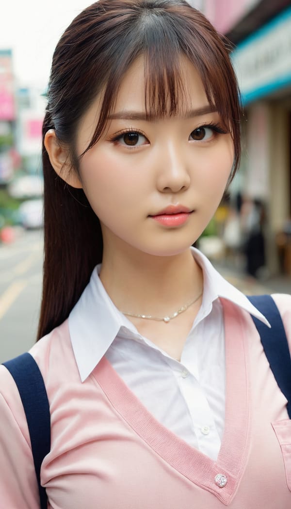 Tags: 21872187, SDXL
{"3": {"inputs": {"seed": 533877609120893, "steps": 32, "cfg": 6.16, "sampler_name": "dpmpp_2m", "scheduler": "karras", "denoise": 1.0, "model": ["27", 0], "positive": ["6", 0], "negative": ["7", 0], "latent_image": ["5", 0]}, "class_type": "KSampler"}, "4": {"inputs": {"ckpt_name": "juggernautxl.safetensors"}, "class_type": "CheckpointLoaderSimple"}, "5": {"inputs": {"width": 768, "height": 1344, "batch_size": 1}, "class_type": "EmptyLatentImage"}, "6": {"inputs": {"text": "26 year old girl, (taiwanese:1.05), (temptress:1.00), (blush:1.07), (seductive pose:1.06), (slim:1.10), (sexy lips:1.06), (cute:1.01), (pale skin:1.11), (beautiful eyes:1.00), (eyelashes:0.99), (double eyelids:1.11), (seductive facial expression:1.14), (idol:1.09), (detailed face:1.07), (in a seductive pose:1.01), (large perky breasts:1.08), (cleavage:0.97), (thigh gap:1.02), (school uniform:1.12), choker, busy street, (textured skin:1.07), (film:1.04), (detailed skin:1.07), (portra:1.01), (natural looking skin:1.02), (soft lighting:1.07), (RAW:1.03), (candid cinema:1.05)", "clip": ["27", 1]}, "class_type": "CLIPTextEncode"}, "7": {"inputs": {"text": "(open mouth:1.09), (twisted:1.07), (bad hands:1.09), (distorted:1.07), (worst quality:1.14), (low resolution:1.05), (watermark:1.08)", "clip": ["27", 1]}, "class_type": "CLIPTextEncode"}, "8": {"inputs": {"samples": ["3", 0], "vae": ["4", 2]}, "class_type": "VAEDecode"}, "25": {"inputs": {"lora_name": "nudify_xl.safetensors", "strength_model": 0.14, "strength_clip": 0.3, "model": ["4", 0], "clip": ["4", 1]}, "class_type": "LoraLoader"}, "26": {"inputs": {"lora_name": "shirtlift_SDXL_v2.safetensors", "strength_model": 0.13, "strength_clip": 0.11, "model": ["25", 0], "clip": ["25", 1]}, "class_type": "LoraLoader"}, "27": {"inputs": {"lora_name": "PerfectEyesXL.safetensors", "strength_model": 0.18, "strength_clip": 0.16, "model": ["26", 0], "clip": ["26", 1]}, "class_type": "LoraLoader"}, "30": {"inputs": {"model_name": "4x_NMKD-Superscale-SP_178000_G.pth"}, "class_type": "UpscaleModelLoader"}, "31": {"inputs": {"upscale_model": ["30", 0], "image": ["8", 0]}, "class_type": "ImageUpscaleWithModel"}, "32": {"inputs": {"upscale_method": "lanczos", "scale_by": 0.5, "image": ["31", 0]}, "class_type": "ImageScaleBy"}, "33": {"inputs": {"pixels": ["32", 0], "vae": ["4", 2]}, "class_type": "VAEEncode"}, "34": {"inputs": {"seed": 533877609120893, "steps": 32, "cfg": 6.16, "sampler_name": "dpmpp_2m", "scheduler": "karras", "denoise": 0.3, "model": ["27", 0], "positive": ["6", 0], "negative": ["7", 0], "latent_image": ["33", 0]}, "class_type": "KSampler"}, "36": {"inputs": {"samples": ["34", 0], "vae": ["4", 2]}, "class_type": "VAEDecode"}, "39": {"inputs": {"filename_prefix": "comfyapi-1716149133837", "images": ["36", 0]}, "class_type": "SaveImage"}}