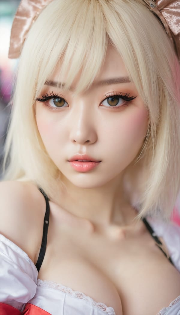 Tags: 21872187, SDXL
{"3": {"inputs": {"seed": 311948728286679, "steps": 32, "cfg": 5.51, "sampler_name": "dpmpp_2m", "scheduler": "karras", "denoise": 1.0, "model": ["27", 0], "positive": ["6", 0], "negative": ["7", 0], "latent_image": ["5", 0]}, "class_type": "KSampler"}, "4": {"inputs": {"ckpt_name": "juggernautxl.safetensors"}, "class_type": "CheckpointLoaderSimple"}, "5": {"inputs": {"width": 768, "height": 1344, "batch_size": 1}, "class_type": "EmptyLatentImage"}, "6": {"inputs": {"text": "23 year old girl, (korean:1.05), (russian:1.01), (eyelashes:1.00), (pale skin:0.98), (sexy lips:1.11), (idol:0.95), (blush:0.98), (detailed face:1.14), (slim:0.99), (cute:1.07), (beautiful eyes:1.14), (seductive pose:1.08), (in a seductive pose:1.07), (large perky breasts:1.01), (cleavage:0.95), (thigh gap:1.07), (in a cosplay:1.11) at comiket posing for camera, (textured skin:1.06), (skin fuzz:1.06), (RAW:1.00), (natural looking skin:1.03), (portra:1.06), (film:1.08), (candid cinema:1.04), (soft lighting:1.09), (detailed skin:1.08)", "clip": ["27", 1]}, "class_type": "CLIPTextEncode"}, "7": {"inputs": {"text": "(low resolution:1.11), (twisted:1.05), (watermark:1.10), (open mouth:1.08), (bad hands:1.11), (worst quality:1.06)", "clip": ["27", 1]}, "class_type": "CLIPTextEncode"}, "8": {"inputs": {"samples": ["3", 0], "vae": ["4", 2]}, "class_type": "VAEDecode"}, "25": {"inputs": {"lora_name": "nudify_xl.safetensors", "strength_model": 0.27, "strength_clip": 0.32, "model": ["4", 0], "clip": ["4", 1]}, "class_type": "LoraLoader"}, "26": {"inputs": {"lora_name": "shirtlift_SDXL_v2.safetensors", "strength_model": 0.01, "strength_clip": 0.19, "model": ["25", 0], "clip": ["25", 1]}, "class_type": "LoraLoader"}, "27": {"inputs": {"lora_name": "PerfectEyesXL.safetensors", "strength_model": 0.08, "strength_clip": 0.03, "model": ["26", 0], "clip": ["26", 1]}, "class_type": "LoraLoader"}, "30": {"inputs": {"model_name": "4x_NMKD-Superscale-SP_178000_G.pth"}, "class_type": "UpscaleModelLoader"}, "31": {"inputs": {"upscale_model": ["30", 0], "image": ["8", 0]}, "class_type": "ImageUpscaleWithModel"}, "32": {"inputs": {"upscale_method": "lanczos", "scale_by": 0.5, "image": ["31", 0]}, "class_type": "ImageScaleBy"}, "33": {"inputs": {"pixels": ["32", 0], "vae": ["4", 2]}, "class_type": "VAEEncode"}, "34": {"inputs": {"seed": 311948728286679, "steps": 32, "cfg": 5.51, "sampler_name": "dpmpp_2m", "scheduler": "karras", "denoise": 0.3, "model": ["27", 0], "positive": ["6", 0], "negative": ["7", 0], "latent_image": ["33", 0]}, "class_type": "KSampler"}, "36": {"inputs": {"samples": ["34", 0], "vae": ["4", 2]}, "class_type": "VAEDecode"}, "39": {"inputs": {"filename_prefix": "comfyapi-1713583584980", "images": ["36", 0]}, "class_type": "SaveImage"}}