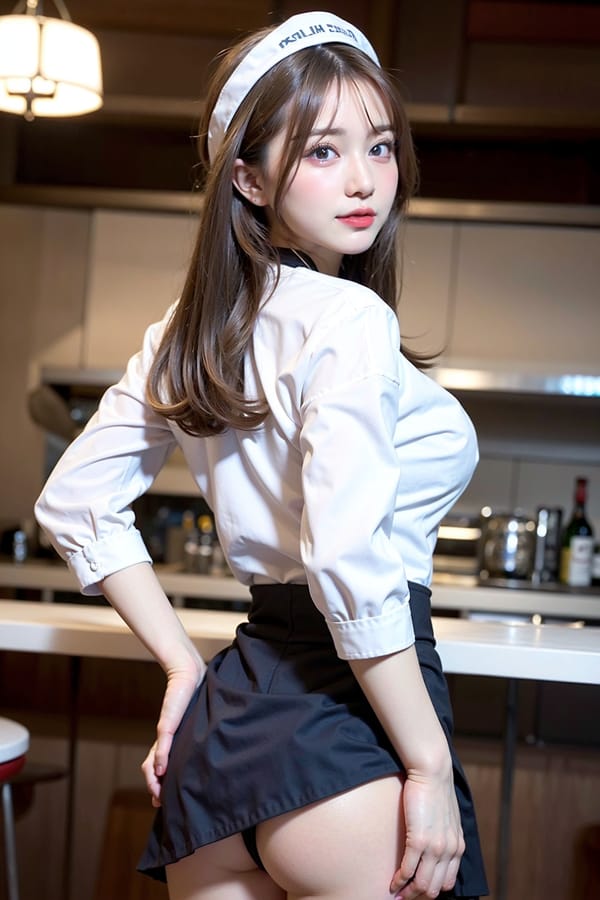 Tags: 21872187
<lora:mix4:0.44>, <lora:JapaneseDollLikeness_v15:0.67>, <lora:YaeMiko_Test:0.31>, (ukrainian:0.96), (waitress wearing uniform:1.17), restaurant, (perky ass:1.17), (exposed ass:1.17), (looking back:1.19), <lora:Addams:0.24>, extremely detailed eyes, extremely detailed face, cute, (photorealistic:0.96), sexy lips, double eyelids, eyelashes, pale skin, perky breasts, textured skin, (thigh gap:0.98), delicate and beautiful girl, (stunningly attractive:1.15)
Negative prompt: drawings, paintings, anime, ugly, (worst quality:2.23)
Steps: 48, Sampler: DPM++ 2M Karras, CFG scale: 7.04, Seed: 1711284217, Size: 512x768, Model hash: fc2511737a, Model: chilloutmix_NiPrunedFp32Fix, Seed resize from: -1x-1, Denoising strength: 0.4, Version: v1.2.1, Hires upscale: 2.5, Hires steps: 16, Hires upscaler: ESRGAN_4x