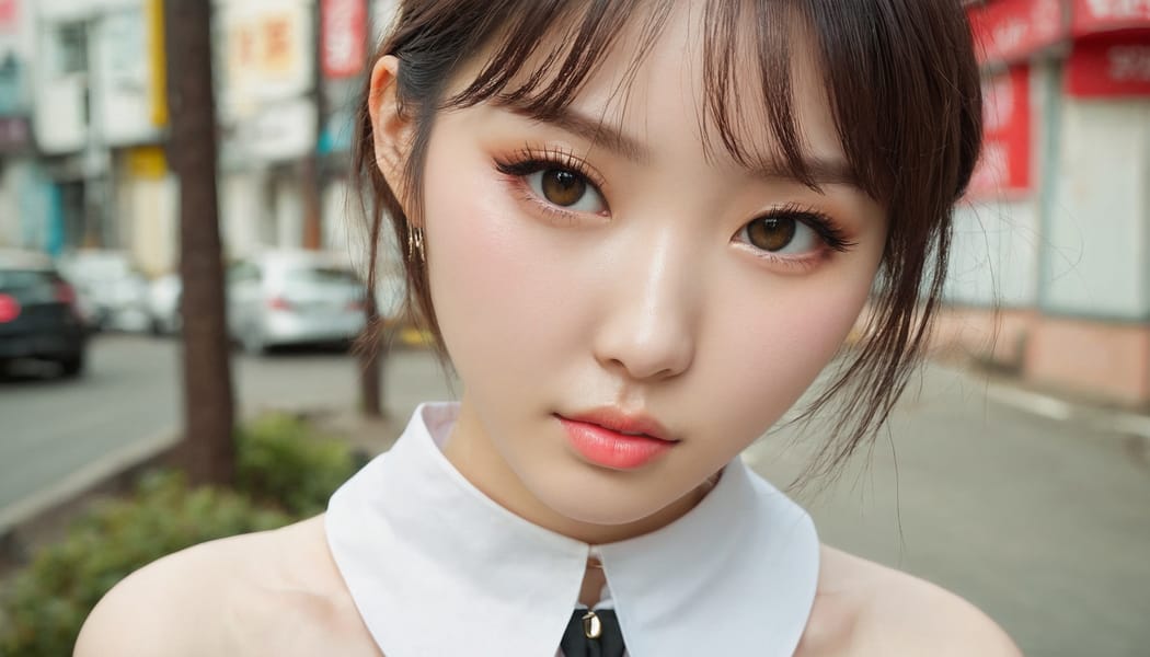 Tags: 21872187, SDXL
{"3": {"inputs": {"seed": 677889486140062, "steps": 32, "cfg": 5.59, "sampler_name": "dpmpp_2m", "scheduler": "karras", "denoise": 1.0, "model": ["27", 0], "positive": ["6", 0], "negative": ["7", 0], "latent_image": ["5", 0]}, "class_type": "KSampler"}, "4": {"inputs": {"ckpt_name": "juggernautxl.safetensors"}, "class_type": "CheckpointLoaderSimple"}, "5": {"inputs": {"width": 1344, "height": 768, "batch_size": 1}, "class_type": "EmptyLatentImage"}, "6": {"inputs": {"text": "19 year old girl, (korean:1.11), (ukrainian:1.12), (japanese:1.00), (beautiful eyes:0.99), (blush:0.98), (cute:1.08), (idol:1.06), (temptress:1.06), (slim:1.07), (eyelashes:1.04), (pale skin:1.03), (detailed face:1.02), (seductive facial expression:1.01), (seductive pose:0.95), (sexy lips:1.03), (double eyelids:1.10), (in a seductive pose:1.12), (large perky breasts:1.04), (cleavage:1.02), (thigh gap:0.99), (school uniform:0.96), choker, busy street, (natural looking skin:1.06), (portra:1.04), (skin fuzz:1.02), (candid cinema:1.03), (textured skin:1.03), (soft lighting:1.00), (film:1.06), (RAW:1.00), (detailed skin:1.02)", "clip": ["27", 1]}, "class_type": "CLIPTextEncode"}, "7": {"inputs": {"text": "(watermark:1.13), (low resolution:1.11), (worst quality:1.14), (twisted:1.08), (open mouth:1.08), (bad hands:1.11), (distorted:1.06)", "clip": ["27", 1]}, "class_type": "CLIPTextEncode"}, "8": {"inputs": {"samples": ["3", 0], "vae": ["4", 2]}, "class_type": "VAEDecode"}, "25": {"inputs": {"lora_name": "nudify_xl.safetensors", "strength_model": 0.31, "strength_clip": 0.31, "model": ["4", 0], "clip": ["4", 1]}, "class_type": "LoraLoader"}, "26": {"inputs": {"lora_name": "shirtlift_SDXL_v2.safetensors", "strength_model": 0.08, "strength_clip": 0.04, "model": ["25", 0], "clip": ["25", 1]}, "class_type": "LoraLoader"}, "27": {"inputs": {"lora_name": "PerfectEyesXL.safetensors", "strength_model": 0.13, "strength_clip": 0.03, "model": ["26", 0], "clip": ["26", 1]}, "class_type": "LoraLoader"}, "30": {"inputs": {"model_name": "4x_NMKD-Superscale-SP_178000_G.pth"}, "class_type": "UpscaleModelLoader"}, "31": {"inputs": {"upscale_model": ["30", 0], "image": ["8", 0]}, "class_type": "ImageUpscaleWithModel"}, "32": {"inputs": {"upscale_method": "lanczos", "scale_by": 0.5, "image": ["31", 0]}, "class_type": "ImageScaleBy"}, "33": {"inputs": {"pixels": ["32", 0], "vae": ["4", 2]}, "class_type": "VAEEncode"}, "34": {"inputs": {"seed": 677889486140062, "steps": 32, "cfg": 5.59, "sampler_name": "dpmpp_2m", "scheduler": "karras", "denoise": 0.3, "model": ["27", 0], "positive": ["6", 0], "negative": ["7", 0], "latent_image": ["33", 0]}, "class_type": "KSampler"}, "36": {"inputs": {"samples": ["34", 0], "vae": ["4", 2]}, "class_type": "VAEDecode"}, "39": {"inputs": {"filename_prefix": "comfyapi-1714796638035", "images": ["36", 0]}, "class_type": "SaveImage"}}