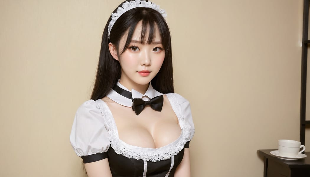 Tags: 21872187, SDXL
{"3": {"inputs": {"seed": 772968662978552, "steps": 32, "cfg": 5.12, "sampler_name": "dpmpp_2m", "scheduler": "karras", "denoise": 1.0, "model": ["27", 0], "positive": ["6", 0], "negative": ["7", 0], "latent_image": ["5", 0]}, "class_type": "KSampler"}, "4": {"inputs": {"ckpt_name": "juggernautxl.safetensors"}, "class_type": "CheckpointLoaderSimple"}, "5": {"inputs": {"width": 1344, "height": 768, "batch_size": 1}, "class_type": "EmptyLatentImage"}, "6": {"inputs": {"text": "22 year old girl, (korean:1.00), (pale skin:1.01), (blush:1.02), (temptress:1.10), (beautiful eyes:1.12), (sexy lips:1.03), (eyelashes:1.02), (cute:1.05), (slim:1.06), (detailed face:1.13), (seductive pose:0.96), (seductive facial expression:1.00), (idol:1.04), (double eyelids:1.04), (perky ass:1.00), (exposed ass:0.97), (looking back:1.11), (sexy ass:1.02), (thigh gap:1.10), in a (skimpy maid costume:1.05) working at a maid cafe, choker, bowtie, headband, pleated skirt, (soft lighting:1.09), (film:1.09), (textured skin:1.07), (portra:1.03), (detailed skin:1.00), (skin fuzz:1.03), (RAW:1.02), (natural looking skin:1.00), (candid cinema:1.03)", "clip": ["27", 1]}, "class_type": "CLIPTextEncode"}, "7": {"inputs": {"text": "(twisted:1.12), (bad hands:1.10), (distorted:1.14), (watermark:1.11), (worst quality:1.05), (low resolution:1.07), (open mouth:1.11)", "clip": ["27", 1]}, "class_type": "CLIPTextEncode"}, "8": {"inputs": {"samples": ["3", 0], "vae": ["4", 2]}, "class_type": "VAEDecode"}, "25": {"inputs": {"lora_name": "nudify_xl.safetensors", "strength_model": 0.06, "strength_clip": 0.21, "model": ["4", 0], "clip": ["4", 1]}, "class_type": "LoraLoader"}, "26": {"inputs": {"lora_name": "shirtlift_SDXL_v2.safetensors", "strength_model": 0.17, "strength_clip": 0.11, "model": ["25", 0], "clip": ["25", 1]}, "class_type": "LoraLoader"}, "27": {"inputs": {"lora_name": "PerfectEyesXL.safetensors", "strength_model": 0.19, "strength_clip": 0.16, "model": ["26", 0], "clip": ["26", 1]}, "class_type": "LoraLoader"}, "30": {"inputs": {"model_name": "4x_NMKD-Superscale-SP_178000_G.pth"}, "class_type": "UpscaleModelLoader"}, "31": {"inputs": {"upscale_model": ["30", 0], "image": ["8", 0]}, "class_type": "ImageUpscaleWithModel"}, "32": {"inputs": {"upscale_method": "lanczos", "scale_by": 0.5, "image": ["31", 0]}, "class_type": "ImageScaleBy"}, "33": {"inputs": {"pixels": ["32", 0], "vae": ["4", 2]}, "class_type": "VAEEncode"}, "34": {"inputs": {"seed": 772968662978552, "steps": 32, "cfg": 5.12, "sampler_name": "dpmpp_2m", "scheduler": "karras", "denoise": 0.3, "model": ["27", 0], "positive": ["6", 0], "negative": ["7", 0], "latent_image": ["33", 0]}, "class_type": "KSampler"}, "36": {"inputs": {"samples": ["34", 0], "vae": ["4", 2]}, "class_type": "VAEDecode"}, "39": {"inputs": {"filename_prefix": "comfyapi-1713683078440", "images": ["36", 0]}, "class_type": "SaveImage"}}