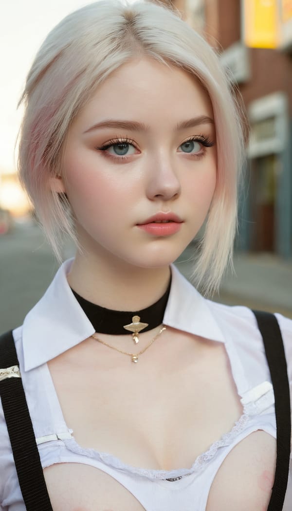 Tags: 21872187, SDXL
{"3": {"inputs": {"seed": 513306332042304, "steps": 32, "cfg": 6.5, "sampler_name": "dpmpp_2m", "scheduler": "karras", "denoise": 1.0, "model": ["27", 0], "positive": ["6", 0], "negative": ["7", 0], "latent_image": ["5", 0]}, "class_type": "KSampler"}, "4": {"inputs": {"ckpt_name": "juggernautxl.safetensors"}, "class_type": "CheckpointLoaderSimple"}, "5": {"inputs": {"width": 768, "height": 1344, "batch_size": 1}, "class_type": "EmptyLatentImage"}, "6": {"inputs": {"text": "18 year old girl, (pale skin:1.06), (beautiful eyes:1.05), (eyelashes:1.03), (blush:0.98), (idol:1.02), (double eyelids:1.00), (temptress:1.04), (seductive facial expression:1.06), (detailed face:0.97), (sexy lips:1.09), (slim:1.01), (seductive pose:1.08), (in a seductive pose:0.96), (large perky breasts:1.08), (cleavage:1.12), (thigh gap:1.13), (school uniform:0.98), choker, busy street, (skin fuzz:1.01), (candid cinema:1.06), (RAW:1.01), (film:1.00), (textured skin:1.01), (portra:1.06), (natural looking skin:1.01), (soft lighting:1.07), (detailed skin:1.09)", "clip": ["27", 1]}, "class_type": "CLIPTextEncode"}, "7": {"inputs": {"text": "(bad hands:1.13), (low resolution:1.09), (open mouth:1.11), (distorted:1.13), (watermark:1.11), (twisted:1.13), (worst quality:1.14)", "clip": ["27", 1]}, "class_type": "CLIPTextEncode"}, "8": {"inputs": {"samples": ["3", 0], "vae": ["4", 2]}, "class_type": "VAEDecode"}, "25": {"inputs": {"lora_name": "nudify_xl.safetensors", "strength_model": 0.11, "strength_clip": 0.29, "model": ["4", 0], "clip": ["4", 1]}, "class_type": "LoraLoader"}, "26": {"inputs": {"lora_name": "shirtlift_SDXL_v2.safetensors", "strength_model": 0.0, "strength_clip": 0.06, "model": ["25", 0], "clip": ["25", 1]}, "class_type": "LoraLoader"}, "27": {"inputs": {"lora_name": "PerfectEyesXL.safetensors", "strength_model": 0.15, "strength_clip": 0.18, "model": ["26", 0], "clip": ["26", 1]}, "class_type": "LoraLoader"}, "30": {"inputs": {"model_name": "4x_NMKD-Superscale-SP_178000_G.pth"}, "class_type": "UpscaleModelLoader"}, "31": {"inputs": {"upscale_model": ["30", 0], "image": ["8", 0]}, "class_type": "ImageUpscaleWithModel"}, "32": {"inputs": {"upscale_method": "lanczos", "scale_by": 0.5, "image": ["31", 0]}, "class_type": "ImageScaleBy"}, "33": {"inputs": {"pixels": ["32", 0], "vae": ["4", 2]}, "class_type": "VAEEncode"}, "34": {"inputs": {"seed": 513306332042304, "steps": 32, "cfg": 6.5, "sampler_name": "dpmpp_2m", "scheduler": "karras", "denoise": 0.3, "model": ["27", 0], "positive": ["6", 0], "negative": ["7", 0], "latent_image": ["33", 0]}, "class_type": "KSampler"}, "36": {"inputs": {"samples": ["34", 0], "vae": ["4", 2]}, "class_type": "VAEDecode"}, "39": {"inputs": {"filename_prefix": "comfyapi-1713932726536", "images": ["36", 0]}, "class_type": "SaveImage"}}