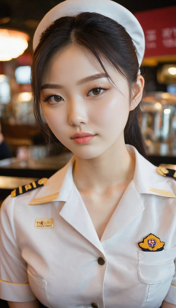 Tags: 21872187, SDXL
{"3": {"inputs": {"seed": 806426582805310, "steps": 64, "cfg": 6.06, "sampler_name": "dpmpp_2m", "scheduler": "karras", "denoise": 1.0, "model": ["27", 0], "positive": ["6", 0], "negative": ["7", 0], "latent_image": ["5", 0]}, "class_type": "KSampler"}, "4": {"inputs": {"ckpt_name": "juggernautxl.safetensors"}, "class_type": "CheckpointLoaderSimple"}, "5": {"inputs": {"width": 768, "height": 1344, "batch_size": 1}, "class_type": "EmptyLatentImage"}, "6": {"inputs": {"text": "18 year old girl, (korean:1.11), (ukrainian:1.11), (slim:1.00), (double eyelids:1.03), (pale skin:0.98), (seductive pose:1.05), (eyelashes:1.11), (sexy lips:1.13), (detailed face:1.09), (temptress:0.99), (idol:1.12), (beautiful eyes:0.97), (blush:0.96), (cute:0.98), (seductive facial expression:0.95), (perky ass:1.10), (exposed ass:1.05), (looking back:0.96), (sexy ass:1.07), (thigh gap:1.09), (a waitress in uniform:1.11) working at a restaurant, (textured skin:1.00), (candid cinema:1.04), (skin fuzz:1.01), (portra:1.02), (natural looking skin:1.03), (RAW:1.07), (film:1.00), (soft lighting:1.05), (detailed skin:1.08)", "clip": ["27", 1]}, "class_type": "CLIPTextEncode"}, "7": {"inputs": {"text": "(open mouth:1.05), (low resolution:1.14), (worst quality:1.10), (distorted:1.05), (watermark:1.10), (twisted:1.06), (bad hands:1.05)", "clip": ["27", 1]}, "class_type": "CLIPTextEncode"}, "8": {"inputs": {"samples": ["3", 0], "vae": ["4", 2]}, "class_type": "VAEDecode"}, "25": {"inputs": {"lora_name": "nudify_xl.safetensors", "strength_model": 0.02, "strength_clip": 0.3, "model": ["4", 0], "clip": ["4", 1]}, "class_type": "LoraLoader"}, "26": {"inputs": {"lora_name": "shirtlift_SDXL_v2.safetensors", "strength_model": 0.05, "strength_clip": 0.12, "model": ["25", 0], "clip": ["25", 1]}, "class_type": "LoraLoader"}, "27": {"inputs": {"lora_name": "PerfectEyesXL.safetensors", "strength_model": 0.0, "strength_clip": 0.17, "model": ["26", 0], "clip": ["26", 1]}, "class_type": "LoraLoader"}, "30": {"inputs": {"model_name": "4x_NMKD-Superscale-SP_178000_G.pth"}, "class_type": "UpscaleModelLoader"}, "31": {"inputs": {"upscale_model": ["30", 0], "image": ["8", 0]}, "class_type": "ImageUpscaleWithModel"}, "32": {"inputs": {"upscale_method": "lanczos", "scale_by": 0.5, "image": ["31", 0]}, "class_type": "ImageScaleBy"}, "33": {"inputs": {"pixels": ["32", 0], "vae": ["4", 2]}, "class_type": "VAEEncode"}, "34": {"inputs": {"seed": 806426582805310, "steps": 64, "cfg": 6.06, "sampler_name": "dpmpp_2m", "scheduler": "karras", "denoise": 0.3, "model": ["27", 0], "positive": ["6", 0], "negative": ["7", 0], "latent_image": ["33", 0]}, "class_type": "KSampler"}, "36": {"inputs": {"samples": ["34", 0], "vae": ["4", 2]}, "class_type": "VAEDecode"}, "39": {"inputs": {"filename_prefix": "comfyapi-1735787335376", "images": ["36", 0]}, "class_type": "SaveImage"}}