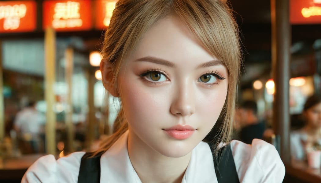 Tags: 21872187, SDXL
{"3": {"inputs": {"seed": 299806809449545, "steps": 64, "cfg": 5.43, "sampler_name": "dpmpp_2m", "scheduler": "karras", "denoise": 1.0, "model": ["27", 0], "positive": ["6", 0], "negative": ["7", 0], "latent_image": ["5", 0]}, "class_type": "KSampler"}, "4": {"inputs": {"ckpt_name": "juggernautxl.safetensors"}, "class_type": "CheckpointLoaderSimple"}, "5": {"inputs": {"width": 1344, "height": 768, "batch_size": 1}, "class_type": "EmptyLatentImage"}, "6": {"inputs": {"text": "20 year old girl, (blush:0.96), (beautiful eyes:0.98), (double eyelids:1.02), (seductive facial expression:1.09), (seductive pose:1.09), (slim:0.95), (temptress:1.05), (pale skin:0.98), (eyelashes:0.99), (cute:1.06), (sexy lips:1.01), (idol:0.95), (perky ass:0.98), (exposed ass:0.97), (looking back:1.14), (sexy ass:0.97), (thigh gap:0.97), (a waitress in uniform:1.00) working at a restaurant, (skin fuzz:1.07), (candid cinema:1.07), (soft lighting:1.01), (natural looking skin:1.04), (portra:1.07), (RAW:1.06), (textured skin:1.02), (film:1.09), (detailed skin:1.05)", "clip": ["27", 1]}, "class_type": "CLIPTextEncode"}, "7": {"inputs": {"text": "(watermark:1.11), (worst quality:1.07), (twisted:1.08), (open mouth:1.08), (distorted:1.08), (low resolution:1.07), (bad hands:1.07)", "clip": ["27", 1]}, "class_type": "CLIPTextEncode"}, "8": {"inputs": {"samples": ["3", 0], "vae": ["4", 2]}, "class_type": "VAEDecode"}, "25": {"inputs": {"lora_name": "nudify_xl.safetensors", "strength_model": 0.14, "strength_clip": 0.1, "model": ["4", 0], "clip": ["4", 1]}, "class_type": "LoraLoader"}, "26": {"inputs": {"lora_name": "shirtlift_SDXL_v2.safetensors", "strength_model": 0.1, "strength_clip": 0.18, "model": ["25", 0], "clip": ["25", 1]}, "class_type": "LoraLoader"}, "27": {"inputs": {"lora_name": "PerfectEyesXL.safetensors", "strength_model": 0.09, "strength_clip": 0.04, "model": ["26", 0], "clip": ["26", 1]}, "class_type": "LoraLoader"}, "30": {"inputs": {"model_name": "4x_NMKD-Superscale-SP_178000_G.pth"}, "class_type": "UpscaleModelLoader"}, "31": {"inputs": {"upscale_model": ["30", 0], "image": ["8", 0]}, "class_type": "ImageUpscaleWithModel"}, "32": {"inputs": {"upscale_method": "lanczos", "scale_by": 0.5, "image": ["31", 0]}, "class_type": "ImageScaleBy"}, "33": {"inputs": {"pixels": ["32", 0], "vae": ["4", 2]}, "class_type": "VAEEncode"}, "34": {"inputs": {"seed": 299806809449545, "steps": 64, "cfg": 5.43, "sampler_name": "dpmpp_2m", "scheduler": "karras", "denoise": 0.3, "model": ["27", 0], "positive": ["6", 0], "negative": ["7", 0], "latent_image": ["33", 0]}, "class_type": "KSampler"}, "36": {"inputs": {"samples": ["34", 0], "vae": ["4", 2]}, "class_type": "VAEDecode"}, "39": {"inputs": {"filename_prefix": "comfyapi-1724555442489", "images": ["36", 0]}, "class_type": "SaveImage"}}