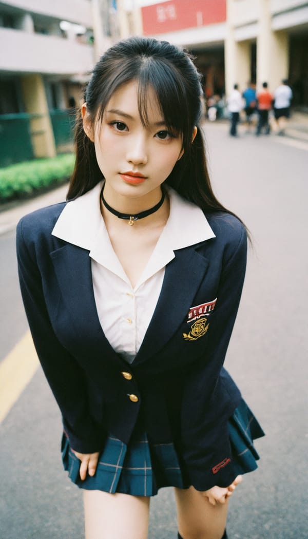 Tags: 21872187, SDXL
{"3": {"inputs": {"seed": 288995256324749, "steps": 64, "cfg": 5.36, "sampler_name": "dpmpp_2m", "scheduler": "karras", "denoise": 1.0, "model": ["27", 0], "positive": ["6", 0], "negative": ["7", 0], "latent_image": ["5", 0]}, "class_type": "KSampler"}, "4": {"inputs": {"ckpt_name": "helloworldxl.safetensors"}, "class_type": "CheckpointLoaderSimple"}, "5": {"inputs": {"width": 768, "height": 1344, "batch_size": 1}, "class_type": "EmptyLatentImage"}, "6": {"inputs": {"text": "27 year old girl, (taiwanese:1.06), (pale skin:1.05), (seductive pose:1.00), (slim:1.09), (beautiful eyes:1.09), (blush:0.95), (seductive facial expression:1.03), (temptress:1.11), (detailed face:1.07), (idol:0.98), (sexy lips:1.11), (eyelashes:1.07), (cute:1.00), (in a seductive pose:1.12), (large perky breasts:1.06), (cleavage:0.99), (thigh gap:1.07), (school uniform:1.08), choker, busy street, (candid cinema:1.09), (soft lighting:1.00), (skin fuzz:1.00), (portra:1.03), (film:1.07), (textured skin:1.02), (RAW:1.01), (natural looking skin:1.03), (detailed skin:1.08)", "clip": ["27", 1]}, "class_type": "CLIPTextEncode"}, "7": {"inputs": {"text": "(watermark:1.05), (distorted:1.07), (twisted:1.12), (worst quality:1.08), (open mouth:1.14), (bad hands:1.09), (low resolution:1.12)", "clip": ["27", 1]}, "class_type": "CLIPTextEncode"}, "8": {"inputs": {"samples": ["3", 0], "vae": ["4", 2]}, "class_type": "VAEDecode"}, "25": {"inputs": {"lora_name": "nudify_xl.safetensors", "strength_model": 0.23, "strength_clip": 0.02, "model": ["4", 0], "clip": ["4", 1]}, "class_type": "LoraLoader"}, "26": {"inputs": {"lora_name": "shirtlift_SDXL_v2.safetensors", "strength_model": 0.0, "strength_clip": 0.12, "model": ["25", 0], "clip": ["25", 1]}, "class_type": "LoraLoader"}, "27": {"inputs": {"lora_name": "PerfectEyesXL.safetensors", "strength_model": 0.18, "strength_clip": 0.01, "model": ["26", 0], "clip": ["26", 1]}, "class_type": "LoraLoader"}, "30": {"inputs": {"model_name": "4x_NMKD-Superscale-SP_178000_G.pth"}, "class_type": "UpscaleModelLoader"}, "31": {"inputs": {"upscale_model": ["30", 0], "image": ["8", 0]}, "class_type": "ImageUpscaleWithModel"}, "32": {"inputs": {"upscale_method": "lanczos", "scale_by": 0.5, "image": ["31", 0]}, "class_type": "ImageScaleBy"}, "33": {"inputs": {"pixels": ["32", 0], "vae": ["4", 2]}, "class_type": "VAEEncode"}, "34": {"inputs": {"seed": 288995256324749, "steps": 64, "cfg": 5.36, "sampler_name": "dpmpp_2m", "scheduler": "karras", "denoise": 0.3, "model": ["27", 0], "positive": ["6", 0], "negative": ["7", 0], "latent_image": ["33", 0]}, "class_type": "KSampler"}, "36": {"inputs": {"samples": ["34", 0], "vae": ["4", 2]}, "class_type": "VAEDecode"}, "39": {"inputs": {"filename_prefix": "comfyapi-1724513591269", "images": ["36", 0]}, "class_type": "SaveImage"}}