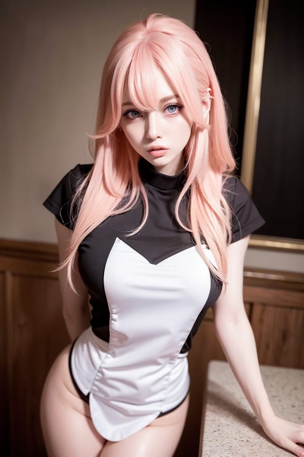 Tags: 21872187
<lora:YaeMiko_Test:0.53>, (waitress wearing uniform:1.02), restaurant, (seductive pose:1.02), extremely detailed eyes, extremely detailed face, cute, (photorealistic:1.06), double eyelids, eyelashes, pale skin, full body portrait, 4K, RAW, best quality, hyper realistic, (long slim legs:1.17), (thigh gap:1.13), blush, 1girl, (stunningly attractive:1.03), (dramatic:1.03)
Negative prompt: drawings, anime, (worst quality:2.10)
Steps: 32, Sampler: DPM++ 2M Karras, CFG scale: 6.41, Seed: 3932031760, Size: 512x768, Model hash: fc2511737a, Model: chilloutmix_NiPrunedFp32Fix, Seed resize from: -1x-1, Denoising strength: 0.4, Version: v1.2.1, Hires upscale: 2.0, Hires steps: 64, Hires upscaler: ESRGAN_4x