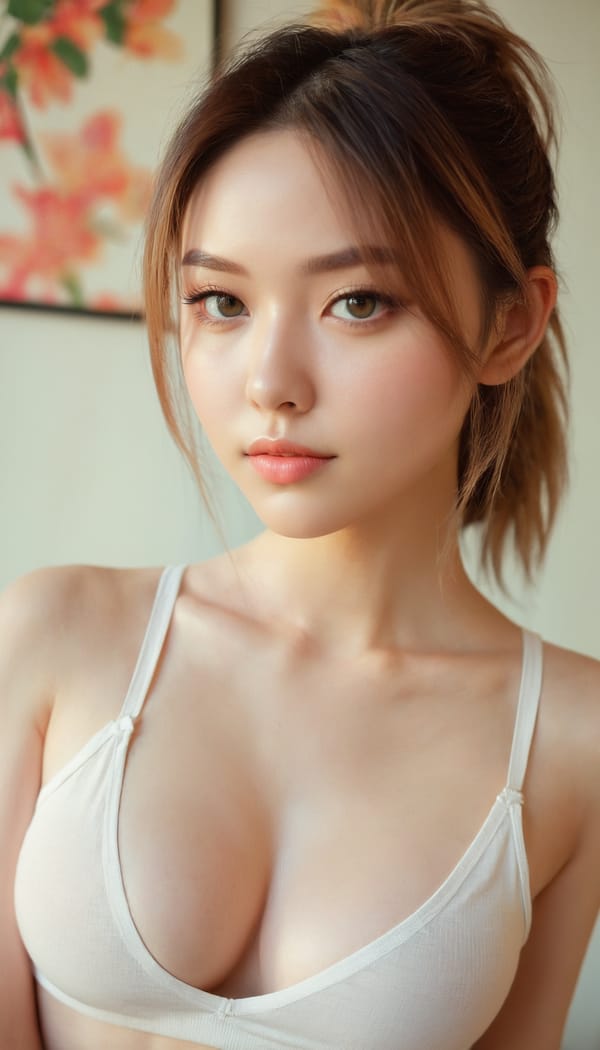 Tags: 21872187, SDXL
{"3": {"inputs": {"seed": 321287330500343, "steps": 32, "cfg": 7.36, "sampler_name": "dpmpp_2m", "scheduler": "karras", "denoise": 1.0, "model": ["27", 0], "positive": ["6", 0], "negative": ["7", 0], "latent_image": ["5", 0]}, "class_type": "KSampler"}, "4": {"inputs": {"ckpt_name": "juggernautxl.safetensors"}, "class_type": "CheckpointLoaderSimple"}, "5": {"inputs": {"width": 768, "height": 1344, "batch_size": 1}, "class_type": "EmptyLatentImage"}, "6": {"inputs": {"text": "28 year old girl, (seductive pose:1.11), (slim:0.95), (temptress:1.02), (sexy lips:1.14), (double eyelids:1.03), (idol:0.99), (blush:1.09), (seductive facial expression:0.95), (beautiful eyes:1.11), (pale skin:0.96), (in a seductive pose:1.01), (large perky breasts:1.00), (cleavage:1.03), (thigh gap:0.98), (white tanktop:1.11), busy street, (skin fuzz:1.08), (detailed skin:1.06), (candid cinema:1.08), (natural looking skin:1.01), (portra:1.07), (textured skin:1.07), (RAW:1.08), (soft lighting:1.07), (film:1.07)", "clip": ["27", 1]}, "class_type": "CLIPTextEncode"}, "7": {"inputs": {"text": "(worst quality:1.14), (open mouth:1.09), (bad hands:1.11), (distorted:1.08), (watermark:1.10), (low resolution:1.10)", "clip": ["27", 1]}, "class_type": "CLIPTextEncode"}, "8": {"inputs": {"samples": ["3", 0], "vae": ["4", 2]}, "class_type": "VAEDecode"}, "25": {"inputs": {"lora_name": "nudify_xl.safetensors", "strength_model": 0.25, "strength_clip": 0.07, "model": ["4", 0], "clip": ["4", 1]}, "class_type": "LoraLoader"}, "26": {"inputs": {"lora_name": "shirtlift_SDXL_v2.safetensors", "strength_model": 0.1, "strength_clip": 0.03, "model": ["25", 0], "clip": ["25", 1]}, "class_type": "LoraLoader"}, "27": {"inputs": {"lora_name": "PerfectEyesXL.safetensors", "strength_model": 0.11, "strength_clip": 0.17, "model": ["26", 0], "clip": ["26", 1]}, "class_type": "LoraLoader"}, "30": {"inputs": {"model_name": "4x_NMKD-Superscale-SP_178000_G.pth"}, "class_type": "UpscaleModelLoader"}, "31": {"inputs": {"upscale_model": ["30", 0], "image": ["8", 0]}, "class_type": "ImageUpscaleWithModel"}, "32": {"inputs": {"upscale_method": "lanczos", "scale_by": 0.5, "image": ["31", 0]}, "class_type": "ImageScaleBy"}, "33": {"inputs": {"pixels": ["32", 0], "vae": ["4", 2]}, "class_type": "VAEEncode"}, "34": {"inputs": {"seed": 321287330500343, "steps": 32, "cfg": 7.36, "sampler_name": "dpmpp_2m", "scheduler": "karras", "denoise": 0.3, "model": ["27", 0], "positive": ["6", 0], "negative": ["7", 0], "latent_image": ["33", 0]}, "class_type": "KSampler"}, "36": {"inputs": {"samples": ["34", 0], "vae": ["4", 2]}, "class_type": "VAEDecode"}, "39": {"inputs": {"filename_prefix": "comfyapi-1734891695545", "images": ["36", 0]}, "class_type": "SaveImage"}}