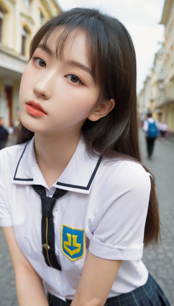 Tags: 21872187, SDXL
{"3": {"inputs": {"seed": 905764157271720, "steps": 64, "cfg": 5.71, "sampler_name": "dpmpp_2m", "scheduler": "karras", "denoise": 1.0, "model": ["27", 0], "positive": ["6", 0], "negative": ["7", 0], "latent_image": ["5", 0]}, "class_type": "KSampler"}, "4": {"inputs": {"ckpt_name": "leosamsHelloworldSDXL_helloworldSDXL32DPO.safetensors"}, "class_type": "CheckpointLoaderSimple"}, "5": {"inputs": {"width": 768, "height": 1344, "batch_size": 1}, "class_type": "EmptyLatentImage"}, "6": {"inputs": {"text": "18 year old girl, (ukrainian:1.12), (taiwanese:1.03), (beautiful eyes:1.09), (eyelashes:0.96), (double eyelids:0.97), (temptress:1.09), (seductive pose:1.09), (pale skin:1.04), (cute:1.08), (detailed face:1.00), (blush:1.06), (seductive facial expression:1.07), (idol:1.02), (sexy lips:1.08), (slim:1.12), (perky ass:1.10), (exposed ass:1.04), (looking back:1.08), (sexy ass:1.02), (thigh gap:1.04), (school uniform:1.09), choker, busy street, (soft lighting:1.06), (candid cinema:1.08), (textured skin:1.05), (skin fuzz:1.07), (natural looking skin:1.04), (RAW:1.06), (detailed skin:1.09), (film:1.09), (portra:1.09)", "clip": ["27", 1]}, "class_type": "CLIPTextEncode"}, "7": {"inputs": {"text": "(watermark:1.07), (twisted:1.05), (distorted:1.07), (bad hands:1.06), (worst quality:1.11), (low resolution:1.14), (open mouth:1.13)", "clip": ["27", 1]}, "class_type": "CLIPTextEncode"}, "8": {"inputs": {"samples": ["3", 0], "vae": ["4", 2]}, "class_type": "VAEDecode"}, "25": {"inputs": {"lora_name": "nudify_xl.safetensors", "strength_model": 0.07, "strength_clip": 0.09, "model": ["4", 0], "clip": ["4", 1]}, "class_type": "LoraLoader"}, "26": {"inputs": {"lora_name": "shirtlift_SDXL_v2.safetensors", "strength_model": 0.0, "strength_clip": 0.04, "model": ["25", 0], "clip": ["25", 1]}, "class_type": "LoraLoader"}, "27": {"inputs": {"lora_name": "PerfectEyesXL.safetensors", "strength_model": 0.15, "strength_clip": 0.09, "model": ["26", 0], "clip": ["26", 1]}, "class_type": "LoraLoader"}, "30": {"inputs": {"model_name": "4x_NMKD-Superscale-SP_178000_G.pth"}, "class_type": "UpscaleModelLoader"}, "31": {"inputs": {"upscale_model": ["30", 0], "image": ["8", 0]}, "class_type": "ImageUpscaleWithModel"}, "32": {"inputs": {"upscale_method": "lanczos", "scale_by": 0.5, "image": ["31", 0]}, "class_type": "ImageScaleBy"}, "33": {"inputs": {"pixels": ["32", 0], "vae": ["4", 2]}, "class_type": "VAEEncode"}, "34": {"inputs": {"seed": 905764157271720, "steps": 64, "cfg": 5.71, "sampler_name": "dpmpp_2m", "scheduler": "karras", "denoise": 0.3, "model": ["27", 0], "positive": ["6", 0], "negative": ["7", 0], "latent_image": ["33", 0]}, "class_type": "KSampler"}, "36": {"inputs": {"samples": ["34", 0], "vae": ["4", 2]}, "class_type": "VAEDecode"}, "39": {"inputs": {"filename_prefix": "comfyapi-1708162277398", "images": ["36", 0]}, "class_type": "SaveImage"}}