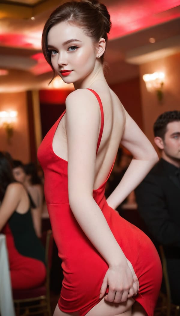 Tags: 21872187, SDXL
{"3": {"inputs": {"seed": 960358540161107, "steps": 32, "cfg": 6.44, "sampler_name": "dpmpp_2m", "scheduler": "karras", "denoise": 1.0, "model": ["27", 0], "positive": ["6", 0], "negative": ["7", 0], "latent_image": ["5", 0]}, "class_type": "KSampler"}, "4": {"inputs": {"ckpt_name": "juggernautXL_v8Rundiffusion.safetensors"}, "class_type": "CheckpointLoaderSimple"}, "5": {"inputs": {"width": 768, "height": 1344, "batch_size": 1}, "class_type": "EmptyLatentImage"}, "6": {"inputs": {"text": "22 year old girl, (russian:1.03), (irish:1.01), (blush:1.02), (slim:1.01), (detailed face:1.14), (seductive pose:1.04), (double eyelids:1.10), (sexy lips:1.14), (beautiful eyes:0.96), (temptress:1.06), (pale skin:1.12), (eyelashes:1.00), (seductive facial expression:1.13), (idol:1.12), (cute:0.95), (perky ass:1.02), (exposed ass:1.12), (looking back:0.95), (sexy ass:1.04), (thigh gap:1.05), (wearing a low-cut red dress:1.07) at a ballroom, (natural looking skin:1.05), (skin fuzz:1.04), (candid cinema:1.00), (portra:1.06), (RAW:1.05), (detailed skin:1.07), (soft lighting:1.06), (film:1.08), (textured skin:1.03)", "clip": ["27", 1]}, "class_type": "CLIPTextEncode"}, "7": {"inputs": {"text": "(watermark:1.09), (bad hands:1.08), (low resolution:1.11), (distorted:1.05), (open mouth:1.07), (twisted:1.12), (worst quality:1.11)", "clip": ["27", 1]}, "class_type": "CLIPTextEncode"}, "8": {"inputs": {"samples": ["3", 0], "vae": ["4", 2]}, "class_type": "VAEDecode"}, "25": {"inputs": {"lora_name": "nudify_xl.safetensors", "strength_model": 0.24, "strength_clip": 0.38, "model": ["4", 0], "clip": ["4", 1]}, "class_type": "LoraLoader"}, "26": {"inputs": {"lora_name": "shirtlift_SDXL_v2.safetensors", "strength_model": 0.07, "strength_clip": 0.16, "model": ["25", 0], "clip": ["25", 1]}, "class_type": "LoraLoader"}, "27": {"inputs": {"lora_name": "PerfectEyesXL.safetensors", "strength_model": 0.13, "strength_clip": 0.09, "model": ["26", 0], "clip": ["26", 1]}, "class_type": "LoraLoader"}, "30": {"inputs": {"model_name": "4x_NMKD-Superscale-SP_178000_G.pth"}, "class_type": "UpscaleModelLoader"}, "31": {"inputs": {"upscale_model": ["30", 0], "image": ["8", 0]}, "class_type": "ImageUpscaleWithModel"}, "32": {"inputs": {"upscale_method": "lanczos", "scale_by": 0.5, "image": ["31", 0]}, "class_type": "ImageScaleBy"}, "33": {"inputs": {"pixels": ["32", 0], "vae": ["4", 2]}, "class_type": "VAEEncode"}, "34": {"inputs": {"seed": 960358540161107, "steps": 32, "cfg": 6.44, "sampler_name": "dpmpp_2m", "scheduler": "karras", "denoise": 0.3, "model": ["27", 0], "positive": ["6", 0], "negative": ["7", 0], "latent_image": ["33", 0]}, "class_type": "KSampler"}, "36": {"inputs": {"samples": ["34", 0], "vae": ["4", 2]}, "class_type": "VAEDecode"}, "39": {"inputs": {"filename_prefix": "comfyapi-1708168746582", "images": ["36", 0]}, "class_type": "SaveImage"}}