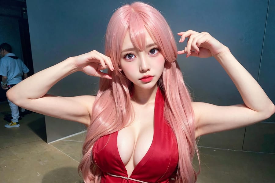 Tags: 21872187
<lora:JapaneseDollLikeness_v15:0.52>, <lora:koreanDollLikeness:0.33>, <lora:YaeMiko_Test:0.45>, (cosplay:1.11), cosplay exhibition, comiket, posing for camera, (seductive pose:0.91), extremely detailed eyes, extremely detailed face, cute, (photorealistic:1.20), sexy lips, double eyelids, pale skin, perky breasts, full body portrait, textured skin, 4K, RAW, best quality, (long slim legs:1.06), (thigh gap:1.12), blush, solo
Negative prompt: drawings, black and white, (worst quality:2.01)
Steps: 32, Sampler: DPM++ 2M Karras, CFG scale: 5.35, Seed: 1535577630, Size: 768x512, Model hash: fc2511737a, Model: chilloutmix_NiPrunedFp32Fix, Seed resize from: -1x-1, Denoising strength: 0.4, Version: v1.2.1, Hires upscale: 3.0, Hires steps: 16, Hires upscaler: ESRGAN_4x