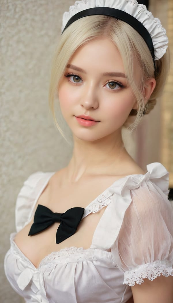 Tags: 21872187, SDXL
{"3": {"inputs": {"seed": 745198062181847, "steps": 64, "cfg": 5.0, "sampler_name": "dpmpp_2m", "scheduler": "karras", "denoise": 1.0, "model": ["27", 0], "positive": ["6", 0], "negative": ["7", 0], "latent_image": ["5", 0]}, "class_type": "KSampler"}, "4": {"inputs": {"ckpt_name": "juggernautxl.safetensors"}, "class_type": "CheckpointLoaderSimple"}, "5": {"inputs": {"width": 768, "height": 1344, "batch_size": 1}, "class_type": "EmptyLatentImage"}, "6": {"inputs": {"text": "23 year old girl, (ukrainian:1.12), (detailed face:1.09), (double eyelids:1.08), (blush:1.02), (pale skin:1.10), (beautiful eyes:1.02), (idol:0.95), (seductive pose:0.98), (slim:0.98), (eyelashes:0.95), (seductive facial expression:0.96), (cute:1.12), (sexy lips:1.10), (temptress:1.14), (on all fours:0.96), (spreading ass cheeks:0.97), (from behind:0.99), (backboob:0.99), in a (skimpy maid costume:1.03) working at a maid cafe, choker, bowtie, headband, pleated skirt, (textured skin:1.06), (candid cinema:1.08), (detailed skin:1.09), (soft lighting:1.05), (RAW:1.09), (skin fuzz:1.09), (portra:1.07), (film:1.08), (natural looking skin:1.09)", "clip": ["27", 1]}, "class_type": "CLIPTextEncode"}, "7": {"inputs": {"text": "(distorted:1.09), (twisted:1.05), (bad hands:1.05), (worst quality:1.14), (open mouth:1.07), (watermark:1.10), (low resolution:1.06)", "clip": ["27", 1]}, "class_type": "CLIPTextEncode"}, "8": {"inputs": {"samples": ["3", 0], "vae": ["4", 2]}, "class_type": "VAEDecode"}, "25": {"inputs": {"lora_name": "nudify_xl.safetensors", "strength_model": 0.31, "strength_clip": 0.38, "model": ["4", 0], "clip": ["4", 1]}, "class_type": "LoraLoader"}, "26": {"inputs": {"lora_name": "shirtlift_SDXL_v2.safetensors", "strength_model": 0.07, "strength_clip": 0.05, "model": ["25", 0], "clip": ["25", 1]}, "class_type": "LoraLoader"}, "27": {"inputs": {"lora_name": "PerfectEyesXL.safetensors", "strength_model": 0.02, "strength_clip": 0.15, "model": ["26", 0], "clip": ["26", 1]}, "class_type": "LoraLoader"}, "30": {"inputs": {"model_name": "4x_NMKD-Superscale-SP_178000_G.pth"}, "class_type": "UpscaleModelLoader"}, "31": {"inputs": {"upscale_model": ["30", 0], "image": ["8", 0]}, "class_type": "ImageUpscaleWithModel"}, "32": {"inputs": {"upscale_method": "lanczos", "scale_by": 0.5, "image": ["31", 0]}, "class_type": "ImageScaleBy"}, "33": {"inputs": {"pixels": ["32", 0], "vae": ["4", 2]}, "class_type": "VAEEncode"}, "34": {"inputs": {"seed": 745198062181847, "steps": 64, "cfg": 5.0, "sampler_name": "dpmpp_2m", "scheduler": "karras", "denoise": 0.3, "model": ["27", 0], "positive": ["6", 0], "negative": ["7", 0], "latent_image": ["33", 0]}, "class_type": "KSampler"}, "36": {"inputs": {"samples": ["34", 0], "vae": ["4", 2]}, "class_type": "VAEDecode"}, "39": {"inputs": {"filename_prefix": "comfyapi-1735437951625", "images": ["36", 0]}, "class_type": "SaveImage"}}