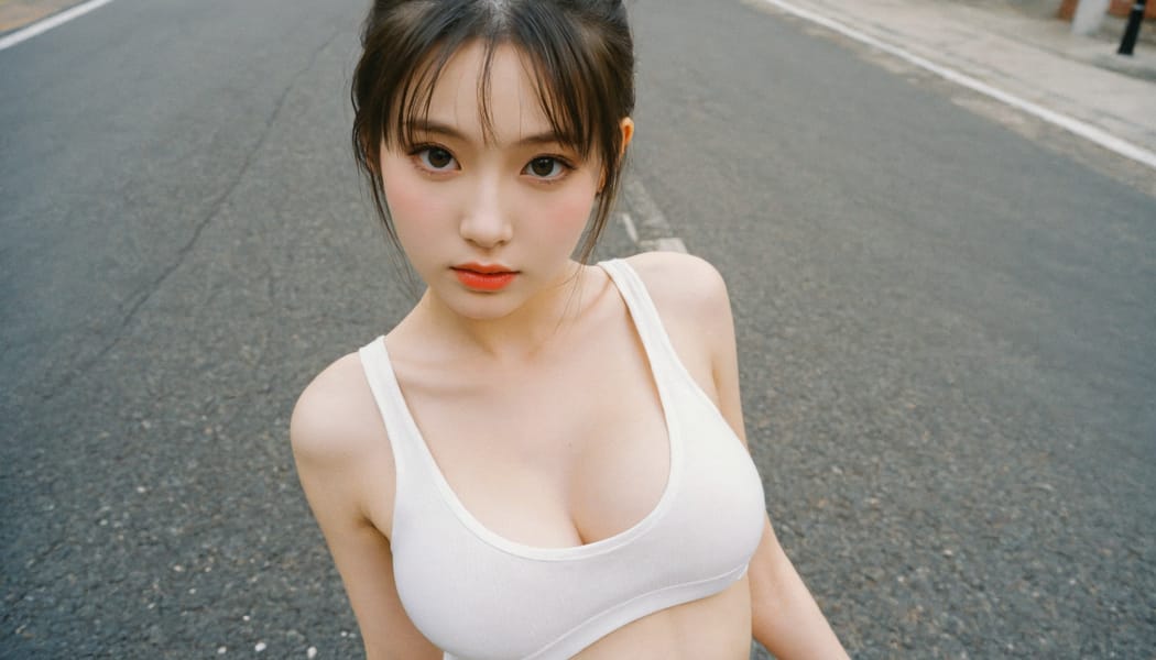 Tags: 21872187, SDXL
{"3": {"inputs": {"seed": 922859418310667, "steps": 32, "cfg": 5.18, "sampler_name": "dpmpp_2m", "scheduler": "karras", "denoise": 1.0, "model": ["27", 0], "positive": ["6", 0], "negative": ["7", 0], "latent_image": ["5", 0]}, "class_type": "KSampler"}, "4": {"inputs": {"ckpt_name": "helloworldxl.safetensors"}, "class_type": "CheckpointLoaderSimple"}, "5": {"inputs": {"width": 1344, "height": 768, "batch_size": 1}, "class_type": "EmptyLatentImage"}, "6": {"inputs": {"text": "22 year old girl, (slim:0.99), (pale skin:0.96), (seductive pose:1.01), (sexy lips:1.08), (blush:0.96), (eyelashes:1.10), (idol:1.10), (double eyelids:0.97), (seductive facial expression:1.08), (cute:1.13), (temptress:1.14), (beautiful eyes:0.96), (detailed face:1.01), (in a seductive pose:1.05), (large perky breasts:0.98), (cleavage:1.01), (thigh gap:1.14), (white tanktop:1.05), busy street, (RAW:1.09), (textured skin:1.05), (candid cinema:1.01), (natural looking skin:1.03), (soft lighting:1.02), (film:1.08), (detailed skin:1.04), (portra:1.02), (skin fuzz:1.06)", "clip": ["27", 1]}, "class_type": "CLIPTextEncode"}, "7": {"inputs": {"text": "(worst quality:1.07), (distorted:1.09), (bad hands:1.09), (watermark:1.13), (open mouth:1.05), (low resolution:1.14), (twisted:1.07)", "clip": ["27", 1]}, "class_type": "CLIPTextEncode"}, "8": {"inputs": {"samples": ["3", 0], "vae": ["4", 2]}, "class_type": "VAEDecode"}, "25": {"inputs": {"lora_name": "nudify_xl.safetensors", "strength_model": 0.36, "strength_clip": 0.2, "model": ["4", 0], "clip": ["4", 1]}, "class_type": "LoraLoader"}, "26": {"inputs": {"lora_name": "shirtlift_SDXL_v2.safetensors", "strength_model": 0.14, "strength_clip": 0.14, "model": ["25", 0], "clip": ["25", 1]}, "class_type": "LoraLoader"}, "27": {"inputs": {"lora_name": "PerfectEyesXL.safetensors", "strength_model": 0.08, "strength_clip": 0.17, "model": ["26", 0], "clip": ["26", 1]}, "class_type": "LoraLoader"}, "30": {"inputs": {"model_name": "4x_NMKD-Superscale-SP_178000_G.pth"}, "class_type": "UpscaleModelLoader"}, "31": {"inputs": {"upscale_model": ["30", 0], "image": ["8", 0]}, "class_type": "ImageUpscaleWithModel"}, "32": {"inputs": {"upscale_method": "lanczos", "scale_by": 0.5, "image": ["31", 0]}, "class_type": "ImageScaleBy"}, "33": {"inputs": {"pixels": ["32", 0], "vae": ["4", 2]}, "class_type": "VAEEncode"}, "34": {"inputs": {"seed": 922859418310667, "steps": 32, "cfg": 5.18, "sampler_name": "dpmpp_2m", "scheduler": "karras", "denoise": 0.3, "model": ["27", 0], "positive": ["6", 0], "negative": ["7", 0], "latent_image": ["33", 0]}, "class_type": "KSampler"}, "36": {"inputs": {"samples": ["34", 0], "vae": ["4", 2]}, "class_type": "VAEDecode"}, "39": {"inputs": {"filename_prefix": "comfyapi-1724873846317", "images": ["36", 0]}, "class_type": "SaveImage"}}