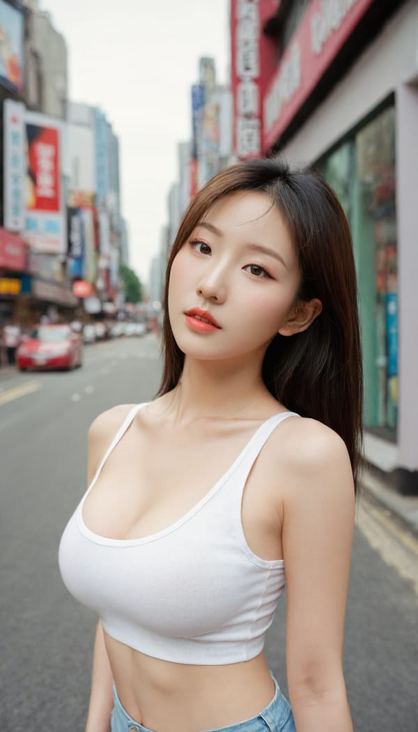 Tags: 21872187, SDXL
{"3": {"inputs": {"seed": 725526304356775, "steps": 64, "cfg": 5.92, "sampler_name": "dpmpp_2m", "scheduler": "karras", "denoise": 1.0, "model": ["27", 0], "positive": ["6", 0], "negative": ["7", 0], "latent_image": ["5", 0]}, "class_type": "KSampler"}, "4": {"inputs": {"ckpt_name": "leosamsHelloworldSDXL_helloworldSDXL32DPO.safetensors"}, "class_type": "CheckpointLoaderSimple"}, "5": {"inputs": {"width": 768, "height": 1344, "batch_size": 1}, "class_type": "EmptyLatentImage"}, "6": {"inputs": {"text": "28 year old girl, (korean:1.08), (eyelashes:0.95), (sexy lips:1.01), (temptress:1.12), (seductive facial expression:1.01), (detailed face:1.09), (cute:1.03), (idol:1.10), (blush:1.02), (double eyelids:1.05), (pale skin:0.96), (slim:1.14), (seductive pose:1.09), (beautiful eyes:1.01), (in a seductive pose:1.05), (large perky breasts:1.08), (cleavage:1.01), (thigh gap:0.99), (white tanktop:1.01), busy street, (candid cinema:1.04), (film:1.04), (natural looking skin:1.06), (soft lighting:1.08), (RAW:1.06), (portra:1.01), (skin fuzz:1.08), (textured skin:1.07), (detailed skin:1.08)", "clip": ["27", 1]}, "class_type": "CLIPTextEncode"}, "7": {"inputs": {"text": "(watermark:1.06), (low resolution:1.11), (worst quality:1.08), (twisted:1.08), (bad hands:1.07), (open mouth:1.10), (distorted:1.08)", "clip": ["27", 1]}, "class_type": "CLIPTextEncode"}, "8": {"inputs": {"samples": ["3", 0], "vae": ["4", 2]}, "class_type": "VAEDecode"}, "25": {"inputs": {"lora_name": "nudify_xl.safetensors", "strength_model": 0.11, "strength_clip": 0.02, "model": ["4", 0], "clip": ["4", 1]}, "class_type": "LoraLoader"}, "26": {"inputs": {"lora_name": "shirtlift_SDXL_v2.safetensors", "strength_model": 0.06, "strength_clip": 0.05, "model": ["25", 0], "clip": ["25", 1]}, "class_type": "LoraLoader"}, "27": {"inputs": {"lora_name": "PerfectEyesXL.safetensors", "strength_model": 0.05, "strength_clip": 0.14, "model": ["26", 0], "clip": ["26", 1]}, "class_type": "LoraLoader"}, "30": {"inputs": {"model_name": "4x_NMKD-Superscale-SP_178000_G.pth"}, "class_type": "UpscaleModelLoader"}, "31": {"inputs": {"upscale_model": ["30", 0], "image": ["8", 0]}, "class_type": "ImageUpscaleWithModel"}, "32": {"inputs": {"upscale_method": "lanczos", "scale_by": 0.5, "image": ["31", 0]}, "class_type": "ImageScaleBy"}, "33": {"inputs": {"pixels": ["32", 0], "vae": ["4", 2]}, "class_type": "VAEEncode"}, "34": {"inputs": {"seed": 725526304356775, "steps": 64, "cfg": 5.92, "sampler_name": "dpmpp_2m", "scheduler": "karras", "denoise": 0.3, "model": ["27", 0], "positive": ["6", 0], "negative": ["7", 0], "latent_image": ["33", 0]}, "class_type": "KSampler"}, "36": {"inputs": {"samples": ["34", 0], "vae": ["4", 2]}, "class_type": "VAEDecode"}, "39": {"inputs": {"filename_prefix": "comfyapi-1708119057040", "images": ["36", 0]}, "class_type": "SaveImage"}}