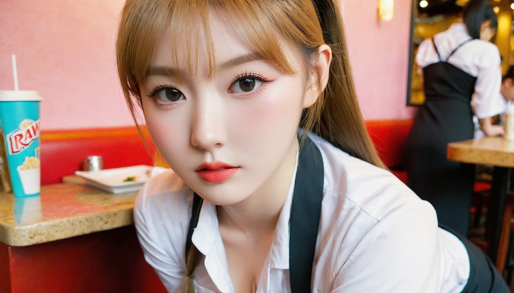 Tags: 21872187, SDXL
{"3": {"inputs": {"seed": 396125812301001, "steps": 32, "cfg": 7.89, "sampler_name": "dpmpp_2m", "scheduler": "karras", "denoise": 1.0, "model": ["27", 0], "positive": ["6", 0], "negative": ["7", 0], "latent_image": ["5", 0]}, "class_type": "KSampler"}, "4": {"inputs": {"ckpt_name": "leosamsHelloworldSDXL_helloworldSDXL32DPO.safetensors"}, "class_type": "CheckpointLoaderSimple"}, "5": {"inputs": {"width": 1344, "height": 768, "batch_size": 1}, "class_type": "EmptyLatentImage"}, "6": {"inputs": {"text": "18 year old girl, (irish:1.11), (chinese:1.03), (detailed face:1.06), (sexy lips:1.07), (double eyelids:1.06), (slim:1.12), (eyelashes:1.01), (seductive facial expression:1.00), (temptress:0.98), (cute:0.98), (idol:1.08), (blush:1.09), (pale skin:1.02), (beautiful eyes:1.10), (seductive pose:0.99), (on all fours:0.99), (spreading ass cheeks:1.04), (from behind:0.96), (backboob:1.07), (a waitress in uniform:1.04) working at a restaurant, (RAW:1.01), (soft lighting:1.03), (film:1.03), (detailed skin:1.08), (natural looking skin:1.04), (textured skin:1.07), (skin fuzz:1.04), (candid cinema:1.05), (portra:1.06)", "clip": ["27", 1]}, "class_type": "CLIPTextEncode"}, "7": {"inputs": {"text": "(watermark:1.05), (worst quality:1.09), (low resolution:1.12), (bad hands:1.13), (twisted:1.10), (open mouth:1.14), (distorted:1.07)", "clip": ["27", 1]}, "class_type": "CLIPTextEncode"}, "8": {"inputs": {"samples": ["3", 0], "vae": ["4", 2]}, "class_type": "VAEDecode"}, "25": {"inputs": {"lora_name": "nudify_xl.safetensors", "strength_model": 0.16, "strength_clip": 0.17, "model": ["4", 0], "clip": ["4", 1]}, "class_type": "LoraLoader"}, "26": {"inputs": {"lora_name": "shirtlift_SDXL_v2.safetensors", "strength_model": 0.18, "strength_clip": 0.11, "model": ["25", 0], "clip": ["25", 1]}, "class_type": "LoraLoader"}, "27": {"inputs": {"lora_name": "PerfectEyesXL.safetensors", "strength_model": 0.12, "strength_clip": 0.11, "model": ["26", 0], "clip": ["26", 1]}, "class_type": "LoraLoader"}, "30": {"inputs": {"model_name": "4x_NMKD-Superscale-SP_178000_G.pth"}, "class_type": "UpscaleModelLoader"}, "31": {"inputs": {"upscale_model": ["30", 0], "image": ["8", 0]}, "class_type": "ImageUpscaleWithModel"}, "32": {"inputs": {"upscale_method": "lanczos", "scale_by": 0.5, "image": ["31", 0]}, "class_type": "ImageScaleBy"}, "33": {"inputs": {"pixels": ["32", 0], "vae": ["4", 2]}, "class_type": "VAEEncode"}, "34": {"inputs": {"seed": 396125812301001, "steps": 32, "cfg": 7.89, "sampler_name": "dpmpp_2m", "scheduler": "karras", "denoise": 0.3, "model": ["27", 0], "positive": ["6", 0], "negative": ["7", 0], "latent_image": ["33", 0]}, "class_type": "KSampler"}, "36": {"inputs": {"samples": ["34", 0], "vae": ["4", 2]}, "class_type": "VAEDecode"}, "39": {"inputs": {"filename_prefix": "comfyapi-1707957844095", "images": ["36", 0]}, "class_type": "SaveImage"}}