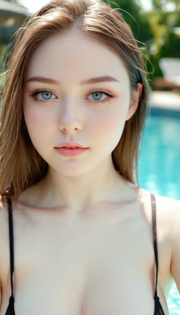 Tags: 21872187, SDXL
{"3": {"inputs": {"seed": 670484401190726, "steps": 64, "cfg": 6.35, "sampler_name": "dpmpp_2m", "scheduler": "karras", "denoise": 1.0, "model": ["27", 0], "positive": ["6", 0], "negative": ["7", 0], "latent_image": ["5", 0]}, "class_type": "KSampler"}, "4": {"inputs": {"ckpt_name": "juggernautxl.safetensors"}, "class_type": "CheckpointLoaderSimple"}, "5": {"inputs": {"width": 768, "height": 1344, "batch_size": 1}, "class_type": "EmptyLatentImage"}, "6": {"inputs": {"text": "21 year old girl, (beautiful eyes:1.13), (cute:1.12), (pale skin:0.97), (double eyelids:0.95), (temptress:1.14), (seductive facial expression:0.95), (sexy lips:0.99), (detailed face:1.12), (idol:1.08), (slim:1.01), (seductive pose:1.01), (blush:1.00), (in a seductive pose:1.04), (large perky breasts:1.05), (cleavage:0.98), (thigh gap:1.10), (in a swimsuit:0.96) at a pool, (textured skin:1.03), (RAW:1.00), (portra:1.05), (film:1.02), (candid cinema:1.04), (soft lighting:1.08), (natural looking skin:1.09), (skin fuzz:1.00), (detailed skin:1.03)", "clip": ["27", 1]}, "class_type": "CLIPTextEncode"}, "7": {"inputs": {"text": "(twisted:1.11), (worst quality:1.09), (bad hands:1.07), (distorted:1.09), (low resolution:1.13), (open mouth:1.13), (watermark:1.10)", "clip": ["27", 1]}, "class_type": "CLIPTextEncode"}, "8": {"inputs": {"samples": ["3", 0], "vae": ["4", 2]}, "class_type": "VAEDecode"}, "25": {"inputs": {"lora_name": "nudify_xl.safetensors", "strength_model": 0.29, "strength_clip": 0.26, "model": ["4", 0], "clip": ["4", 1]}, "class_type": "LoraLoader"}, "26": {"inputs": {"lora_name": "shirtlift_SDXL_v2.safetensors", "strength_model": 0.09, "strength_clip": 0.13, "model": ["25", 0], "clip": ["25", 1]}, "class_type": "LoraLoader"}, "27": {"inputs": {"lora_name": "PerfectEyesXL.safetensors", "strength_model": 0.09, "strength_clip": 0.12, "model": ["26", 0], "clip": ["26", 1]}, "class_type": "LoraLoader"}, "30": {"inputs": {"model_name": "4x_NMKD-Superscale-SP_178000_G.pth"}, "class_type": "UpscaleModelLoader"}, "31": {"inputs": {"upscale_model": ["30", 0], "image": ["8", 0]}, "class_type": "ImageUpscaleWithModel"}, "32": {"inputs": {"upscale_method": "lanczos", "scale_by": 0.5, "image": ["31", 0]}, "class_type": "ImageScaleBy"}, "33": {"inputs": {"pixels": ["32", 0], "vae": ["4", 2]}, "class_type": "VAEEncode"}, "34": {"inputs": {"seed": 670484401190726, "steps": 64, "cfg": 6.35, "sampler_name": "dpmpp_2m", "scheduler": "karras", "denoise": 0.3, "model": ["27", 0], "positive": ["6", 0], "negative": ["7", 0], "latent_image": ["33", 0]}, "class_type": "KSampler"}, "36": {"inputs": {"samples": ["34", 0], "vae": ["4", 2]}, "class_type": "VAEDecode"}, "39": {"inputs": {"filename_prefix": "comfyapi-1726434358612", "images": ["36", 0]}, "class_type": "SaveImage"}}