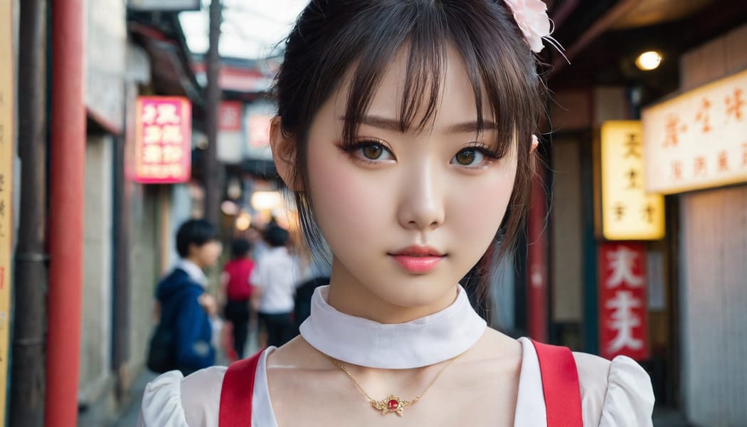 Tags: 21872187, SDXL
{"3": {"inputs": {"seed": 148191789483964, "steps": 64, "cfg": 7.21, "sampler_name": "dpmpp_2m", "scheduler": "karras", "denoise": 1.0, "model": ["27", 0], "positive": ["6", 0], "negative": ["7", 0], "latent_image": ["5", 0]}, "class_type": "KSampler"}, "4": {"inputs": {"ckpt_name": "juggernautxl.safetensors"}, "class_type": "CheckpointLoaderSimple"}, "5": {"inputs": {"width": 1344, "height": 768, "batch_size": 1}, "class_type": "EmptyLatentImage"}, "6": {"inputs": {"text": "19 year old girl, (japanese:1.12), (chinese:1.06), (russian:1.05), (beautiful eyes:1.13), (idol:1.12), (seductive facial expression:1.03), (sexy lips:0.98), (blush:0.97), (slim:1.06), (seductive pose:1.10), (cute:0.98), (pale skin:1.08), (double eyelids:0.97), (detailed face:1.08), (temptress:1.07), (in a seductive pose:1.07), (large perky breasts:1.11), (cleavage:1.09), (thigh gap:0.99), (school uniform:0.97), choker, busy street, (natural looking skin:1.07), (skin fuzz:1.03), (portra:1.08), (candid cinema:1.06), (detailed skin:1.09), (soft lighting:1.03), (RAW:1.03), (textured skin:1.04), (film:1.05)", "clip": ["27", 1]}, "class_type": "CLIPTextEncode"}, "7": {"inputs": {"text": "(twisted:1.07), (bad hands:1.13), (watermark:1.09), (worst quality:1.08), (distorted:1.10), (open mouth:1.07), (low resolution:1.11)", "clip": ["27", 1]}, "class_type": "CLIPTextEncode"}, "8": {"inputs": {"samples": ["3", 0], "vae": ["4", 2]}, "class_type": "VAEDecode"}, "25": {"inputs": {"lora_name": "nudify_xl.safetensors", "strength_model": 0.08, "strength_clip": 0.28, "model": ["4", 0], "clip": ["4", 1]}, "class_type": "LoraLoader"}, "26": {"inputs": {"lora_name": "shirtlift_SDXL_v2.safetensors", "strength_model": 0.11, "strength_clip": 0.15, "model": ["25", 0], "clip": ["25", 1]}, "class_type": "LoraLoader"}, "27": {"inputs": {"lora_name": "PerfectEyesXL.safetensors", "strength_model": 0.0, "strength_clip": 0.13, "model": ["26", 0], "clip": ["26", 1]}, "class_type": "LoraLoader"}, "30": {"inputs": {"model_name": "4x_NMKD-Superscale-SP_178000_G.pth"}, "class_type": "UpscaleModelLoader"}, "31": {"inputs": {"upscale_model": ["30", 0], "image": ["8", 0]}, "class_type": "ImageUpscaleWithModel"}, "32": {"inputs": {"upscale_method": "lanczos", "scale_by": 0.5, "image": ["31", 0]}, "class_type": "ImageScaleBy"}, "33": {"inputs": {"pixels": ["32", 0], "vae": ["4", 2]}, "class_type": "VAEEncode"}, "34": {"inputs": {"seed": 148191789483964, "steps": 64, "cfg": 7.21, "sampler_name": "dpmpp_2m", "scheduler": "karras", "denoise": 0.3, "model": ["27", 0], "positive": ["6", 0], "negative": ["7", 0], "latent_image": ["33", 0]}, "class_type": "KSampler"}, "36": {"inputs": {"samples": ["34", 0], "vae": ["4", 2]}, "class_type": "VAEDecode"}, "39": {"inputs": {"filename_prefix": "comfyapi-1724875635837", "images": ["36", 0]}, "class_type": "SaveImage"}}