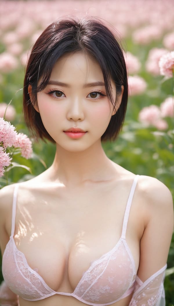 Tags: 21872187, SDXL
{"3": {"inputs": {"seed": 976136729067255, "steps": 32, "cfg": 6.08, "sampler_name": "dpmpp_2m", "scheduler": "karras", "denoise": 1.0, "model": ["27", 0], "positive": ["6", 0], "negative": ["7", 0], "latent_image": ["5", 0]}, "class_type": "KSampler"}, "4": {"inputs": {"ckpt_name": "juggernautxl.safetensors"}, "class_type": "CheckpointLoaderSimple"}, "5": {"inputs": {"width": 768, "height": 1344, "batch_size": 1}, "class_type": "EmptyLatentImage"}, "6": {"inputs": {"text": "23 year old girl, (taiwanese:0.97), (korean:0.97), (cute:1.07), (blush:1.14), (temptress:1.00), (seductive facial expression:1.05), (pale skin:1.05), (beautiful eyes:1.03), (sexy lips:1.04), (slim:1.01), (idol:1.12), (double eyelids:1.11), (seductive pose:0.96), (detailed face:1.07), (in a seductive pose:1.06), (large perky breasts:1.12), (cleavage:1.03), (thigh gap:0.97), wearing (translucent clothes:1.01) on a flower field, (portra:1.01), (RAW:1.09), (natural looking skin:1.03), (soft lighting:1.00), (skin fuzz:1.05), (film:1.03), (detailed skin:1.04), (textured skin:1.03)", "clip": ["27", 1]}, "class_type": "CLIPTextEncode"}, "7": {"inputs": {"text": "(bad hands:1.13), (open mouth:1.12), (twisted:1.11), (worst quality:1.11), (low resolution:1.08), (watermark:1.09), (distorted:1.05)", "clip": ["27", 1]}, "class_type": "CLIPTextEncode"}, "8": {"inputs": {"samples": ["3", 0], "vae": ["4", 2]}, "class_type": "VAEDecode"}, "25": {"inputs": {"lora_name": "nudify_xl.safetensors", "strength_model": 0.15, "strength_clip": 0.12, "model": ["4", 0], "clip": ["4", 1]}, "class_type": "LoraLoader"}, "26": {"inputs": {"lora_name": "shirtlift_SDXL_v2.safetensors", "strength_model": 0.0, "strength_clip": 0.19, "model": ["25", 0], "clip": ["25", 1]}, "class_type": "LoraLoader"}, "27": {"inputs": {"lora_name": "PerfectEyesXL.safetensors", "strength_model": 0.07, "strength_clip": 0.09, "model": ["26", 0], "clip": ["26", 1]}, "class_type": "LoraLoader"}, "30": {"inputs": {"model_name": "4x_NMKD-Superscale-SP_178000_G.pth"}, "class_type": "UpscaleModelLoader"}, "31": {"inputs": {"upscale_model": ["30", 0], "image": ["8", 0]}, "class_type": "ImageUpscaleWithModel"}, "32": {"inputs": {"upscale_method": "lanczos", "scale_by": 0.5, "image": ["31", 0]}, "class_type": "ImageScaleBy"}, "33": {"inputs": {"pixels": ["32", 0], "vae": ["4", 2]}, "class_type": "VAEEncode"}, "34": {"inputs": {"seed": 976136729067255, "steps": 32, "cfg": 6.08, "sampler_name": "dpmpp_2m", "scheduler": "karras", "denoise": 0.3, "model": ["27", 0], "positive": ["6", 0], "negative": ["7", 0], "latent_image": ["33", 0]}, "class_type": "KSampler"}, "36": {"inputs": {"samples": ["34", 0], "vae": ["4", 2]}, "class_type": "VAEDecode"}, "39": {"inputs": {"filename_prefix": "comfyapi-1733998326732", "images": ["36", 0]}, "class_type": "SaveImage"}}