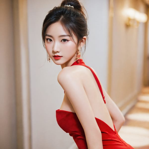 Tags: 21872187, SDXL
{"3": {"inputs": {"seed": 579391289571591, "steps": 32, "cfg": 6.98, "sampler_name": "dpmpp_2m", "scheduler": "karras", "denoise": 1.0, "model": ["27", 0], "positive": ["6", 0], "negative": ["7", 0], "latent_image": ["5", 0]}, "class_type": "KSampler"}, "4": {"inputs": {"ckpt_name": "leosamsHelloworldSDXL_helloworldSDXL32DPO.safetensors"}, "class_type": "CheckpointLoaderSimple"}, "5": {"inputs": {"width": 1024, "height": 1024, "batch_size": 1}, "class_type": "EmptyLatentImage"}, "6": {"inputs": {"text": "21 year old girl, (chinese:1.05), (eyelashes:1.11), (seductive pose:0.95), (slim:1.08), (sexy lips:0.96), (double eyelids:1.09), (seductive facial expression:0.95), (beautiful eyes:1.13), (detailed face:1.08), (blush:0.98), (temptress:1.06), (idol:1.00), (cute:0.97), (perky ass:1.11), (exposed ass:1.02), (looking back:1.13), (sexy ass:0.98), (thigh gap:0.99), (wearing a low-cut red dress:1.14) at a ballroom, (portra:1.02), (natural looking skin:1.03), (film:1.04), (RAW:1.09), (textured skin:1.02), (soft lighting:1.09), (candid cinema:1.06), (skin fuzz:1.04), (detailed skin:1.03)", "clip": ["27", 1]}, "class_type": "CLIPTextEncode"}, "7": {"inputs": {"text": "(worst quality:1.14), (low resolution:1.08), (bad hands:1.13), (watermark:1.08), (twisted:1.12), (distorted:1.08), (open mouth:1.11)", "clip": ["27", 1]}, "class_type": "CLIPTextEncode"}, "8": {"inputs": {"samples": ["3", 0], "vae": ["4", 2]}, "class_type": "VAEDecode"}, "25": {"inputs": {"lora_name": "nudify_xl.safetensors", "strength_model": 0.03, "strength_clip": 0.07, "model": ["4", 0], "clip": ["4", 1]}, "class_type": "LoraLoader"}, "26": {"inputs": {"lora_name": "shirtlift_SDXL_v2.safetensors", "strength_model": 0.12, "strength_clip": 0.04, "model": ["25", 0], "clip": ["25", 1]}, "class_type": "LoraLoader"}, "27": {"inputs": {"lora_name": "PerfectEyesXL.safetensors", "strength_model": 0.0, "strength_clip": 0.03, "model": ["26", 0], "clip": ["26", 1]}, "class_type": "LoraLoader"}, "30": {"inputs": {"model_name": "4x_NMKD-Superscale-SP_178000_G.pth"}, "class_type": "UpscaleModelLoader"}, "31": {"inputs": {"upscale_model": ["30", 0], "image": ["8", 0]}, "class_type": "ImageUpscaleWithModel"}, "32": {"inputs": {"upscale_method": "lanczos", "scale_by": 0.5, "image": ["31", 0]}, "class_type": "ImageScaleBy"}, "33": {"inputs": {"pixels": ["32", 0], "vae": ["4", 2]}, "class_type": "VAEEncode"}, "34": {"inputs": {"seed": 579391289571591, "steps": 32, "cfg": 6.98, "sampler_name": "dpmpp_2m", "scheduler": "karras", "denoise": 0.3, "model": ["27", 0], "positive": ["6", 0], "negative": ["7", 0], "latent_image": ["33", 0]}, "class_type": "KSampler"}, "36": {"inputs": {"samples": ["34", 0], "vae": ["4", 2]}, "class_type": "VAEDecode"}, "39": {"inputs": {"filename_prefix": "comfyapi-1707475197597", "images": ["36", 0]}, "class_type": "SaveImage"}}