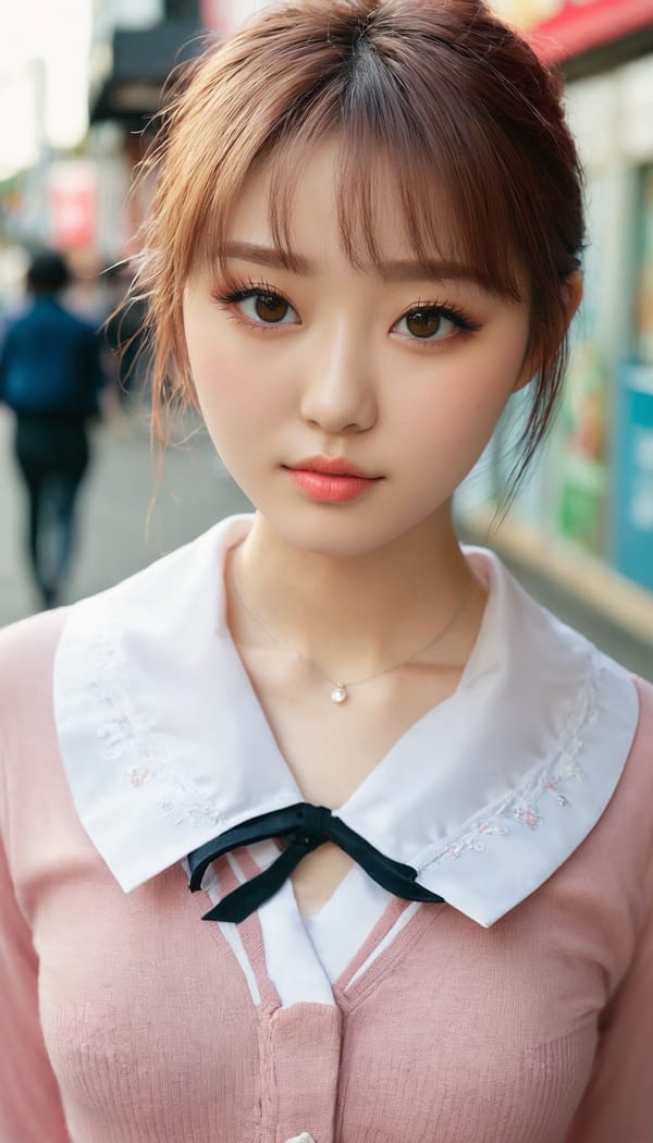 Tags: 21872187, SDXL
{"3": {"inputs": {"seed": 708743286227182, "steps": 32, "cfg": 6.65, "sampler_name": "dpmpp_2m", "scheduler": "karras", "denoise": 1.0, "model": ["27", 0], "positive": ["6", 0], "negative": ["7", 0], "latent_image": ["5", 0]}, "class_type": "KSampler"}, "4": {"inputs": {"ckpt_name": "juggernautxl.safetensors"}, "class_type": "CheckpointLoaderSimple"}, "5": {"inputs": {"width": 768, "height": 1344, "batch_size": 1}, "class_type": "EmptyLatentImage"}, "6": {"inputs": {"text": "22 year old girl, (irish:1.13), (korean:1.07), (slim:1.02), (eyelashes:1.08), (idol:1.05), (double eyelids:1.06), (temptress:1.04), (sexy lips:1.04), (seductive pose:1.02), (beautiful eyes:1.02), (blush:1.11), (pale skin:1.01), (seductive facial expression:0.98), (cute:0.96), (detailed face:1.11), (in a seductive pose:1.05), (large perky breasts:1.02), (cleavage:0.99), (thigh gap:1.10), (school uniform:1.00), choker, busy street, (RAW:1.04), (skin fuzz:1.07), (candid cinema:1.08), (detailed skin:1.08), (natural looking skin:1.06), (film:1.07), (soft lighting:1.02), (textured skin:1.03), (portra:1.08)", "clip": ["27", 1]}, "class_type": "CLIPTextEncode"}, "7": {"inputs": {"text": "(open mouth:1.11), (bad hands:1.09), (watermark:1.10), (worst quality:1.11), (low resolution:1.12), (twisted:1.14), (distorted:1.07)", "clip": ["27", 1]}, "class_type": "CLIPTextEncode"}, "8": {"inputs": {"samples": ["3", 0], "vae": ["4", 2]}, "class_type": "VAEDecode"}, "25": {"inputs": {"lora_name": "nudify_xl.safetensors", "strength_model": 0.27, "strength_clip": 0.0, "model": ["4", 0], "clip": ["4", 1]}, "class_type": "LoraLoader"}, "26": {"inputs": {"lora_name": "shirtlift_SDXL_v2.safetensors", "strength_model": 0.06, "strength_clip": 0.09, "model": ["25", 0], "clip": ["25", 1]}, "class_type": "LoraLoader"}, "27": {"inputs": {"lora_name": "PerfectEyesXL.safetensors", "strength_model": 0.15, "strength_clip": 0.13, "model": ["26", 0], "clip": ["26", 1]}, "class_type": "LoraLoader"}, "30": {"inputs": {"model_name": "4x_NMKD-Superscale-SP_178000_G.pth"}, "class_type": "UpscaleModelLoader"}, "31": {"inputs": {"upscale_model": ["30", 0], "image": ["8", 0]}, "class_type": "ImageUpscaleWithModel"}, "32": {"inputs": {"upscale_method": "lanczos", "scale_by": 0.5, "image": ["31", 0]}, "class_type": "ImageScaleBy"}, "33": {"inputs": {"pixels": ["32", 0], "vae": ["4", 2]}, "class_type": "VAEEncode"}, "34": {"inputs": {"seed": 708743286227182, "steps": 32, "cfg": 6.65, "sampler_name": "dpmpp_2m", "scheduler": "karras", "denoise": 0.3, "model": ["27", 0], "positive": ["6", 0], "negative": ["7", 0], "latent_image": ["33", 0]}, "class_type": "KSampler"}, "36": {"inputs": {"samples": ["34", 0], "vae": ["4", 2]}, "class_type": "VAEDecode"}, "39": {"inputs": {"filename_prefix": "comfyapi-1714280641016", "images": ["36", 0]}, "class_type": "SaveImage"}}