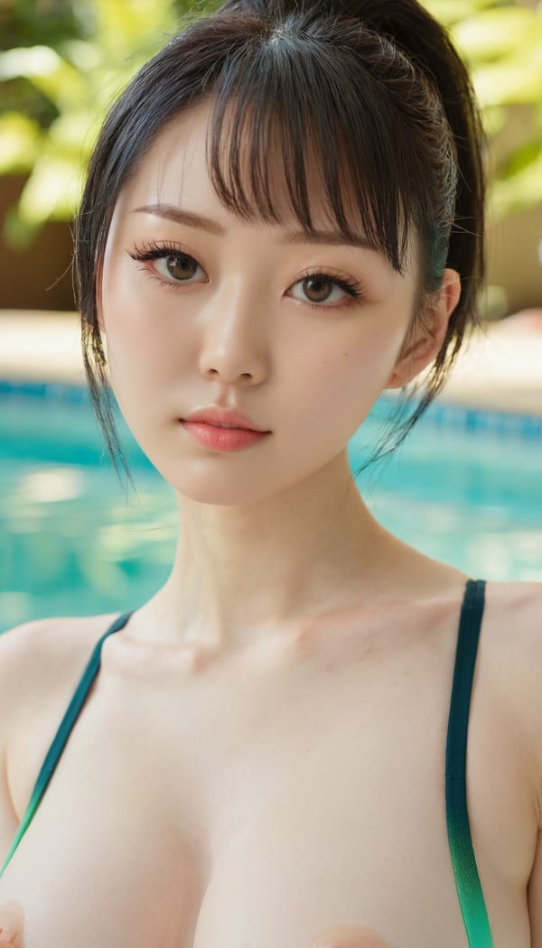 Tags: 21872187, SDXL
{"3": {"inputs": {"seed": 517721317190961, "steps": 64, "cfg": 7.96, "sampler_name": "dpmpp_2m", "scheduler": "karras", "denoise": 1.0, "model": ["27", 0], "positive": ["6", 0], "negative": ["7", 0], "latent_image": ["5", 0]}, "class_type": "KSampler"}, "4": {"inputs": {"ckpt_name": "juggernautxl.safetensors"}, "class_type": "CheckpointLoaderSimple"}, "5": {"inputs": {"width": 768, "height": 1344, "batch_size": 1}, "class_type": "EmptyLatentImage"}, "6": {"inputs": {"text": "21 year old girl, (japanese:1.13), (irish:1.10), (cute:1.14), (blush:1.04), (pale skin:0.99), (beautiful eyes:1.01), (seductive pose:1.02), (seductive facial expression:1.07), (temptress:1.02), (sexy lips:1.10), (slim:1.03), (idol:1.04), (detailed face:1.14), (eyelashes:1.11), (double eyelids:1.11), (in a seductive pose:1.06), (large perky breasts:0.95), (cleavage:1.08), (thigh gap:1.06), (in a swimsuit:1.11) at a pool, (RAW:1.08), (candid cinema:1.09), (portra:1.01), (skin fuzz:1.07), (soft lighting:1.09), (detailed skin:1.08), (natural looking skin:1.02), (textured skin:1.02), (film:1.03)", "clip": ["27", 1]}, "class_type": "CLIPTextEncode"}, "7": {"inputs": {"text": "(watermark:1.10), (worst quality:1.06), (open mouth:1.08), (bad hands:1.12), (twisted:1.11), (distorted:1.09), (low resolution:1.07)", "clip": ["27", 1]}, "class_type": "CLIPTextEncode"}, "8": {"inputs": {"samples": ["3", 0], "vae": ["4", 2]}, "class_type": "VAEDecode"}, "25": {"inputs": {"lora_name": "nudify_xl.safetensors", "strength_model": 0.24, "strength_clip": 0.34, "model": ["4", 0], "clip": ["4", 1]}, "class_type": "LoraLoader"}, "26": {"inputs": {"lora_name": "shirtlift_SDXL_v2.safetensors", "strength_model": 0.08, "strength_clip": 0.16, "model": ["25", 0], "clip": ["25", 1]}, "class_type": "LoraLoader"}, "27": {"inputs": {"lora_name": "PerfectEyesXL.safetensors", "strength_model": 0.01, "strength_clip": 0.06, "model": ["26", 0], "clip": ["26", 1]}, "class_type": "LoraLoader"}, "30": {"inputs": {"model_name": "4x_NMKD-Superscale-SP_178000_G.pth"}, "class_type": "UpscaleModelLoader"}, "31": {"inputs": {"upscale_model": ["30", 0], "image": ["8", 0]}, "class_type": "ImageUpscaleWithModel"}, "32": {"inputs": {"upscale_method": "lanczos", "scale_by": 0.5, "image": ["31", 0]}, "class_type": "ImageScaleBy"}, "33": {"inputs": {"pixels": ["32", 0], "vae": ["4", 2]}, "class_type": "VAEEncode"}, "34": {"inputs": {"seed": 517721317190961, "steps": 64, "cfg": 7.96, "sampler_name": "dpmpp_2m", "scheduler": "karras", "denoise": 0.3, "model": ["27", 0], "positive": ["6", 0], "negative": ["7", 0], "latent_image": ["33", 0]}, "class_type": "KSampler"}, "36": {"inputs": {"samples": ["34", 0], "vae": ["4", 2]}, "class_type": "VAEDecode"}, "39": {"inputs": {"filename_prefix": "comfyapi-1727834802399", "images": ["36", 0]}, "class_type": "SaveImage"}}