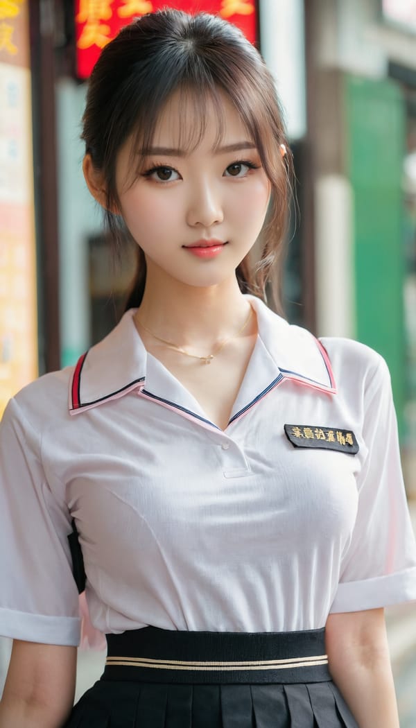 Tags: 21872187, SDXL
{"3": {"inputs": {"seed": 815185876269573, "steps": 64, "cfg": 7.54, "sampler_name": "dpmpp_2m", "scheduler": "karras", "denoise": 1.0, "model": ["27", 0], "positive": ["6", 0], "negative": ["7", 0], "latent_image": ["5", 0]}, "class_type": "KSampler"}, "4": {"inputs": {"ckpt_name": "juggernautxl.safetensors"}, "class_type": "CheckpointLoaderSimple"}, "5": {"inputs": {"width": 768, "height": 1344, "batch_size": 1}, "class_type": "EmptyLatentImage"}, "6": {"inputs": {"text": "20 year old girl, (chinese:1.07), (taiwanese:0.99), (cute:1.11), (temptress:1.14), (beautiful eyes:0.97), (blush:0.95), (slim:1.01), (detailed face:1.04), (eyelashes:1.13), (idol:0.97), (seductive facial expression:1.11), (seductive pose:1.06), (sexy lips:1.08), (pale skin:1.14), (in a seductive pose:1.01), (large perky breasts:1.09), (cleavage:1.00), (thigh gap:1.05), (school uniform:1.13), choker, busy street, (candid cinema:1.09), (detailed skin:1.01), (RAW:1.05), (textured skin:1.03), (portra:1.07), (skin fuzz:1.09), (natural looking skin:1.01), (film:1.07), (soft lighting:1.08)", "clip": ["27", 1]}, "class_type": "CLIPTextEncode"}, "7": {"inputs": {"text": "(twisted:1.11), (bad hands:1.12), (distorted:1.13), (watermark:1.06), (low resolution:1.09), (open mouth:1.10), (worst quality:1.08)", "clip": ["27", 1]}, "class_type": "CLIPTextEncode"}, "8": {"inputs": {"samples": ["3", 0], "vae": ["4", 2]}, "class_type": "VAEDecode"}, "25": {"inputs": {"lora_name": "nudify_xl.safetensors", "strength_model": 0.16, "strength_clip": 0.09, "model": ["4", 0], "clip": ["4", 1]}, "class_type": "LoraLoader"}, "26": {"inputs": {"lora_name": "shirtlift_SDXL_v2.safetensors", "strength_model": 0.01, "strength_clip": 0.08, "model": ["25", 0], "clip": ["25", 1]}, "class_type": "LoraLoader"}, "27": {"inputs": {"lora_name": "PerfectEyesXL.safetensors", "strength_model": 0.04, "strength_clip": 0.0, "model": ["26", 0], "clip": ["26", 1]}, "class_type": "LoraLoader"}, "30": {"inputs": {"model_name": "4x_NMKD-Superscale-SP_178000_G.pth"}, "class_type": "UpscaleModelLoader"}, "31": {"inputs": {"upscale_model": ["30", 0], "image": ["8", 0]}, "class_type": "ImageUpscaleWithModel"}, "32": {"inputs": {"upscale_method": "lanczos", "scale_by": 0.5, "image": ["31", 0]}, "class_type": "ImageScaleBy"}, "33": {"inputs": {"pixels": ["32", 0], "vae": ["4", 2]}, "class_type": "VAEEncode"}, "34": {"inputs": {"seed": 815185876269573, "steps": 64, "cfg": 7.54, "sampler_name": "dpmpp_2m", "scheduler": "karras", "denoise": 0.3, "model": ["27", 0], "positive": ["6", 0], "negative": ["7", 0], "latent_image": ["33", 0]}, "class_type": "KSampler"}, "36": {"inputs": {"samples": ["34", 0], "vae": ["4", 2]}, "class_type": "VAEDecode"}, "39": {"inputs": {"filename_prefix": "comfyapi-1716480681287", "images": ["36", 0]}, "class_type": "SaveImage"}}