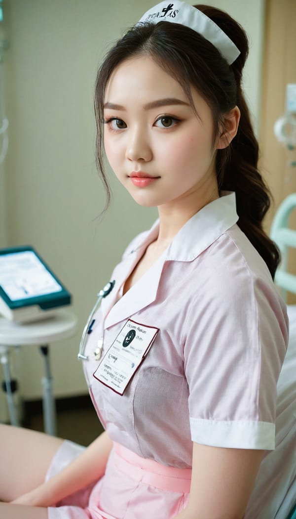 Tags: 21872187, SDXL
{"3": {"inputs": {"seed": 206178803319719, "steps": 64, "cfg": 7.48, "sampler_name": "dpmpp_2m", "scheduler": "karras", "denoise": 1.0, "model": ["27", 0], "positive": ["6", 0], "negative": ["7", 0], "latent_image": ["5", 0]}, "class_type": "KSampler"}, "4": {"inputs": {"ckpt_name": "juggernautxl.safetensors"}, "class_type": "CheckpointLoaderSimple"}, "5": {"inputs": {"width": 768, "height": 1344, "batch_size": 1}, "class_type": "EmptyLatentImage"}, "6": {"inputs": {"text": "18 year old girl, (double eyelids:0.96), (idol:1.12), (detailed face:1.02), (cute:0.98), (pale skin:1.05), (beautiful eyes:1.09), (eyelashes:1.07), (sexy lips:1.13), (slim:1.05), (blush:1.13), (seductive facial expression:1.02), (temptress:1.11), (seductive pose:1.12), (perky ass:0.99), (exposed ass:1.13), (looking back:0.99), (sexy ass:1.08), (thigh gap:1.04), (nurse in uniform:1.07) working in a hospital ward, (soft lighting:1.05), (candid cinema:1.02), (detailed skin:1.04), (film:1.06), (textured skin:1.03), (natural looking skin:1.00), (portra:1.00), (RAW:1.01), (skin fuzz:1.08)", "clip": ["27", 1]}, "class_type": "CLIPTextEncode"}, "7": {"inputs": {"text": "(bad hands:1.06), (distorted:1.07), (low resolution:1.12), (watermark:1.13), (twisted:1.08), (worst quality:1.07), (open mouth:1.06)", "clip": ["27", 1]}, "class_type": "CLIPTextEncode"}, "8": {"inputs": {"samples": ["3", 0], "vae": ["4", 2]}, "class_type": "VAEDecode"}, "25": {"inputs": {"lora_name": "nudify_xl.safetensors", "strength_model": 0.11, "strength_clip": 0.05, "model": ["4", 0], "clip": ["4", 1]}, "class_type": "LoraLoader"}, "26": {"inputs": {"lora_name": "shirtlift_SDXL_v2.safetensors", "strength_model": 0.0, "strength_clip": 0.02, "model": ["25", 0], "clip": ["25", 1]}, "class_type": "LoraLoader"}, "27": {"inputs": {"lora_name": "PerfectEyesXL.safetensors", "strength_model": 0.19, "strength_clip": 0.08, "model": ["26", 0], "clip": ["26", 1]}, "class_type": "LoraLoader"}, "30": {"inputs": {"model_name": "4x_NMKD-Superscale-SP_178000_G.pth"}, "class_type": "UpscaleModelLoader"}, "31": {"inputs": {"upscale_model": ["30", 0], "image": ["8", 0]}, "class_type": "ImageUpscaleWithModel"}, "32": {"inputs": {"upscale_method": "lanczos", "scale_by": 0.5, "image": ["31", 0]}, "class_type": "ImageScaleBy"}, "33": {"inputs": {"pixels": ["32", 0], "vae": ["4", 2]}, "class_type": "VAEEncode"}, "34": {"inputs": {"seed": 206178803319719, "steps": 64, "cfg": 7.48, "sampler_name": "dpmpp_2m", "scheduler": "karras", "denoise": 0.3, "model": ["27", 0], "positive": ["6", 0], "negative": ["7", 0], "latent_image": ["33", 0]}, "class_type": "KSampler"}, "36": {"inputs": {"samples": ["34", 0], "vae": ["4", 2]}, "class_type": "VAEDecode"}, "39": {"inputs": {"filename_prefix": "comfyapi-1725851752589", "images": ["36", 0]}, "class_type": "SaveImage"}}