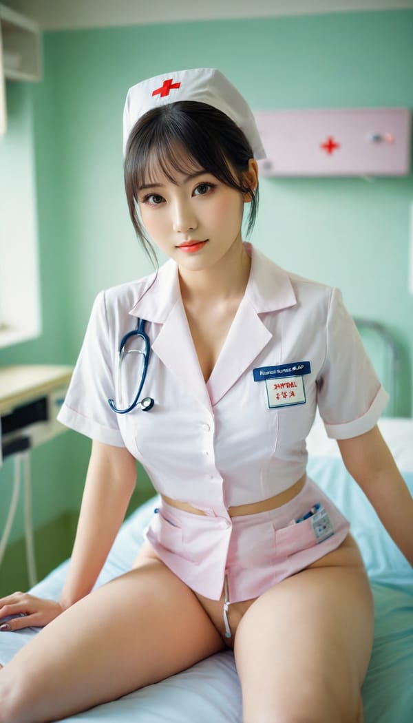 Tags: 21872187, SDXL
{"3": {"inputs": {"seed": 228884380756603, "steps": 64, "cfg": 7.43, "sampler_name": "dpmpp_2m", "scheduler": "karras", "denoise": 1.0, "model": ["27", 0], "positive": ["6", 0], "negative": ["7", 0], "latent_image": ["5", 0]}, "class_type": "KSampler"}, "4": {"inputs": {"ckpt_name": "helloworldxl.safetensors"}, "class_type": "CheckpointLoaderSimple"}, "5": {"inputs": {"width": 768, "height": 1344, "batch_size": 1}, "class_type": "EmptyLatentImage"}, "6": {"inputs": {"text": "24 year old girl, (japanese:1.01), (ukrainian:1.02), (temptress:1.07), (pale skin:1.05), (beautiful eyes:1.11), (cute:1.11), (sexy lips:0.98), (seductive pose:1.04), (double eyelids:1.04), (slim:1.12), (eyelashes:1.10), (detailed face:1.05), (blush:1.10), (seductive facial expression:1.08), (in a seductive pose:0.99), (large perky breasts:0.98), (cleavage:1.05), (thigh gap:1.13), (nurse in uniform:1.14) working in a hospital ward, (candid cinema:1.08), (detailed skin:1.05), (RAW:1.02), (film:1.00), (portra:1.06), (skin fuzz:1.03), (natural looking skin:1.02), (soft lighting:1.04), (textured skin:1.01)", "clip": ["27", 1]}, "class_type": "CLIPTextEncode"}, "7": {"inputs": {"text": "(low resolution:1.09), (watermark:1.07), (twisted:1.06), (bad hands:1.14), (distorted:1.07), (open mouth:1.11), (worst quality:1.11)", "clip": ["27", 1]}, "class_type": "CLIPTextEncode"}, "8": {"inputs": {"samples": ["3", 0], "vae": ["4", 2]}, "class_type": "VAEDecode"}, "25": {"inputs": {"lora_name": "nudify_xl.safetensors", "strength_model": 0.39, "strength_clip": 0.03, "model": ["4", 0], "clip": ["4", 1]}, "class_type": "LoraLoader"}, "26": {"inputs": {"lora_name": "shirtlift_SDXL_v2.safetensors", "strength_model": 0.05, "strength_clip": 0.1, "model": ["25", 0], "clip": ["25", 1]}, "class_type": "LoraLoader"}, "27": {"inputs": {"lora_name": "PerfectEyesXL.safetensors", "strength_model": 0.09, "strength_clip": 0.19, "model": ["26", 0], "clip": ["26", 1]}, "class_type": "LoraLoader"}, "30": {"inputs": {"model_name": "4x_NMKD-Superscale-SP_178000_G.pth"}, "class_type": "UpscaleModelLoader"}, "31": {"inputs": {"upscale_model": ["30", 0], "image": ["8", 0]}, "class_type": "ImageUpscaleWithModel"}, "32": {"inputs": {"upscale_method": "lanczos", "scale_by": 0.5, "image": ["31", 0]}, "class_type": "ImageScaleBy"}, "33": {"inputs": {"pixels": ["32", 0], "vae": ["4", 2]}, "class_type": "VAEEncode"}, "34": {"inputs": {"seed": 228884380756603, "steps": 64, "cfg": 7.43, "sampler_name": "dpmpp_2m", "scheduler": "karras", "denoise": 0.3, "model": ["27", 0], "positive": ["6", 0], "negative": ["7", 0], "latent_image": ["33", 0]}, "class_type": "KSampler"}, "36": {"inputs": {"samples": ["34", 0], "vae": ["4", 2]}, "class_type": "VAEDecode"}, "39": {"inputs": {"filename_prefix": "comfyapi-1714056689213", "images": ["36", 0]}, "class_type": "SaveImage"}}