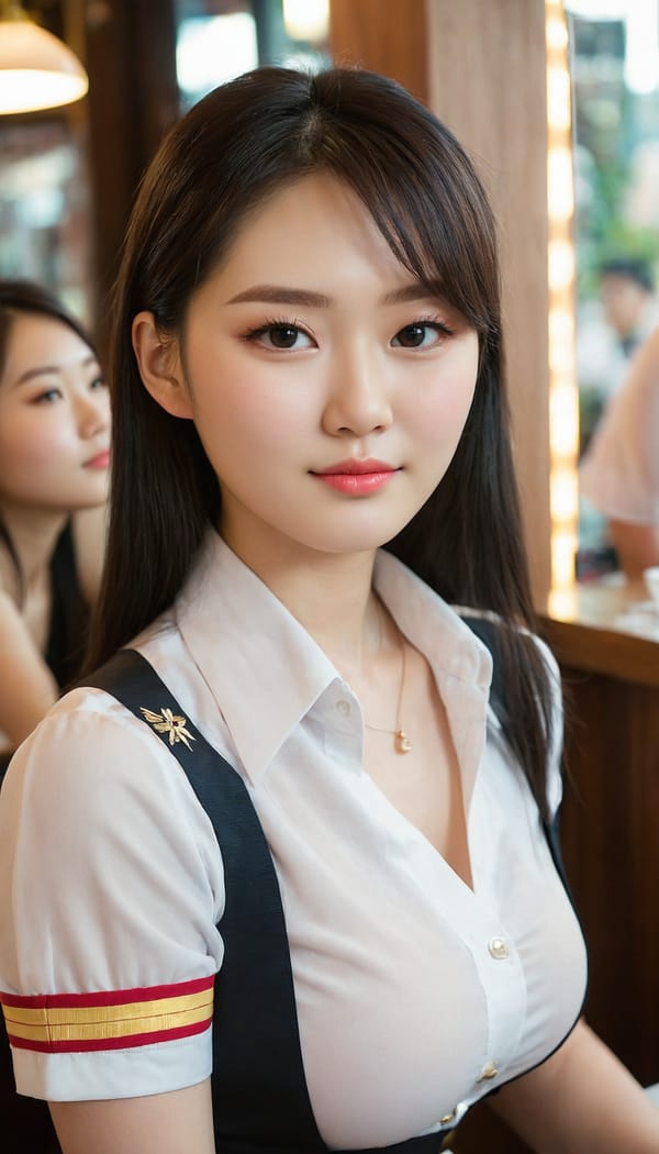 Tags: 21872187, SDXL
{"3": {"inputs": {"seed": 893300980126918, "steps": 64, "cfg": 6.27, "sampler_name": "dpmpp_2m", "scheduler": "karras", "denoise": 1.0, "model": ["27", 0], "positive": ["6", 0], "negative": ["7", 0], "latent_image": ["5", 0]}, "class_type": "KSampler"}, "4": {"inputs": {"ckpt_name": "juggernautXL_v8Rundiffusion.safetensors"}, "class_type": "CheckpointLoaderSimple"}, "5": {"inputs": {"width": 768, "height": 1344, "batch_size": 1}, "class_type": "EmptyLatentImage"}, "6": {"inputs": {"text": "26 year old girl, (korean:0.96), (russian:1.14), (detailed face:1.09), (temptress:1.05), (blush:1.05), (idol:1.05), (cute:1.06), (pale skin:1.01), (double eyelids:0.99), (seductive facial expression:1.08), (beautiful eyes:1.07), (sexy lips:1.13), (eyelashes:1.09), (in a seductive pose:0.97), (large perky breasts:1.04), (cleavage:1.08), (thigh gap:1.01), (a waitress in uniform:1.04) working at a restaurant, (film:1.06), (natural looking skin:1.01), (soft lighting:1.08), (skin fuzz:1.09), (detailed skin:1.01), (portra:1.09), (candid cinema:1.07), (textured skin:1.07), (RAW:1.04)", "clip": ["27", 1]}, "class_type": "CLIPTextEncode"}, "7": {"inputs": {"text": "(bad hands:1.14), (watermark:1.14), (open mouth:1.08), (worst quality:1.06), (twisted:1.09), (distorted:1.05), (low resolution:1.11)", "clip": ["27", 1]}, "class_type": "CLIPTextEncode"}, "8": {"inputs": {"samples": ["3", 0], "vae": ["4", 2]}, "class_type": "VAEDecode"}, "25": {"inputs": {"lora_name": "nudify_xl.safetensors", "strength_model": 0.04, "strength_clip": 0.04, "model": ["4", 0], "clip": ["4", 1]}, "class_type": "LoraLoader"}, "26": {"inputs": {"lora_name": "shirtlift_SDXL_v2.safetensors", "strength_model": 0.11, "strength_clip": 0.12, "model": ["25", 0], "clip": ["25", 1]}, "class_type": "LoraLoader"}, "27": {"inputs": {"lora_name": "PerfectEyesXL.safetensors", "strength_model": 0.1, "strength_clip": 0.09, "model": ["26", 0], "clip": ["26", 1]}, "class_type": "LoraLoader"}, "30": {"inputs": {"model_name": "4x_NMKD-Superscale-SP_178000_G.pth"}, "class_type": "UpscaleModelLoader"}, "31": {"inputs": {"upscale_model": ["30", 0], "image": ["8", 0]}, "class_type": "ImageUpscaleWithModel"}, "32": {"inputs": {"upscale_method": "lanczos", "scale_by": 0.5, "image": ["31", 0]}, "class_type": "ImageScaleBy"}, "33": {"inputs": {"pixels": ["32", 0], "vae": ["4", 2]}, "class_type": "VAEEncode"}, "34": {"inputs": {"seed": 893300980126918, "steps": 64, "cfg": 6.27, "sampler_name": "dpmpp_2m", "scheduler": "karras", "denoise": 0.3, "model": ["27", 0], "positive": ["6", 0], "negative": ["7", 0], "latent_image": ["33", 0]}, "class_type": "KSampler"}, "36": {"inputs": {"samples": ["34", 0], "vae": ["4", 2]}, "class_type": "VAEDecode"}, "39": {"inputs": {"filename_prefix": "comfyapi-1707744110770", "images": ["36", 0]}, "class_type": "SaveImage"}}