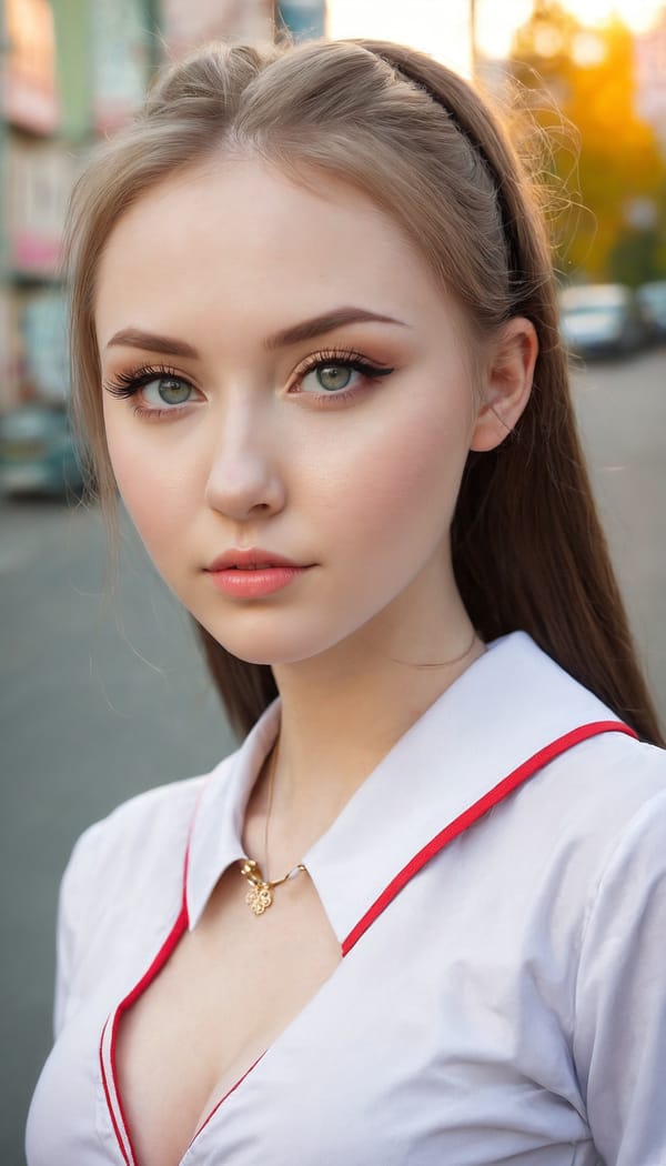 Tags: 21872187, SDXL
{"3": {"inputs": {"seed": 702901300122992, "steps": 32, "cfg": 6.98, "sampler_name": "dpmpp_2m", "scheduler": "karras", "denoise": 1.0, "model": ["27", 0], "positive": ["6", 0], "negative": ["7", 0], "latent_image": ["5", 0]}, "class_type": "KSampler"}, "4": {"inputs": {"ckpt_name": "juggernautxl.safetensors"}, "class_type": "CheckpointLoaderSimple"}, "5": {"inputs": {"width": 768, "height": 1344, "batch_size": 1}, "class_type": "EmptyLatentImage"}, "6": {"inputs": {"text": "27 year old girl, (ukrainian:1.09), (russian:1.13), (beautiful eyes:1.06), (blush:1.07), (seductive facial expression:1.01), (sexy lips:1.00), (pale skin:1.13), (double eyelids:1.00), (temptress:0.96), (seductive pose:1.04), (idol:1.12), (eyelashes:1.09), (cute:1.03), (slim:1.09), (detailed face:1.01), (in a seductive pose:0.95), (large perky breasts:1.07), (cleavage:1.06), (thigh gap:1.04), (school uniform:1.13), choker, busy street, (skin fuzz:1.07), (soft lighting:1.08), (textured skin:1.01), (candid cinema:1.01), (detailed skin:1.00), (natural looking skin:1.00), (film:1.00), (RAW:1.09), (portra:1.07)", "clip": ["27", 1]}, "class_type": "CLIPTextEncode"}, "7": {"inputs": {"text": "(worst quality:1.09), (bad hands:1.06), (watermark:1.09), (distorted:1.05), (twisted:1.05), (open mouth:1.05), (low resolution:1.08)", "clip": ["27", 1]}, "class_type": "CLIPTextEncode"}, "8": {"inputs": {"samples": ["3", 0], "vae": ["4", 2]}, "class_type": "VAEDecode"}, "25": {"inputs": {"lora_name": "nudify_xl.safetensors", "strength_model": 0.2, "strength_clip": 0.12, "model": ["4", 0], "clip": ["4", 1]}, "class_type": "LoraLoader"}, "26": {"inputs": {"lora_name": "shirtlift_SDXL_v2.safetensors", "strength_model": 0.06, "strength_clip": 0.02, "model": ["25", 0], "clip": ["25", 1]}, "class_type": "LoraLoader"}, "27": {"inputs": {"lora_name": "PerfectEyesXL.safetensors", "strength_model": 0.01, "strength_clip": 0.18, "model": ["26", 0], "clip": ["26", 1]}, "class_type": "LoraLoader"}, "30": {"inputs": {"model_name": "4x_NMKD-Superscale-SP_178000_G.pth"}, "class_type": "UpscaleModelLoader"}, "31": {"inputs": {"upscale_model": ["30", 0], "image": ["8", 0]}, "class_type": "ImageUpscaleWithModel"}, "32": {"inputs": {"upscale_method": "lanczos", "scale_by": 0.5, "image": ["31", 0]}, "class_type": "ImageScaleBy"}, "33": {"inputs": {"pixels": ["32", 0], "vae": ["4", 2]}, "class_type": "VAEEncode"}, "34": {"inputs": {"seed": 702901300122992, "steps": 32, "cfg": 6.98, "sampler_name": "dpmpp_2m", "scheduler": "karras", "denoise": 0.3, "model": ["27", 0], "positive": ["6", 0], "negative": ["7", 0], "latent_image": ["33", 0]}, "class_type": "KSampler"}, "36": {"inputs": {"samples": ["34", 0], "vae": ["4", 2]}, "class_type": "VAEDecode"}, "39": {"inputs": {"filename_prefix": "comfyapi-1733954490678", "images": ["36", 0]}, "class_type": "SaveImage"}}