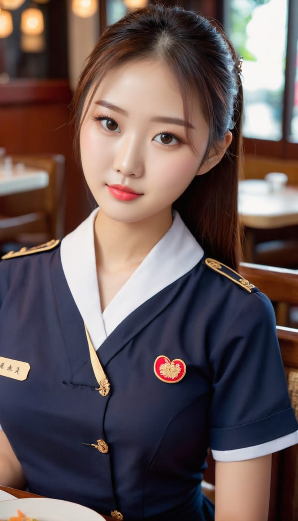 Tags: 21872187, SDXL
{"3": {"inputs": {"seed": 227746150560406, "steps": 32, "cfg": 6.9, "sampler_name": "dpmpp_2m", "scheduler": "karras", "denoise": 1.0, "model": ["27", 0], "positive": ["6", 0], "negative": ["7", 0], "latent_image": ["5", 0]}, "class_type": "KSampler"}, "4": {"inputs": {"ckpt_name": "juggernautxl.safetensors"}, "class_type": "CheckpointLoaderSimple"}, "5": {"inputs": {"width": 768, "height": 1344, "batch_size": 1}, "class_type": "EmptyLatentImage"}, "6": {"inputs": {"text": "19 year old girl, (chinese:1.13), (beautiful eyes:0.97), (cute:1.05), (detailed face:1.08), (double eyelids:1.13), (seductive pose:1.05), (blush:1.08), (idol:0.97), (eyelashes:1.04), (sexy lips:1.08), (slim:1.00), (seductive facial expression:0.99), (temptress:0.99), (in a seductive pose:1.06), (large perky breasts:0.97), (cleavage:1.07), (thigh gap:0.95), (a waitress in uniform:1.10) working at a restaurant, (textured skin:1.09), (candid cinema:1.06), (RAW:1.03), (soft lighting:1.07), (natural looking skin:1.02), (skin fuzz:1.09), (portra:1.08), (film:1.00), (detailed skin:1.08)", "clip": ["27", 1]}, "class_type": "CLIPTextEncode"}, "7": {"inputs": {"text": "(open mouth:1.13), (bad hands:1.14), (distorted:1.11), (low resolution:1.10), (twisted:1.05), (worst quality:1.09)", "clip": ["27", 1]}, "class_type": "CLIPTextEncode"}, "8": {"inputs": {"samples": ["3", 0], "vae": ["4", 2]}, "class_type": "VAEDecode"}, "25": {"inputs": {"lora_name": "nudify_xl.safetensors", "strength_model": 0.04, "strength_clip": 0.16, "model": ["4", 0], "clip": ["4", 1]}, "class_type": "LoraLoader"}, "26": {"inputs": {"lora_name": "shirtlift_SDXL_v2.safetensors", "strength_model": 0.15, "strength_clip": 0.01, "model": ["25", 0], "clip": ["25", 1]}, "class_type": "LoraLoader"}, "27": {"inputs": {"lora_name": "PerfectEyesXL.safetensors", "strength_model": 0.03, "strength_clip": 0.16, "model": ["26", 0], "clip": ["26", 1]}, "class_type": "LoraLoader"}, "30": {"inputs": {"model_name": "4x_NMKD-Superscale-SP_178000_G.pth"}, "class_type": "UpscaleModelLoader"}, "31": {"inputs": {"upscale_model": ["30", 0], "image": ["8", 0]}, "class_type": "ImageUpscaleWithModel"}, "32": {"inputs": {"upscale_method": "lanczos", "scale_by": 0.5, "image": ["31", 0]}, "class_type": "ImageScaleBy"}, "33": {"inputs": {"pixels": ["32", 0], "vae": ["4", 2]}, "class_type": "VAEEncode"}, "34": {"inputs": {"seed": 227746150560406, "steps": 32, "cfg": 6.9, "sampler_name": "dpmpp_2m", "scheduler": "karras", "denoise": 0.3, "model": ["27", 0], "positive": ["6", 0], "negative": ["7", 0], "latent_image": ["33", 0]}, "class_type": "KSampler"}, "36": {"inputs": {"samples": ["34", 0], "vae": ["4", 2]}, "class_type": "VAEDecode"}, "39": {"inputs": {"filename_prefix": "comfyapi-1725830935464", "images": ["36", 0]}, "class_type": "SaveImage"}}