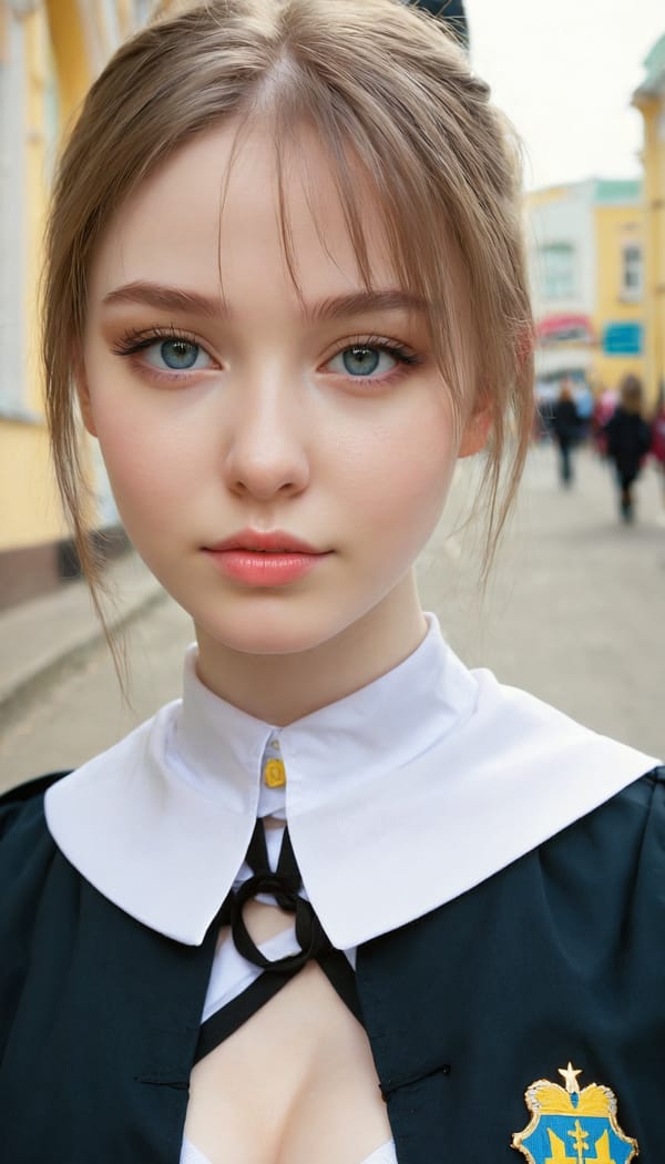 Tags: 21872187, SDXL
{"3": {"inputs": {"seed": 199903339564635, "steps": 32, "cfg": 6.63, "sampler_name": "dpmpp_2m", "scheduler": "karras", "denoise": 1.0, "model": ["27", 0], "positive": ["6", 0], "negative": ["7", 0], "latent_image": ["5", 0]}, "class_type": "KSampler"}, "4": {"inputs": {"ckpt_name": "juggernautxl.safetensors"}, "class_type": "CheckpointLoaderSimple"}, "5": {"inputs": {"width": 768, "height": 1344, "batch_size": 1}, "class_type": "EmptyLatentImage"}, "6": {"inputs": {"text": "19 year old girl, (ukrainian:1.10), (double eyelids:0.96), (pale skin:1.05), (blush:1.00), (detailed face:0.99), (sexy lips:1.04), (beautiful eyes:1.14), (seductive pose:1.13), (slim:1.03), (seductive facial expression:1.08), (cute:1.14), (temptress:0.95), (idol:1.11), (in a seductive pose:1.13), (large perky breasts:1.03), (cleavage:0.97), (thigh gap:0.96), (school uniform:1.14), choker, busy street, (detailed skin:1.07), (soft lighting:1.01), (skin fuzz:1.03), (textured skin:1.05), (candid cinema:1.07), (RAW:1.05), (film:1.00), (natural looking skin:1.00), (portra:1.01)", "clip": ["27", 1]}, "class_type": "CLIPTextEncode"}, "7": {"inputs": {"text": "(open mouth:1.07), (bad hands:1.12), (worst quality:1.09), (twisted:1.05), (watermark:1.08), (low resolution:1.07), (distorted:1.05)", "clip": ["27", 1]}, "class_type": "CLIPTextEncode"}, "8": {"inputs": {"samples": ["3", 0], "vae": ["4", 2]}, "class_type": "VAEDecode"}, "25": {"inputs": {"lora_name": "nudify_xl.safetensors", "strength_model": 0.21, "strength_clip": 0.12, "model": ["4", 0], "clip": ["4", 1]}, "class_type": "LoraLoader"}, "26": {"inputs": {"lora_name": "shirtlift_SDXL_v2.safetensors", "strength_model": 0.09, "strength_clip": 0.03, "model": ["25", 0], "clip": ["25", 1]}, "class_type": "LoraLoader"}, "27": {"inputs": {"lora_name": "PerfectEyesXL.safetensors", "strength_model": 0.11, "strength_clip": 0.11, "model": ["26", 0], "clip": ["26", 1]}, "class_type": "LoraLoader"}, "30": {"inputs": {"model_name": "4x_NMKD-Superscale-SP_178000_G.pth"}, "class_type": "UpscaleModelLoader"}, "31": {"inputs": {"upscale_model": ["30", 0], "image": ["8", 0]}, "class_type": "ImageUpscaleWithModel"}, "32": {"inputs": {"upscale_method": "lanczos", "scale_by": 0.5, "image": ["31", 0]}, "class_type": "ImageScaleBy"}, "33": {"inputs": {"pixels": ["32", 0], "vae": ["4", 2]}, "class_type": "VAEEncode"}, "34": {"inputs": {"seed": 199903339564635, "steps": 32, "cfg": 6.63, "sampler_name": "dpmpp_2m", "scheduler": "karras", "denoise": 0.3, "model": ["27", 0], "positive": ["6", 0], "negative": ["7", 0], "latent_image": ["33", 0]}, "class_type": "KSampler"}, "36": {"inputs": {"samples": ["34", 0], "vae": ["4", 2]}, "class_type": "VAEDecode"}, "39": {"inputs": {"filename_prefix": "comfyapi-1713781579318", "images": ["36", 0]}, "class_type": "SaveImage"}}