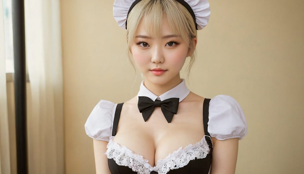 Tags: 21872187, SDXL
{"3": {"inputs": {"seed": 609662556345096, "steps": 64, "cfg": 5.31, "sampler_name": "dpmpp_2m", "scheduler": "karras", "denoise": 1.0, "model": ["27", 0], "positive": ["6", 0], "negative": ["7", 0], "latent_image": ["5", 0]}, "class_type": "KSampler"}, "4": {"inputs": {"ckpt_name": "juggernautxl.safetensors"}, "class_type": "CheckpointLoaderSimple"}, "5": {"inputs": {"width": 1344, "height": 768, "batch_size": 1}, "class_type": "EmptyLatentImage"}, "6": {"inputs": {"text": "25 year old girl, (korean:1.01), (russian:1.10), (pale skin:0.97), (slim:1.07), (sexy lips:1.01), (eyelashes:1.00), (beautiful eyes:1.09), (idol:1.02), (blush:1.09), (seductive pose:1.10), (detailed face:1.06), (double eyelids:0.95), (seductive facial expression:1.08), (cute:1.09), (temptress:1.09), (in a seductive pose:1.09), (large perky breasts:1.01), (cleavage:1.09), (thigh gap:0.95), in a (skimpy maid costume:1.12) working at a maid cafe, choker, bowtie, headband, pleated skirt, (soft lighting:1.06), (candid cinema:1.07), (detailed skin:1.09), (film:1.05), (skin fuzz:1.03), (textured skin:1.06), (RAW:1.00), (natural looking skin:1.00), (portra:1.03)", "clip": ["27", 1]}, "class_type": "CLIPTextEncode"}, "7": {"inputs": {"text": "(worst quality:1.09), (twisted:1.08), (open mouth:1.10), (low resolution:1.12), (distorted:1.10), (bad hands:1.11), (watermark:1.05)", "clip": ["27", 1]}, "class_type": "CLIPTextEncode"}, "8": {"inputs": {"samples": ["3", 0], "vae": ["4", 2]}, "class_type": "VAEDecode"}, "25": {"inputs": {"lora_name": "nudify_xl.safetensors", "strength_model": 0.13, "strength_clip": 0.15, "model": ["4", 0], "clip": ["4", 1]}, "class_type": "LoraLoader"}, "26": {"inputs": {"lora_name": "shirtlift_SDXL_v2.safetensors", "strength_model": 0.07, "strength_clip": 0.1, "model": ["25", 0], "clip": ["25", 1]}, "class_type": "LoraLoader"}, "27": {"inputs": {"lora_name": "PerfectEyesXL.safetensors", "strength_model": 0.15, "strength_clip": 0.19, "model": ["26", 0], "clip": ["26", 1]}, "class_type": "LoraLoader"}, "30": {"inputs": {"model_name": "4x_NMKD-Superscale-SP_178000_G.pth"}, "class_type": "UpscaleModelLoader"}, "31": {"inputs": {"upscale_model": ["30", 0], "image": ["8", 0]}, "class_type": "ImageUpscaleWithModel"}, "32": {"inputs": {"upscale_method": "lanczos", "scale_by": 0.5, "image": ["31", 0]}, "class_type": "ImageScaleBy"}, "33": {"inputs": {"pixels": ["32", 0], "vae": ["4", 2]}, "class_type": "VAEEncode"}, "34": {"inputs": {"seed": 609662556345096, "steps": 64, "cfg": 5.31, "sampler_name": "dpmpp_2m", "scheduler": "karras", "denoise": 0.3, "model": ["27", 0], "positive": ["6", 0], "negative": ["7", 0], "latent_image": ["33", 0]}, "class_type": "KSampler"}, "36": {"inputs": {"samples": ["34", 0], "vae": ["4", 2]}, "class_type": "VAEDecode"}, "39": {"inputs": {"filename_prefix": "comfyapi-1717478579092", "images": ["36", 0]}, "class_type": "SaveImage"}}